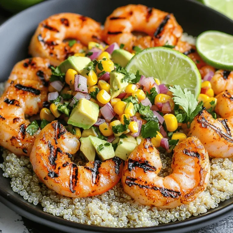 To create the Grilled Shrimp Bowl with Avocado and Corn Salsa, you will need the following ingredients: