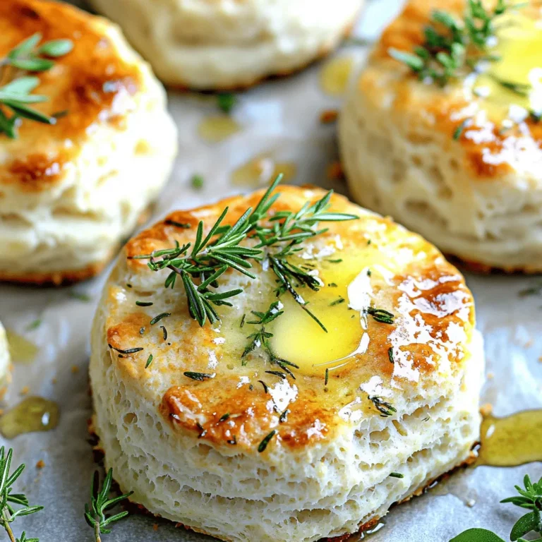 To make fluffy herb-infused homemade biscuits, gather these items: - 2 cups all-purpose flour - 1 tablespoon baking powder - 1/2 teaspoon baking soda - 1 teaspoon salt - 1/4 cup cold unsalted butter, cubed - 1 cup buttermilk (or milk with a splash of vinegar) - 2 tablespoons fresh herbs (like rosemary or thyme), finely chopped - 1 tablespoon honey (optional, for a hint of sweetness) - Extra flour for dusting