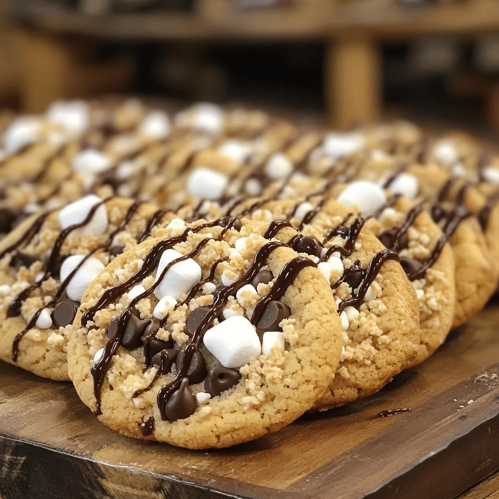 To make S'mores cookies, you need simple and tasty ingredients. Here’s what you will need: - 1 cup unsalted butter, softened - 3/4 cup granulated sugar - 3/4 cup packed brown sugar - 1 large egg - 1 teaspoon vanilla extract - 2 cups all-purpose flour - 1/2 teaspoon baking soda - 1/4 teaspoon salt - 1 cup semi-sweet chocolate chips - 1 cup mini marshmallows - 1 cup crushed graham crackers