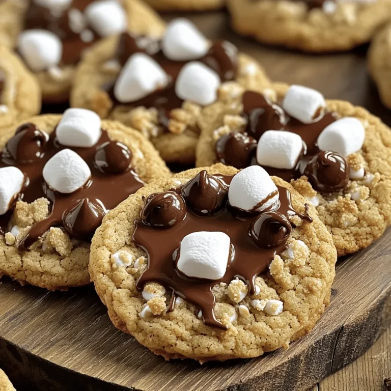 To make S'mores cookies, you need simple and tasty ingredients. Here’s what you will need: - 1 cup unsalted butter, softened - 3/4 cup granulated sugar - 3/4 cup packed brown sugar - 1 large egg - 1 teaspoon vanilla extract - 2 cups all-purpose flour - 1/2 teaspoon baking soda - 1/4 teaspoon salt - 1 cup semi-sweet chocolate chips - 1 cup mini marshmallows - 1 cup crushed graham crackers