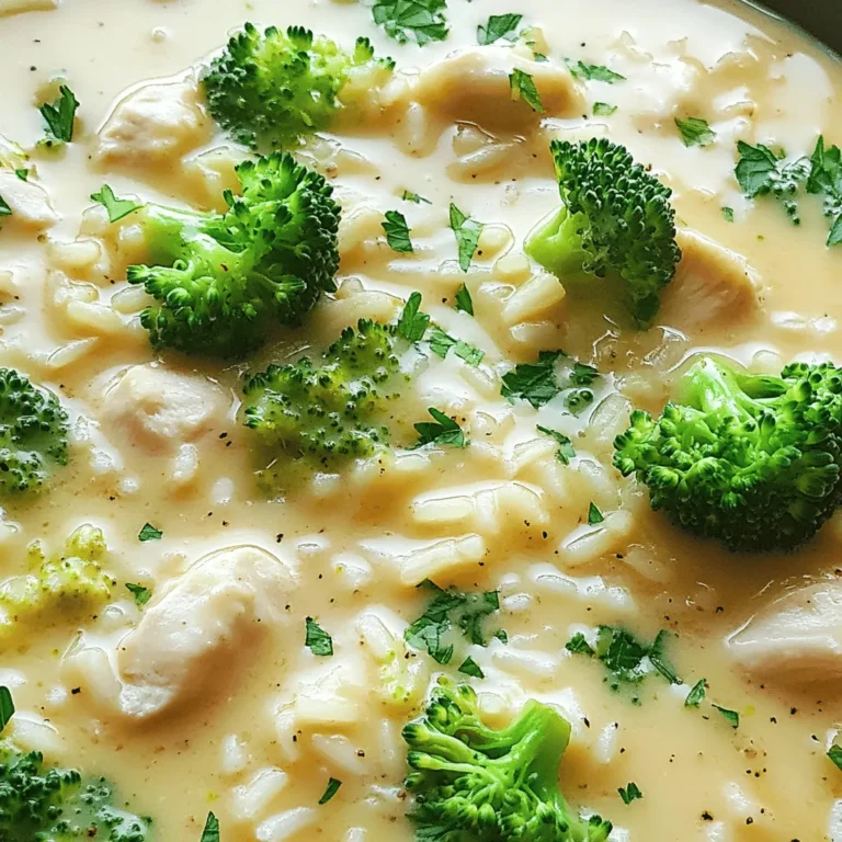 - 2 cups of chicken breast, diced - 1 cup of long-grain rice - 4 cups of chicken broth - 1 cup of heavy cream - 1 cup of broccoli florets (fresh or frozen) - 1 medium onion, finely chopped - 2 cloves garlic, minced - 1 teaspoon dried thyme - 1 teaspoon paprika - 2 tablespoons olive oil - Salt and pepper to taste - Fresh parsley, chopped (for garnish)