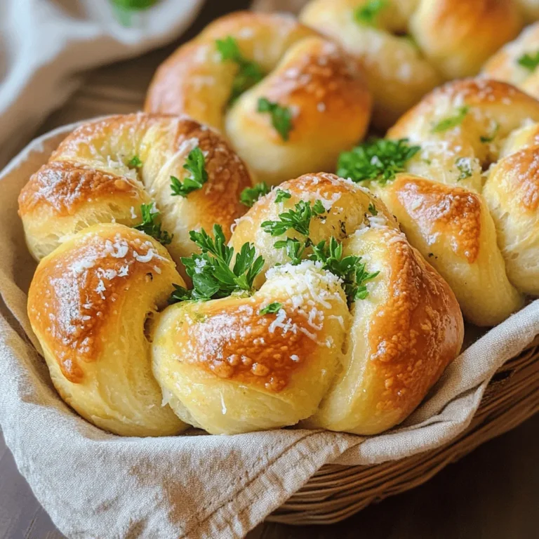 - 2 cups all-purpose flour - 1 teaspoon instant yeast - 1 tablespoon sugar - 1 teaspoon salt - ¾ cup warm water - 2 tablespoons olive oil - 4 cloves garlic, minced - 1 teaspoon dried oregano - 1 teaspoon garlic powder - Fresh parsley and Parmesan cheese