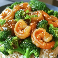 To make Honey Garlic Shrimp and Broccoli, gather these simple items: - 1 lb large shrimp, peeled and deveined - 2 cups fresh broccoli florets - 1/4 cup honey - 3 tablespoons soy sauce (low sodium recommended) - 3 cloves garlic, minced - 1 teaspoon fresh ginger, grated - 2 tablespoons vegetable oil - 1 teaspoon sesame oil - 1 tablespoon cornstarch - 2 tablespoons water - Salt and pepper to taste - Sesame seeds for garnish - Green onions, chopped for garnish You can swap some ingredients for variety or preference: - Shrimp: Use chicken or firm tofu if you desire. - Broccoli: Try snap peas or bell peppers for a colorful twist. - Honey: Maple syrup or agave can be good alternatives. - Soy sauce: Coconut aminos work for a gluten-free option. - Cornstarch: Arrowroot powder can replace it for thickening. Each serving of this dish offers a balanced meal. Here’s what you can expect: - Calories: Approximately 250 - Protein: 20g - Carbohydrates: 30g - Fat: 8g - Fiber: 3g This recipe is not only tasty but also packed with nutrients. Enjoy the mix of flavors and health benefits! For the complete recipe, check out the [Full Recipe]. First, you need to prepare the marinade. In a mixing bowl, combine: - 1/4 cup honey - 3 tablespoons soy sauce - 3 cloves garlic, minced - 1 teaspoon fresh ginger, grated - Salt and pepper to taste Whisk these ingredients together until they mix well. Next, add 1 pound of peeled and deveined shrimp to the bowl. Make sure each shrimp gets coated in the marinade. Let the shrimp sit for at least 15 minutes. This helps them soak up all the flavors. Now, heat 1 tablespoon of vegetable oil in a large skillet over medium-high heat. When the oil is hot, add the marinated shrimp, but save the marinade for later. Cook the shrimp for about 3-4 minutes. They will turn pink and opaque when they are done. Once cooked, remove the shrimp from the pan and set them aside. In the same skillet, add another tablespoon of vegetable oil. Toss in 2 cups of fresh broccoli florets. Stir-fry the broccoli for 3-5 minutes. You want it bright green and still crisp. Next, pour in the reserved marinade and bring it to a simmer. In a small bowl, mix 1 tablespoon of cornstarch with 2 tablespoons of water to make a slurry. Add this slurry to the simmering sauce, stirring until it thickens. Return the cooked shrimp to the skillet. Gently mix everything together and heat for another 1-2 minutes. Drizzle 1 teaspoon of sesame oil over the dish just before serving. For a great presentation, serve the shrimp and broccoli over steamed jasmine rice or quinoa. Garnish with sesame seeds and chopped green onions. This adds freshness and a pop of color. For the full recipe, check out the detailed instructions above. Enjoy your meal! To get that perfect sauce, you need the right balance. Start with your honey and soy sauce mix. Whisk them well until they blend smoothly. After you add the cornstarch slurry, keep stirring. This helps the sauce thicken evenly. Cook it on low heat for a minute. If it’s too thick, add a little water. If it’s too thin, let it simmer longer. Cooking shrimp is easy when you know a few tricks. Always use fresh shrimp that are pink and firm. They cook quickly, so watch them closely. When they turn pink and opaque, they are done. Avoid overcooking, as this makes them tough. If you use frozen shrimp, thaw them first. Pat them dry to remove extra moisture before cooking. You can boost flavor without adding calories. Fresh herbs like cilantro or basil add brightness. A squeeze of lime juice at the end enhances the taste too. Use a bit of chili paste for heat without calories. You can also add mushrooms or bell peppers to the mix for more texture and flavor. These tricks keep your dish delicious and light. For the full recipe, check out the Honey Garlic Shrimp & Broccoli Delight. {{image_2}} You can switch shrimp for other proteins. Chicken breast works well here. Just chop it into bite-sized pieces. Cook it until it's no longer pink. Tofu is a great choice for a vegetarian option. Use firm tofu and cube it. Sauté it until golden brown for added flavor. Both options pair nicely with the honey garlic sauce. Feel free to mix up the veggies. Bell peppers, snap peas, or carrots add great color and taste. You can even use frozen mixed vegetables for convenience. Just remember to adjust cooking times based on what you choose. The key is to keep the veggies crisp and vibrant. You can easily make this dish gluten-free. Swap regular soy sauce for a gluten-free version. Tamari is a nice alternative and tastes great too. If you're avoiding sugar, try using agave or a sugar substitute. Adjust these ingredients to fit your dietary needs while keeping the flavors intact. For more details, check out the Full Recipe. To store leftover Honey Garlic Shrimp and Broccoli, let it cool first. Place the shrimp and broccoli in an airtight container. This keeps moisture in and helps keep the meal fresh. You can store it in the fridge for up to three days. Make sure to avoid letting it sit out for too long. When it's time to eat your leftovers, you have a few options. You can use the microwave for quick reheating. Place the shrimp and broccoli in a microwave-safe dish. Cover it with a lid or a damp paper towel to keep it moist. Heat it for about one to two minutes, or until warm. You can also reheat it on the stove. Just warm a skillet over medium heat. Add a splash of water or oil to prevent sticking. Stir gently until the dish is hot. Freezing Honey Garlic Shrimp and Broccoli works, but with a few tips. First, let the dish cool completely. Then, place it in a freezer-safe container. It can last up to three months in the freezer. However, shrimp can change texture when frozen, so it may not taste as fresh. Broccoli may also lose some crunch. If you plan to freeze it, consider just freezing the shrimp separately. This way, you can keep the best texture for later use. Yes, you can use frozen shrimp. Just make sure to thaw them first. Place the shrimp in cold water for about 15-20 minutes. This way, they will cook evenly. Frozen shrimp are convenient and save time. They also work well in the marinade. To add spice, try using red pepper flakes. Start with a pinch and add more if needed. You can also add sliced fresh chili peppers to the stir-fry. Another option is to use a spicy soy sauce. This boosts the flavor without overpowering the dish. This dish pairs well with several sides. Steamed jasmine rice is a classic choice. Quinoa is also a great option for added protein. You can serve it with a light salad for a refreshing contrast. Try a simple cucumber salad with lime and sesame oil. For a heartier meal, add some fried rice. This blog post covered all you need to know about Honey Garlic Shrimp and Broccoli. We explored the key ingredients, including substitutions, and shared the nutrition per serving. You learned step-by-step instructions for preparation and cooking, along with helpful tips to enhance flavor and texture. We also discussed variations for different proteins and dietary needs. Finally, I provided guidance on storage and reheating leftovers. Enjoy making this dish! It’s simple, healthy, and packed with flavor. You can customize it to suit your taste and dietary needs.