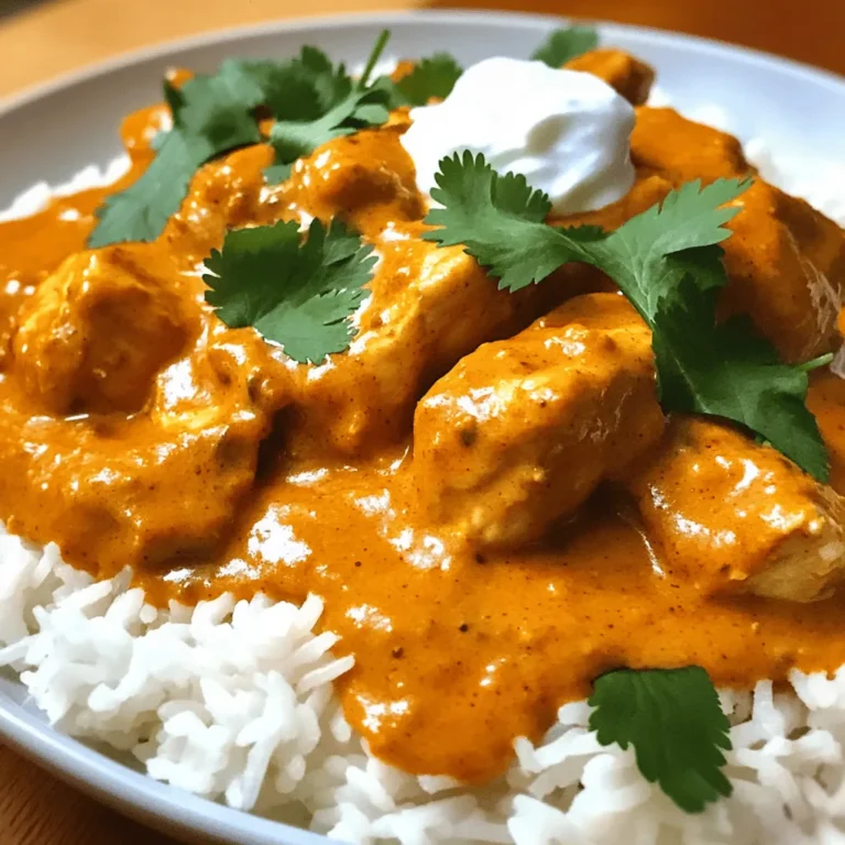 - 1.5 lbs chicken breasts - 1 medium onion - 4 cloves garlic - 1 tablespoon ginger - 1 cup plain yogurt - 2 tablespoons tikka masala spice blend - 1 can crushed tomatoes - 1 cup coconut milk - 2 tablespoons vegetable oil - Salt and pepper To make a great Chicken Tikka Masala, start with fresh chicken breasts. Cutting them into bite-sized pieces helps them cook evenly. Next, you need one medium onion, which adds sweetness and depth. Four cloves of garlic and one tablespoon of ginger bring a nice aroma and flavor to the dish. The yogurt is key. It tenderizes the chicken and adds creaminess. The tikka masala spice blend gives your dish that signature taste. A can of crushed tomatoes adds body and acidity, while the coconut milk provides richness and balances the spices. Don’t forget to season with salt and pepper for the best flavor. - Fresh cilantro - Yogurt Garnishes can elevate your dish. Fresh cilantro adds a pop of color and freshness. A dollop of yogurt on top adds creaminess and cools the heat from the spices. - Instant Pot - Mixing bowl - Cutting board - Knife You need an Instant Pot for quick cooking. A mixing bowl is useful for marinating the chicken. A cutting board and knife help with prepping your ingredients. These tools make your cooking process smooth and easy. For the full recipe, check out the detailed instructions to bring this flavorful dish to life! - Marinate chicken with yogurt and tikka masala. - Sauté onions, garlic, and ginger. Start by mixing chicken with yogurt and tikka masala spice. This step adds rich flavor. Let it marinate for at least 30 minutes. If you can, marinate overnight. This helps the chicken absorb the spices better. Next, set your Instant Pot to the sauté setting. Add vegetable oil and let it warm up. Once hot, toss in the chopped onion. Sauté until it turns soft and clear, about 5 minutes. This brings out the onion's natural sweetness. Now, add minced garlic and ginger to the pot. Stir and cook for another minute. You want to release their strong aroma. This step builds a great base for your dish. - Cook marinated chicken in Instant Pot. - Add tomatoes and coconut milk, and set pressure. Once the onions, garlic, and ginger are ready, add the marinated chicken. Sauté for about 5 minutes. This gives the chicken a light sear. Then, sprinkle the remaining tikka masala over the chicken. Mix everything well. Next, pour in the crushed tomatoes and coconut milk. Stir to combine and ensure nothing sticks to the pot bottom. This helps avoid the burn warning. Now, close the Instant Pot lid and set it to cook on high pressure for 10 minutes. - Natural pressure release. - Adjust seasoning. When the cooking time is up, let the pressure release naturally for 5 minutes. This step helps the chicken stay juicy. After that, carefully release any remaining pressure. Open the lid and stir the chicken tikka masala. Taste it and adjust the seasoning with salt and pepper if needed. This is your chance to make it perfect! For the full recipe, check out the detailed instructions. Enjoy your flavorful dish! To make your chicken tikka masala burst with flavor, marinate the chicken well. A simple mix of yogurt and tikka masala works wonders. Here’s how to do it right: - Best practices for flavor infusion: Combine 1 cup of plain yogurt, 1 tablespoon of tikka masala, and some salt in a bowl. Add the chicken pieces and mix well. This helps the spices soak into the meat. - Overnight marination for enhanced taste: If you have time, let the chicken marinate overnight in the fridge. This step gives you a richer flavor and tender chicken. Cooking in an Instant Pot can be quick and easy, but you want it to turn out just right. Here are my tips: - Tips for perfect sautéing: Start by using the sauté setting. Heat 2 tablespoons of vegetable oil, then add 1 chopped onion. Cook until it turns soft. This builds a good base for the dish. - Avoiding the burn warning in Instant Pot: After adding the chicken, pour in the crushed tomatoes and coconut milk. Make sure to stir well. This keeps food from sticking to the bottom. If bits stick, you may get a burn warning. After cooking, it’s time to make your dish look as good as it tastes. Here’s how: - Serving suggestions with rice or naan: Serve the chicken tikka masala over fluffy basmati rice or with warm naan bread. This makes the meal hearty and satisfying. - Garnishing ideas for visual appeal: A sprinkle of fresh cilantro on top adds a nice color. You can also add a dollop of yogurt for creaminess. This makes your dish pop and adds extra flavor. For the full recipe, check out the details above and get cooking! {{image_2}} You can boost your Instant Pot Chicken Tikka Masala by adding vegetables. Try adding spinach or bell peppers for a healthy twist. These veggies not only add color but also enhance the dish's nutrients. You could also make it spicier. Adding chili or cayenne can elevate the heat level. Just adjust the amount based on your spice tolerance. If you want to reduce calories, consider swapping out coconut milk with low-fat alternatives. This change keeps the flavor but cuts down on fat. Using chicken thighs instead of breasts can also help. Thighs have more fat, which makes them juicier and more flavorful, even with fewer calories. To keep your meal gluten-free, ensure all ingredients are certified gluten-free. Check your tikka masala spice blend and crushed tomatoes for any hidden gluten. If you usually serve naan, try gluten-free options instead. There are many great gluten-free breads that pair well with this dish. For the full recipe, check out the instructions above. To store your chicken tikka masala leftovers, let it cool first. Place it in an airtight container. This helps keep it fresh. You can store it in the fridge for up to four days. Make sure to label the container with the date, so you know when to eat it. For freezing, let the dish cool completely before packing. Use freezer-safe containers or bags. Chicken tikka masala can stay tasty in the freezer for about three months. When you are ready to eat, thaw it in the fridge overnight. To reheat, warm it on the stove or in the microwave until hot. You can use chicken tikka masala in meal prep for quick lunches. Pair it with steamed rice or whole-grain pita bread. Add a side of steamed veggies for color and nutrition. This way, you have a tasty, balanced meal ready to go! For best results, store the sides separately until you are ready to eat. Cook chicken breasts in the Instant Pot for 10 minutes on high pressure. If using chicken thighs, cook them for 12 minutes. Always allow for a natural release of pressure for 5 minutes afterward. This helps keep the chicken juicy and tender. Yes, you can use frozen chicken breasts. Just add 5 minutes to the cooking time. So, cook for 15 minutes on high pressure. Make sure to check that the chicken is fully cooked before serving. If you don’t have tikka masala, use curry powder or garam masala. You can also mix spices like cumin, coriander, and paprika. This will give you a nice flavor, even if it’s not the same. Yes, chicken tikka masala can be kid-friendly. To reduce the spice, use less tikka masala. You can also add more coconut milk to make it creamier and milder. Kids often enjoy the rich flavors when toned down a bit. This recipe for chicken tikka masala is easy and tasty. You saw how to prepare the main ingredients and cook them in an Instant Pot. We discussed tips for marinating, cooking, and serving. The dish can vary based on your taste. Now you can enjoy a homemade meal that is full of flavor and fun. Whether you serve it with rice or naan, it will impress anyone. I hope you try making this dish soon!