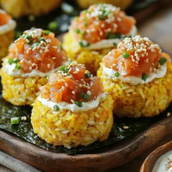 - 1 cup sushi rice - 1 ¼ cups water - ½ teaspoon salt - 2 tablespoons rice vinegar - 1 tablespoon sugar - 1 (8 oz) sushi-grade tuna, finely diced - 2 tablespoons mayonnaise - 1 tablespoon sriracha (adjust to taste) - 1 teaspoon sesame oil - 1 green onion, finely chopped - 1 tablespoon sesame seeds (toasted) - Cooking oil (for frying) - Nori sheets (cut into squares for serving) - Medium saucepan - Skillet - Mixing bowls When I create crispy rice and spicy tuna bites, the ingredients make all the difference. You need sushi rice for the base. Sushi rice is sticky and holds together well. Water and salt are important for cooking it right. You also want to add vinegar and sugar after cooking to give the rice a nice flavor. For the spicy tuna, I use sushi-grade tuna. This kind of tuna is fresh and safe to eat raw. I mix it with mayonnaise and sriracha for a creamy and spicy kick. Sesame oil adds a nice touch, while green onion gives freshness. Don't forget the toasted sesame seeds for crunch! For tools, a medium saucepan helps me cook the rice. A skillet is great for frying the rice patties until golden and crispy. Mixing bowls are handy for combining the spicy tuna mix. This recipe is fun and easy. You can find the full recipe at the end of this article to try it for yourself. Enjoy making these bites! To start, rinse 1 cup of sushi rice under cold water. This helps remove extra starch. Keep rinsing until the water runs clear. Next, in a medium saucepan, combine the rice, 1 ¼ cups of water, and ½ teaspoon of salt. Bring this mix to a boil. Once boiling, reduce the heat, cover the pot, and let it simmer for 18-20 minutes. The rice should be tender when done. Once your rice is cooked, mix 2 tablespoons of rice vinegar and 1 tablespoon of sugar in a small bowl. Stir until the sugar dissolves. After removing the rice from heat, let it sit covered for 10 minutes. Then, fluff the rice using a fork. Gently fold in the vinegar mixture and allow the rice to cool. In a separate bowl, combine 1 (8 oz) sushi-grade tuna, finely diced, with 2 tablespoons of mayonnaise, 1 tablespoon of sriracha, 1 teaspoon of sesame oil, and 1 chopped green onion. Mix these ingredients well. Set the mixture aside for later. When the rice is cool enough to handle, wet your hands to stop the rice from sticking. Take a heaping tablespoon of rice and form small patties, about 1 inch thick. You should get around 12-15 patties. Heat about ½ inch of cooking oil in a skillet over medium-high heat. Add the rice patties in batches, frying each side for about 3-4 minutes. You want them golden and crispy. Drain the patties on paper towels. Now it’s time to assemble! Top each crispy rice patty with a spoonful of your spicy tuna mixture. For added crunch, sprinkle toasted sesame seeds on top. Serve these bites on a platter with nori squares on the side for dipping. Enjoy this delightful snack! To get the best crispy texture, fry the rice patties for 3-4 minutes on each side. This duration ensures a golden, crunchy outside while keeping the inside soft. Use medium-high heat to achieve that perfect sizzle. If the heat is too low, the patties will absorb oil and become greasy. If it’s too high, they might burn before cooking through. Fry in small batches to keep the oil temperature steady. This helps each patty cook evenly. Want to change the spice levels? It’s simple! Start with less sriracha in the tuna mix. You can always add more later. Mix in a bit of lime juice for a zesty kick without too much heat. If you prefer it mild, skip the sriracha and use a sweet mayonnaise. For extra flavor, add chopped cilantro or avocado to the tuna mix. These ingredients balance the spice and enhance the taste. Make your bites look amazing with a few simple garnishes. A sprinkle of toasted sesame seeds adds a nice crunch and visual appeal. You can also slice some green onions and sprinkle them on top for color. For plating, stack the crispy rice bites on a platter. Place nori squares around them for a fun touch. This not only looks great but also makes dipping easier. Your guests will love the beautiful presentation! For the full recipe, check out the details above. {{image_2}} You can switch up the protein in this dish. Using salmon gives a rich flavor. It works well with the crispy rice. Tofu is a great plant-based option. It absorbs flavors nicely and adds a different texture. Other seafood options include shrimp or crab. These choices keep the dish fresh and exciting. For a meatless take, substitute tuna with diced avocado or cucumber. These ingredients bring a creamy texture. You can also use chickpeas for a protein boost. Add some soy sauce or tahini for flavor. Fresh herbs like cilantro or basil add depth. This builds a bright and tasty profile. You can enhance flavor with fresh herbs like mint or cilantro. A squeeze of lime juice adds brightness. Try creative toppings like pickled ginger or wasabi for a kick. Dipping sauces like ponzu or spicy mayo elevate the bites. Each addition can create a unique twist on this classic snack. For the full recipe and a detailed guide, check out the [Full Recipe]. To keep your crispy rice and spicy tuna bites fresh, follow these tips: - Refrigerate: Store leftovers in an airtight container. - Chill Quickly: Allow the bites to cool before sealing. This helps prevent sogginess. - Use the Right Containers: Glass or plastic containers work well. Make sure they seal tight. To enjoy these bites again, reheating correctly is key: - Oven Method: Preheat your oven to 350°F (175°C). Place the bites on a baking sheet and heat for about 10-15 minutes. This keeps them crispy. - Microwave Method: If you're short on time, use the microwave. Heat on a plate for about 30 seconds. Be careful; the texture may not be as crispy. You can freeze the rice patties for later use: - Freezing: Place the patties in a single layer on a baking sheet. Freeze until solid, then transfer to a freezer bag. - Thawing and Reheating: When you're ready, thaw in the fridge overnight. Reheat in the oven to regain crispness. For the best results, do not refry the frozen patties directly. The best rice is sushi rice. It is short-grain, sticky, and holds shape well. This rice absorbs flavors and creates a great texture for crispy bites. Yes, you can prepare the rice and spicy tuna mix ahead of time. Store the rice in the fridge for up to 2 days. Keep the tuna mix in a separate container. Fry the rice patties just before serving for the best texture. Yes, all the main ingredients can be gluten-free. Use gluten-free mayonnaise and check the soy sauce if you decide to add it. This way, you can enjoy these bites without worry. To tone down the spice, reduce the sriracha. You can also add more mayonnaise to balance the heat. Taste the mix as you go, adjusting to your liking. Some great dipping sauces include soy sauce, ponzu, or a sweet chili sauce. You can also try a creamy avocado sauce for a fresh twist. Each adds a new layer of flavor to your bites. For the full recipe, check the earlier sections. This blog post shares how to make tasty spicy tuna bites with crispy rice. We covered the main and additional ingredients, along with the tools you need. The step-by-step guide helped you cook the rice and prepare the tuna mix. Remember, you can adjust spice levels or try new ingredients to suit your taste. Perfect your presentation for an appealing dish. With these tips, you’ll impress everyone with your cooking skills. Enjoy the journey of creating these delicious bites!