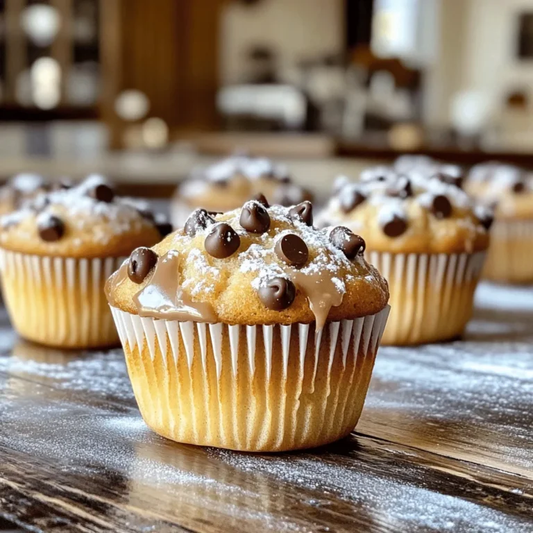 - 2 ripe bananas, mashed - 1/3 cup melted coconut oil - 1/2 cup brown sugar - 1 large egg - 1 teaspoon vanilla extract - 1 teaspoon baking soda - Pinch of salt - 1 cup all-purpose flour - 1/2 cup chocolate chips - 1/4 cup chopped walnuts (optional) These ingredients are simple and easy to find. The ripe bananas give the muffins their sweetness and moisture. The coconut oil adds a nice flavor and keeps them soft. Brown sugar makes them rich and tasty. - Coconut oil alternatives: You can use butter or vegetable oil instead of coconut oil. This will change the flavor a bit, but it will still taste great. - Sugar alternatives: If you want a healthier option, try using maple syrup or honey. Just reduce the liquid in the recipe slightly to keep the batter right. - Egg substitutes for vegan muffins: Use flaxseed meal mixed with water or mashed avocado. This keeps the muffins moist and fluffy without eggs. For the full recipe, check out the Choco-Banana Delight Muffins. They are easy to make and fun to share! First, preheat your oven to 350°F (175°C). This helps the muffins bake evenly. While the oven heats, prepare your muffin tin. You can use paper liners or grease the tin lightly with oil. This keeps the muffins from sticking. Next, mix the wet ingredients. In a bowl, mash the two ripe bananas until smooth. Add 1/3 cup of melted coconut oil to the bananas. Stir well. Now, mix in 1/2 cup of brown sugar. Then, crack in one large egg and add 1 teaspoon of vanilla extract. Mix until everything is well combined. In a separate bowl, whisk together 1 teaspoon of baking soda, a pinch of salt, and 1 cup of all-purpose flour. Make sure there are no lumps. Now, gradually add this dry mix to the wet ingredients. Stir gently until just combined. Be careful not to overmix, or your muffins may turn out tough. Finally, fold in 1/2 cup of chocolate chips. If you like nuts, you can add 1/4 cup of chopped walnuts too. Now, spoon the batter into your prepared muffin tin. Fill each cup about 2/3 full to allow room for rising. Bake the muffins for 18-20 minutes. You can check if they are done by inserting a toothpick into the center. If it comes out clean, they are ready. Once baked, remove the muffins from the oven. Let them cool in the tin for about 5 minutes. Then, transfer them to a wire rack to cool completely. Enjoy your delicious chocolate chip banana muffins! For detailed instructions, check the Full Recipe. To make your muffins perfect, avoid overmixing the batter. When you mix too much, the muffins become tough. Mix just until the dry and wet parts combine. Next, check for doneness. Insert a toothpick into the center of a muffin. If it comes out clean, they are ready. If not, bake them a bit longer. Use ripe bananas for the best flavor. They should be soft and brown for the sweetest taste. The natural sugars in ripe bananas make your muffins moist. You can also add spices for a flavor boost. A pinch of cinnamon or nutmeg works wonders. These spices add warmth and depth to your muffins. For a great presentation, serve the muffins warm. Sprinkle a few extra chocolate chips on top. A dusting of powdered sugar also looks nice and tastes great. Pair your muffins with a cup of coffee or tea. The rich chocolate and sweet bananas go well with these drinks. Enjoy your delicious treats! For the full recipe, check out the earlier section. {{image_2}} If you want to make these muffins gluten-free, you can use different flours. I recommend almond flour or oat flour. Both options give good flavor and texture. Just note that almond flour can make the muffins a bit denser. You may need to add a bit more baking soda for a lighter muffin. For a vegan version, you need to replace the egg. You can use a flax egg. To make one, mix 1 tablespoon of ground flaxseed with 3 tablespoons of water. Let it sit for a few minutes until thick. You can also swap the coconut oil with applesauce to reduce fat. This keeps the muffins moist without eggs. Feel free to get creative with your muffins! Adding nuts or dried fruits can enhance the flavor. Chopped walnuts or pecans add a nice crunch. You might also try adding a handful of dried cranberries or raisins. These additions make each bite more exciting. You can find the full recipe here to explore all the options. Store your leftover muffins in an airtight container. This keeps them fresh for up to three days. If you want to keep them longer, place them in the fridge. Just remember to allow them to cool completely before sealing. To freeze muffins, wrap each one in plastic wrap or foil. Place them in a freezer-safe bag or container. They can last for up to three months. When you're ready to eat, just take out a muffin and let it thaw at room temperature. Reheat muffins in the oven for the best texture. Preheat your oven to 350°F (175°C). Place the muffin on a baking sheet for about 5-10 minutes. Alternatively, you can use a microwave. Heat for 15-20 seconds, but keep an eye on it to avoid sogginess. Enjoy them warm for the best taste! Yes, you can use frozen bananas for your muffins. First, thaw them before use. Place them in a bowl at room temperature. You can also microwave them for a few seconds. Once thawed, mash them well. The texture might be a bit different, but the flavor stays great. Frozen bananas often work well because they are very ripe. This adds natural sweetness to your muffins. To prevent muffins from sticking, use paper liners. They are easy to find and help with cleanup. If you prefer not to use liners, grease the muffin tin. Use a light coat of coconut oil or butter. Make sure to cover all parts of the cups. This way, your muffins will easily pop out. Overripe bananas are very useful! You can make smoothies, pancakes, or ice cream. You can also add them to oatmeal for a sweet touch. Another great option is to make banana bread. If you want a treat, try banana cookies. They add sweetness and moisture to many dishes. You’ve learned how to make delicious banana muffins. We covered the ingredients, steps, and tips. Remember, ripe bananas make the best muffins, and feel free to swap out ingredients to suit your needs. Experiment with flavors or store them for later use. Enjoy baking, and share these muffins with family and friends. Each bite is a treat worth savoring. Happy baking!