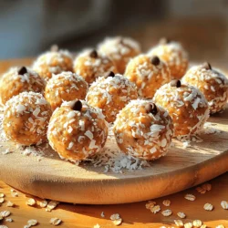 To make peanut butter energy bites, you need simple and tasty ingredients. Here’s what to gather: - 1 cup rolled oats - 1/2 cup creamy peanut butter - 1/3 cup honey or maple syrup - 1/4 cup ground flaxseed - 1/4 cup mini chocolate chips - 1/4 cup shredded coconut - 1 teaspoon vanilla extract - A pinch of sea salt Each ingredient adds flavor and nutrition. Rolled oats provide fiber, which keeps you full. Peanut butter gives protein and healthy fats. Honey or maple syrup adds sweetness. Ground flaxseed boosts omega-3s. Mini chocolate chips bring joy, and shredded coconut offers a tropical twist. Vanilla extract enhances the bites' flavor, while sea salt balances the sweetness. This mix creates a delightful snack. You can enjoy these bites any time of day, whether you need energy for a workout or a sweet treat after lunch. Once you gather the ingredients, you’ll be ready to make these tasty bites. For the full recipe, check out the steps to create your own batch of peanut butter power bites! - Step 1: Mix dry ingredients First, take a large bowl. Add 1 cup of rolled oats, 1/4 cup of ground flaxseed, 1/4 cup of unsweetened shredded coconut, and a pinch of sea salt. Mix them well. You want them to be even. - Step 2: Prepare peanut butter mixture In another bowl, combine 1/2 cup of creamy peanut butter, 1/3 cup of honey or maple syrup, and 1 teaspoon of vanilla extract. Stir until it is smooth and creamy. This mix gives the bites their rich flavor. - Step 3: Combine wet and dry ingredients Pour your peanut butter mix into the dry ingredients. Stir until everything is combined. The mix should feel sticky but still hold its shape. You want it to come together nicely. - Step 4: Add chocolate chips Now, fold in 1/4 cup of mini chocolate chips. Make sure they are spread evenly throughout the mixture. These bits of chocolate add a sweet surprise in each bite. - Step 5: Shape into bites Scoop about 1 tablespoon of the mixture with your hands. Roll it into a ball. Keep doing this until all the mixture is gone. You should make around 12 to 15 bites. - Step 6: Chill (optional) Place the energy bites on a plate lined with parchment paper. If you want them to set a bit, put them in the fridge for 30 minutes. You can eat them right away, too! They are tasty either way. For the complete recipe with all details, check the Full Recipe section. When making peanut butter energy bites, follow these tips for the best results: - Ensure ingredients are at room temperature: This helps the peanut butter mix well. Cold ingredients can make mixing hard. - Use a cookie scoop for even portioning: This keeps all your bites the same size. It makes them look nice and cook evenly. - Experiment with sweeteners: Honey and maple syrup work great. Try different sweeteners to find your favorite taste. Storing your energy bites properly keeps them fresh and tasty. Here’s how: - Best way to store energy bites: Place them in an airtight container. They can stay in the fridge for up to a week. This keeps them chewy and delicious. - How to freeze for later use: For longer storage, freeze the bites. Lay them on a baking sheet first. Once frozen, place them in a freezer bag. They can last for a month this way. Enjoy them anytime you need a quick snack! For the full recipe, check out the details above. {{image_2}} You can change up the taste of your peanut butter energy bites easily. For a warm flavor, add cinnamon. Just a teaspoon will do! You can also mix in cocoa powder for a chocolate twist. This gives a rich taste and pairs well with peanut butter. If you want to try a different nut flavor, consider using almond or cashew butter. These nut butters bring a unique taste and creamy texture. You can even mix different nut butters together for even more flavor fun. Swapping ingredients can keep things fresh. If you want a different sweetener, use agave syrup instead of honey. This will make the bites vegan and still sweet. For added crunch, toss in some chopped nuts or seeds. Options like almonds, walnuts, or sunflower seeds work well. These not only add texture but also boost nutrition. With these simple swaps, you can make your energy bites truly your own! Peanut butter energy bites are tasty and packed with nutrients. Each bite has about 100 calories. They contain healthy fats, protein, and fiber. Here’s a quick look at their macronutrient breakdown: - Calories: 100 per bite - Protein: 3 grams - Fat: 6 grams - Carbohydrates: 10 grams - Fiber: 1 gram Now, let’s talk about the key ingredients. Ground flaxseed is a superfood. It has omega-3 fatty acids, which are good for your heart. These fats help lower bad cholesterol. Flaxseed also adds fiber, which aids digestion. Coconut is another important ingredient. It contains healthy fats called medium-chain triglycerides (MCTs). MCTs can boost energy and support brain health. Plus, coconut adds a sweet taste without extra sugar. Peanut butter energy bites are a great snack for many diets. They fit well into vegetarian and gluten-free plans. The oats provide whole grains, while peanut butter gives protein. This combo keeps you full longer. For gluten-free eaters, just check your oats. Some brands may contain gluten. Use certified gluten-free oats to be safe. You can also swap out peanut butter for almond or sunflower seed butter. This change makes these bites nut-free. These energy bites are perfect for a quick snack. You can grab one before a workout or enjoy it with coffee. They are simple to make and store well in the fridge. You can find the full recipe above to get started! How long do homemade energy bites last? Homemade energy bites can last about one week in the fridge. Store them in an airtight container to keep them fresh. You can also freeze them for up to three months. Just thaw before eating. Can I make these vegan? Yes, you can make these vegan! Just replace honey with maple syrup. Use plant-based chocolate chips too. This way, you keep the taste and make it vegan-friendly. Are peanut butter energy bites healthy for weight loss? Peanut butter energy bites can support weight loss. They are high in protein and fiber, which help you feel full. Just watch your serving size. Enjoy them as a snack between meals. What’s the best way to customize these bites? You can easily customize these bites. Add cinnamon for spice or swap in different nut butters. You can also mix in nuts or dried fruits for added texture and flavor. Can I use crunchy peanut butter instead of creamy? Absolutely! Crunchy peanut butter adds a nice texture. Just be sure it’s natural and doesn’t have added sugar. The taste will still be rich and delicious, making your bites extra fun. For the full recipe, check the section above. These peanut butter energy bites are easy to make and tasty. You have learned the ingredients, step-by-step instructions, and helpful tips. These snacks fit into many diets and offer health benefits. You can customize them in various ways to suit your taste. Enjoy making your own energy bites! They are fun for kids and adults. Try different ingredients and flavors. These snacks can give you energy and satisfaction whenever you need them.
