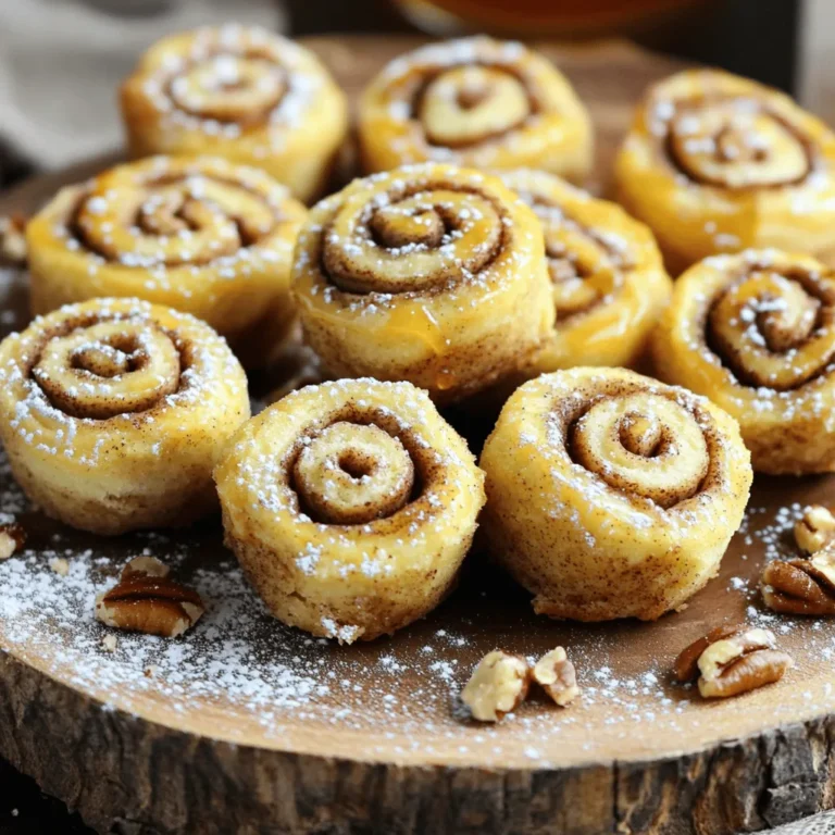 To make these tasty vegan cinnamon roll bites, you need simple ingredients. Here’s what you will need: - 1 cup all-purpose flour - 1/4 cup coconut sugar - 1/2 tablespoon baking powder - 1/4 teaspoon salt - 1/2 cup almond milk (or any plant-based milk) - 2 tablespoons coconut oil, melted - 1 teaspoon vanilla extract - 3 tablespoons brown sugar (for filling) - 1 tablespoon ground cinnamon - 2 tablespoons chopped pecans or walnuts (optional) - 1 tablespoon maple syrup (for drizzling) These ingredients come together to create a soft, chewy texture and a rich flavor that you will love. You can customize your vegan cinnamon roll bites by adding fun extras. Here are some ideas: - Chopped nuts (like pecans or walnuts) for crunch - Dried fruit (like raisins or cranberries) for sweetness - A sprinkle of powdered sugar for a nice look - A drizzle of melted dark chocolate for extra indulgence Feel free to mix and match these options based on what you enjoy! If you have dietary needs, you can adjust the recipe easily. Here are some substitutes: - Use whole wheat flour instead of all-purpose flour for more fiber. - Swap coconut sugar for maple sugar if needed. - If you are nut-free, use oat milk instead of almond milk. - Replace the coconut oil with applesauce for a lower-fat option. These substitutions can help you enjoy the bites while meeting your needs. For the full recipe, check out the link! To start, gather all your ingredients. You will need: - 1 cup all-purpose flour - 1/4 cup coconut sugar - 1/2 tablespoon baking powder - 1/4 teaspoon salt - 1/2 cup almond milk (or any plant-based milk) - 2 tablespoons coconut oil, melted - 1 teaspoon vanilla extract - 3 tablespoons brown sugar (for filling) - 1 tablespoon ground cinnamon - 2 tablespoons chopped pecans or walnuts (optional) - 1 tablespoon maple syrup (for drizzling) First, preheat your oven to 350°F (175°C). Line a baking sheet with parchment paper for easy cleanup. In a mixing bowl, combine the flour, coconut sugar, baking powder, and salt. Mix it well to blend the dry ingredients. In another bowl, whisk the almond milk, melted coconut oil, and vanilla extract until smooth. Pour this mixture into the dry ingredients. Stir just until it forms a dough. Next, roll out your dough on a lightly floured surface. Aim for a rectangle about 1/4 inch thick. In a small bowl, combine the brown sugar, ground cinnamon, and chopped nuts if you choose to add them. Spread this mixture evenly over the rolled-out dough. Starting from one edge, carefully roll the dough into a log shape, like a classic cinnamon roll. Now, cut the rolled dough into bite-sized pieces, around 1-2 inches thick. Place these pieces on your prepared baking sheet. Bake for 15-20 minutes or until the edges turn golden brown. The smell will fill your kitchen with a sweet aroma! For a soft and fluffy texture, be careful not to overmix your dough. Mix just until everything comes together. If your dough feels too sticky, add a little more flour. If it’s too dry, a splash of almond milk can help. Remember, rolling the dough to the right thickness is key. Too thick and it won’t cook through; too thin and it may dry out. These small tips can make a big difference in the final taste of your vegan cinnamon roll bites. After baking, drizzle the warm bites with maple syrup for that extra touch of sweetness. Enjoy them fresh out of the oven for the best flavor! When making vegan cinnamon roll bites, avoid overmixing the dough. This can make your bites tough. Also, do not forget to preheat the oven. A hot oven helps the bites rise and bake evenly. Lastly, make sure to measure your ingredients correctly. Too much flour can lead to dry bites. To boost flavor, try adding a pinch of nutmeg along with cinnamon. This gives a warm spice note. You can also use different plant-based milks. Almond milk, oat milk, or soy milk can change the taste slightly. Adding a bit of vanilla extract enhances the overall flavor too. For a crunchy texture, mix in chopped pecans or walnuts. They add a delightful crunch that pairs well with the soft dough. Serve these bites warm for the best taste. Arrange them on a nice platter and sprinkle with powdered sugar. Drizzle with maple syrup just before serving for extra sweetness. You can also serve them with a side of dairy-free yogurt or ice cream. This makes for a fun and tasty dessert. For a special touch, add fresh fruit like strawberries or blueberries around the plate. You can find the full recipe in the earlier sections. {{image_2}} You can make gluten-free vegan cinnamon roll bites easily. Simply swap all-purpose flour with a gluten-free blend. Make sure your blend works for baking. This change keeps the flavor while making the bites safe for those with gluten issues. Want to switch things up? Try new fillings! Chocolate chips add richness, while fresh fruits like berries give a nice twist. Spread your favorite jam or nut butter for more flavor. Each filling creates a unique taste experience. Play around with these options to find your favorite! If you love mini treats, make smaller versions of these bites. Cut the rolled dough into smaller pieces, about one inch thick. This size is perfect for snacking or sharing. You can also create a variety pack, mixing different flavors in one batch. For the full recipe and step-by-step instructions, check out the [Full Recipe]. To keep your vegan cinnamon roll bites fresh, let them cool completely. Place them in an airtight container. Store them at room temperature for up to three days. If you want them to last longer, refrigerate them. They can stay fresh in the fridge for about a week. When you're ready to enjoy these bites again, reheating is easy. You can use a microwave for quick warming. Heat them for 10-15 seconds at a time until warm. If you want a crispy texture, use an oven. Preheat it to 350°F (175°C) and place the bites on a baking sheet. Warm them for about 5-7 minutes. This method keeps them nice and tasty. If you want to freeze your vegan cinnamon roll bites, place them in a single layer on a baking sheet. Freeze them for about an hour until solid. Then, transfer them to a freezer-safe bag. They can stay frozen for up to three months. When you’re ready to eat, take them out and thaw them in the fridge overnight. Reheat as described above. This way, you can enjoy a delicious treat anytime! For the full recipe, check out the details above. Yes, you can use different types of flour. Whole wheat flour adds more fiber and a nutty taste. Almond flour makes the bites gluten-free and adds a light texture. Just remember, each flour may change the texture slightly. You might need to adjust the liquid if you use a nut flour. You can find pre-made vegan cinnamon roll bites at many health food stores. Look in the frozen section or the bakery area. Some grocery chains also carry them. Online shops like Thrive Market or Amazon have options too. Always check the ingredients to ensure they are fully vegan. These vegan cinnamon roll bites stay fresh for about two days at room temperature. If you store them in an airtight container, they can last up to a week in the fridge. For longer storage, freeze them for up to three months. Just reheat them in the oven for a warm treat later. You learned about making tasty vegan cinnamon roll bites. We covered the key ingredients, useful tips, and different variations. You can try gluten-free versions or add various flavors. Remember to store them right and reheat properly for the best taste. Enjoy making these bites as a fun treat! I hope you feel ready to create your own delicious versions at home. Happy baking!