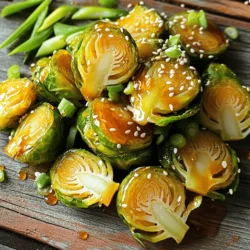 - 1 lb Brussels sprouts, halved - 3 tablespoons olive oil - Salt and pepper to taste - 2 tablespoons sriracha (or more for extra heat) - 2 tablespoons honey - 2 teaspoons rice vinegar - 1 tablespoon sesame seeds - 2 green onions, finely sliced When making Sriracha honey Brussels sprouts, I always start with fresh Brussels sprouts. Their unique flavor shines through when roasted. Halving them allows for even cooking and caramelization. You can use olive oil to coat them well, helping them get that crispy texture. Next, I season them with salt and pepper. This enhances their natural taste. For flavor enhancers, sriracha brings the heat, while honey adds a nice sweetness. The rice vinegar gives a tangy kick, balancing out the dish nicely. Lastly, I love to garnish with sesame seeds and sliced green onions. These not only add texture but also make the dish visually appealing. For the full recipe, check out the detailed instructions that guide you through making this flavorful side dish! - Preheat your oven to 400°F (200°C). - Toss the halved Brussels sprouts with olive oil, salt, and pepper. This step gets the sprouts ready for roasting. - Spread Brussels sprouts on a baking sheet in a single layer. This ensures even cooking and nice browning. - Roast for 20-25 minutes, flipping halfway through. This helps them cook evenly and become tender. - Mix sriracha, honey, and rice vinegar in a bowl. This combination creates a sweet and spicy glaze. - Drizzle over roasted Brussels sprouts and return to oven. This final touch adds flavor and richness to the dish. For the full recipe, check the instructions above. Enjoy making these flavorful Sriracha honey Brussels sprouts! Check for tenderness by piercing a Brussels sprout with a fork. If it goes through easily, they are ready. To get that nice caramelization, flip the sprouts halfway during roasting. This helps them cook evenly and develop a rich flavor. You can adjust the sriracha and honey based on your taste. If you like it sweeter, add more honey. For more heat, increase the sriracha. Adding rice vinegar gives a nice zing and balances the sweetness. This will brighten up the dish. For a stunning look, sprinkle sesame seeds on top. Green onions add color and freshness. Serve them on a nice plate to impress your guests. These small touches make your Sriracha honey Brussels sprouts shine. For the full recipe, check the recipe section above. {{image_2}} You can make Sriracha honey Brussels sprouts even better. Adding garlic gives a great kick. Just mince a few cloves and toss them with the sprouts. The garlic brings out more flavor and adds a nice aroma. If you want a vegan option, you can swap honey for maple syrup. The syrup adds a sweet touch that works well with the sriracha heat. It’s great for those who avoid animal products. You can also get creative by mixing in nuts or seeds. Chopped almonds or walnuts add a nice crunch. Toasting them lightly before adding gives even more flavor. Pairing Brussels sprouts with other veggies can also be fun. Carrots or bell peppers work well. You can roast them together for a colorful and tasty medley. When it comes to serving, think about what goes with your meal. These Brussels sprouts pair nicely with grilled chicken or fish. They also go well with grains like quinoa or brown rice. For a fun twist, arrange the sprouts on a large platter. Drizzle extra sriracha honey over the top for a wow effect. Add some fresh herbs for color and a pop of flavor. For the full recipe, check out the details above! To keep your Sriracha honey Brussels sprouts fresh, store them in an airtight container. Place them in the fridge right after cooling. They will stay good for up to 3 days. If they sit too long, they may lose their crispness. For the best texture, reheat your Brussels sprouts in the oven. Set your oven to 350°F (175°C) and spread them on a baking sheet. Heat for about 10-15 minutes, or until warm. If you prefer using a microwave, heat them in short bursts. Watch closely to avoid sogginess. You can freeze Brussels sprouts, but it’s best to do this before glazing. Blanch them in boiling water for 3 minutes, then cool in ice water. Drain and pack in freezer bags, removing as much air as possible. When ready to use, thaw overnight in the fridge. After thawing, glaze and roast them as in the Full Recipe. To tone down the heat, add more honey. This will balance the spice with sweetness. You can also swap sriracha with a milder sauce, like sweet chili sauce. Both options work well to keep the dish tasty. Yes, you can prep them in advance. Clean and halve the Brussels sprouts a few hours before cooking. Store them in a bowl covered with a damp paper towel in the fridge. This keeps them fresh and ready for roasting. These sprouts pair well with many dishes. Try serving them with grilled chicken or fish. They also go great with rice or quinoa. For a vegetarian option, serve them with a hearty grain salad. Brussels sprouts are very nutritious. They are high in fiber, vitamins C and K, and low in calories. Eating them can help with digestion and boost your immune system. Adding Sriracha honey offers flavor but keep an eye on the sugar content from the honey. Overall, they make a healthy side dish. For more details, refer to the Full Recipe. The article provided a clear path to making delicious Sriracha Honey Brussels sprouts. We covered main ingredients and how to prepare and roast them. Tips helped you achieve perfect caramelization and balanced flavors. Variations offered ideas for customization, while storage info ensured your leftovers stay tasty. Brussels sprouts are not just healthy; they can be a fun side dish. Try these ideas to impress your family or friends. Enjoy cooking!