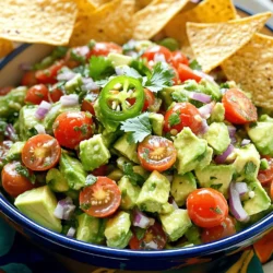- 2 ripe avocados, diced - 1 cup cherry tomatoes, halved - 1/4 red onion, finely chopped - 1 small jalapeño, seeded and minced - 1 lime, juiced - 2 tablespoons fresh cilantro, chopped - 1/2 teaspoon garlic powder - Salt and pepper to taste Choosing ripe avocados is key. Look for avocados that yield slightly to gentle pressure. Darker skin often means ripeness, but feel is best. You want them soft, but not mushy. For cherry tomatoes, pick firm ones with bright color. They should smell sweet and fresh. This adds great taste to your salsa. Fresh herbs matter, too. When choosing cilantro, look for bright green leaves without wilting. Fresh lime juice brightens the flavor. Use real limes instead of bottled juice. It makes a big difference in taste. Fresh juice adds a zesty kick that enhances all the other flavors. For a complete guide on preparing this dish, check the Full Recipe. To make zesty avocado salsa, start by combining the ingredients in a bowl. First, take two ripe avocados and dice them into small pieces. Next, add one cup of halved cherry tomatoes and a quarter of a finely chopped red onion. Then, include one small jalapeño, seeded and minced. Lime juice is key in this recipe. Squeeze the juice of one lime over the avocado and other ingredients. This step keeps the avocados from browning. It also adds a nice tangy flavor. When mixing, be gentle. You want to blend the flavors without mashing the avocados. Use a spatula or a large spoon to fold the mixture carefully. This will keep the salsa chunky and fresh. Now that your zesty avocado salsa is ready, think about how to serve it. It pairs perfectly with crispy tortilla chips. You can also use it as a topping for tacos or grilled meats. For gatherings, get creative with your plating. Serve the salsa in a colorful bowl. Add some tortilla chips around the bowl for easy dipping. A sprig of cilantro on top adds a nice touch too. If you want the full recipe, you can find it above. Enjoy your delicious and fresh salsa! To keep avocados fresh, use lime juice. The acid slows down browning. You can also store avocados with onion slices. The sulfur in onion helps keep them green. If you have leftover salsa, press plastic wrap against the surface. This reduces air and helps keep it fresh longer. Store it in the fridge for up to two days. To boost flavor, add a pinch of cumin or smoked paprika. These spices add depth and warmth. Want more heat? Try adding diced serrano or habanero peppers. They pack a punch! If you prefer milder heat, stick with jalapeño. You can also mix in diced mango or pineapple for a sweet twist. These add fun flavors and textures to your salsa. Try the Full Recipe for a delightful experience! {{image_2}} You can change up your zesty avocado salsa to suit your taste. One fun twist is to add fruits like mango or pineapple. These fruits lend a sweet touch. They also add a burst of color and flavor. Try diced mango or pineapple chunks for a tropical vibe. Another option is to mix in beans or corn. Black beans add protein and fiber. They make your salsa heartier. Corn gives a nice crunch and sweetness. Both options create a fun texture. If you want to make this salsa vegan, you’re in luck! The base ingredients are already plant-based. Just make sure to use fresh veggies and herbs. For a low-carb version, skip the chips and serve it with fresh veggies. Try cucumbers or bell peppers for dipping. If you need gluten-free options, this salsa works well! Just ensure your chips are gluten-free. This way, everyone can enjoy the fresh flavors. Explore the full recipe to see how easy it is to customize your zesty avocado salsa! To keep zesty avocado salsa fresh, store it in a sealed container. A glass jar works well. Make sure to press plastic wrap against the surface of the salsa before sealing. This helps prevent air from reaching it. In the fridge, the salsa lasts about two days. After that, the avocados may turn brown and mushy. You can add more lime juice to slow down browning. If you see any dark spots, just scoop them out before eating. Can you freeze avocado salsa? Yes, but it’s not ideal. Freezing can change the texture of the avocados. If you still want to freeze it, follow these steps. 1. Place the salsa in a freezer-safe container. 2. Leave some space at the top for expansion. 3. Seal tightly and label with the date. To thaw, move the salsa to the fridge for several hours or overnight. Stir it well before serving. You may need to add fresh lime juice or herbs to revive the flavor. Enjoy the zesty taste even after freezing! For the full recipe, check out the earlier section. What is zesty avocado salsa used for? Zesty avocado salsa is great for many dishes. You can serve it with tortilla chips, tacos, or grilled meats. It adds a fresh taste to any meal. This salsa is perfect for parties or casual dinners. Can I make this salsa ahead of time? Yes, you can make zesty avocado salsa ahead of time. Just mix the ingredients and store it in the fridge. However, avocados can brown quickly. To avoid this, add lime juice right before serving. The lime juice helps keep the color bright. How can I adjust the spiciness? To adjust the spiciness, change the jalapeño amount. Use less if you want a milder flavor. You can also remove the seeds for less heat. If you prefer more spice, add diced serrano peppers. Are there substitutes for fresh cilantro? Yes, if you don’t like cilantro, try parsley or basil instead. These herbs will give a fresh flavor too. You can also skip the herbs if you prefer a simpler taste. What are the nutritional benefits of avocados? Avocados are packed with nutrients. They are high in healthy fats, which are good for your heart. They also contain fiber, which helps digestion. Plus, avocados have vitamins like E and K. Enjoying them boosts your overall health. This blog post covered making zesty avocado salsa. We looked at fresh ingredients, step-by-step prep, and serving tips. I shared ways to keep your salsa fresh and tasty. Also, I offered fun variations to fit your diet. Remember, you can enjoy this salsa with chips, tacos, or grilled meats. Keep experimenting to find your perfect mix. This salsa is not just food; it's fun!