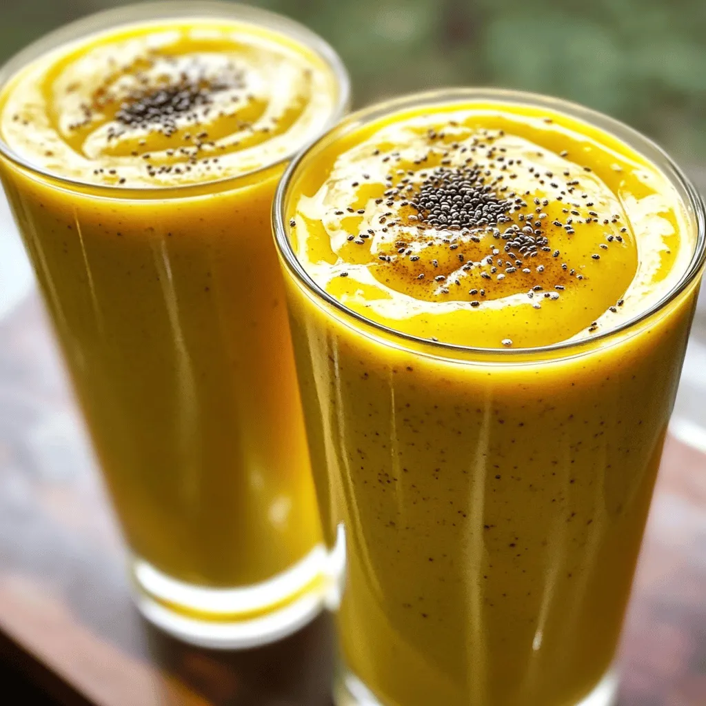 - 2 ripe bananas, sliced - 2 tablespoons almond butter - 1 cup almond milk (or any milk of your choice) - 1 tablespoon honey (or maple syrup for vegan option) - 1 tablespoon chia seeds - 1/2 teaspoon ground cinnamon - Ice cubes (optional) - A pinch of salt To make the Almond Butter Banana Smoothie, gather these simple ingredients. Ripe bananas give the smoothie its natural sweetness. Almond butter adds a creamy texture and rich flavor. Almond milk keeps it light and dairy-free. Honey or maple syrup sweetens the mix, while chia seeds boost nutrition. Ground cinnamon enhances the taste, and a pinch of salt balances the flavors. - Spinach for a green smoothie boost - Protein powder for extra nutrition - Vanilla extract for flavor enhancement You can customize your smoothie with optional add-ins. Spinach adds nutrients without changing the taste. Protein powder gives a healthy boost, perfect for post-workout. A drop of vanilla extract can enhance the flavor, making it even more delicious. - Blender - Measuring cups and spoons - Glasses for serving For this recipe, you need a blender to mix everything smoothly. Measuring cups and spoons help you get the right amounts. Lastly, glasses are essential for serving your tasty creation. You’ll find the full recipe at the end to guide you through this quick and easy process. - Combine all ingredients in the blender. - Add ice cubes if desired for a chilled smoothie. First, gather all your ingredients. You will need ripe bananas, almond butter, almond milk, honey or maple syrup, chia seeds, ground cinnamon, a pinch of salt, and ice cubes if you like it cold. I find that using ripe bananas adds natural sweetness and creaminess. - Blend on high speed until smooth and creamy. - Scrape down the sides as needed for even blending. Next, secure the lid on your blender. Blend on high speed for about 1-2 minutes. The goal is to achieve a smooth and creamy texture. Don’t forget to stop and scrape down the sides. This ensures that all ingredients blend evenly, giving you a rich flavor. - Taste and adjust sweetness with honey or maple syrup. - Blend again if additional ingredients are added. After blending, taste your smoothie. If it’s not sweet enough, add a bit more honey or maple syrup. Blend again for a few seconds if you add anything new. This step allows you to customize the flavor to your liking. Enjoy your creamy almond butter banana smoothie right away for the best taste! To get that smooth, creamy texture, blend your smoothie for a bit longer. This helps break down all the ingredients well. You can also use frozen bananas. They make the smoothie thicker and creamier, giving you that delightful mouthfeel. If you want it sweeter, add more honey or maple syrup. Just stir in a bit at a time until it’s right for you. You might also try natural sweeteners like dates. They add a unique flavor and are a great healthy option. To save time, prepare your ingredients in advance. Slice the bananas and measure the almond butter and milk. Then, when you're ready, just blend them up! You can store any blended smoothie in the fridge for up to 24 hours. But, I find it tastes best fresh. {{image_2}} You can switch up the taste of your smoothie easily. Here are some fun ideas: - Chocolate Almond Butter Banana Smoothie: Add 1 to 2 tablespoons of cocoa powder for a rich flavor. - Tropical Twist: Blend in a half cup of pineapple or mango for a fruity kick. Want to boost your smoothie’s nutrition? Try these simple changes: - Protein-Packed: Add a half cup of Greek yogurt to make it creamy and filling. - Low-Calorie Option: Substitute honey with a low-calorie sweetener like stevia. Do you have allergies or dietary needs? Here are safe swaps: - Nut Allergies: Swap almond butter for peanut butter or sunflower seed butter. - Dairy-Free Choice: Use oat milk instead of almond milk for a different taste. Experimenting with these variations can make your almond butter banana smoothie even more enjoyable! Check out the Full Recipe for more details. Store any leftover smoothie in an airtight container. This keeps it fresh and tasty. Try to drink it within 24 hours for the best flavor. When you take it out, give it a good shake before drinking. You can freeze smoothies in ice cube trays. This makes for easy portions later. When you're ready, blend the frozen cubes with fresh ingredients for a quick smoothie. It's like having a smoothie bar at home! Freshly blended smoothies taste best within the same day. If you store them longer, you may notice changes in taste and texture. The flavors can fade, and the smoothie might separate. Enjoy it fresh for the best experience. Yes, use maple syrup instead of honey for a vegan option. This simple swap keeps the sweetness intact while catering to your dietary needs. Increase the amount of banana or add more almond butter. Both options boost the creaminess and help create a satisfying texture. Yes, you can prepare ingredients ahead of time for quick assembly. Just keep the sliced bananas and almond butter in the fridge. Any milk alternative like oat, soy, or coconut milk works well. Each choice adds a unique flavor and keeps the smoothie dairy-free. Absolutely! Frozen bananas can enhance the creaminess of the smoothie. They also chill the drink, making it refreshing and delicious. For the full details, check out the Full Recipe. This blog covers making a tasty banana smoothie with simple ingredients. You learned about the base ingredients, optional add-ins, and the tools needed. I shared easy steps to blend it just right and how to adjust flavors. You can mix up the recipe with tasty variations to fit your diet. Storing tips help keep your smoothies fresh. Enjoy your smoothie journey, and feel free to get creative! Making a delicious smoothie can be both fun and healthy.