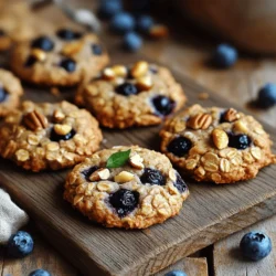 You can make healthy blueberry oatmeal cookies with simple ingredients. This recipe takes only 22 minutes from start to finish. With just 10 minutes of prep, you’ll enjoy soft and chewy cookies that burst with flavor. Here’s what you need to gather: - 1 cup rolled oats - 1 cup almond flour - 1/2 teaspoon baking powder - 1/2 teaspoon baking soda - 1/4 teaspoon salt - 1/4 cup coconut oil, melted - 1/4 cup honey or maple syrup - 1 teaspoon vanilla extract - 1/2 cup fresh blueberries (or frozen, if unavailable) - 1/4 cup chopped nuts (walnuts or pecans) - optional You can change the flavor or texture with a few tweaks: - Use oat flour instead of almond flour for a nut-free option. - Swap honey for agave syrup if you prefer a vegan choice. - Add a teaspoon of cinnamon for warmth. - Toss in some dark chocolate chips for a sweet surprise! These ingredients make your cookies not just tasty but also healthy. Enjoy making these blueberry delights! Start by gathering all your ingredients. You need rolled oats, almond flour, baking powder, baking soda, salt, coconut oil, honey or maple syrup, vanilla extract, fresh blueberries, and nuts if you want. Make sure your oven is off, and preheat it to 350°F (175°C). Line a baking sheet with parchment paper. This step helps the cookies not stick. In a large bowl, mix together your rolled oats, almond flour, baking powder, baking soda, and salt. Make sure to blend them well. This step sets a strong base for your cookies. A good mix ensures even baking and flavor in every bite. In another bowl, whisk the melted coconut oil, honey or maple syrup, and vanilla extract. Stir until everything is smooth. Pour this mixture into the dry ingredients and mix carefully. You want it combined but not overmixed. Gently fold in the blueberries and nuts, if you use them. Use a tablespoon to scoop the dough onto your baking sheet. Space them about 2 inches apart. Flatten each cookie just a bit. They won’t spread much while baking. Bake for 10-12 minutes or until they turn lightly golden. After that, let them cool for 5 minutes on the baking sheet. Then, transfer them to a wire rack to cool completely. You can find the full recipe linked above. To get the best texture in your cookies, use rolled oats. They give a chewy bite that is delightful. Do not overmix the dough when you combine the wet and dry ingredients. Overmixing makes cookies tough. Instead, mix until just combined. This method keeps them soft. Flatten the cookies slightly before baking. They won’t spread much, so this step helps them bake evenly. One common mistake is not measuring the flour correctly. Use the spoon-and-level method for accuracy. Another mistake is using cold ingredients. Always bring your coconut oil and eggs to room temperature. This allows for better mixing. Lastly, keep an eye on baking time. Every oven is different, so check your cookies early. You want them golden, not burnt. These cookies are great on their own, but you can add a twist. Serve them warm with a glass of almond milk. You can also pair them with yogurt for a healthy snack. Try adding a sprinkle of cinnamon or a drizzle of honey on top for extra flavor. For a fun treat, place a few cookies in a bowl and top them with fresh blueberries. This makes a lovely presentation! Find the full recipe for these delicious cookies [here](#). {{image_2}} You can easily make these cookies gluten-free. Instead of almond flour, use gluten-free oat flour. This keeps the texture light and fluffy. You can also try using coconut flour. Just remember, coconut flour absorbs more moisture. You may need to adjust the liquid in the recipe to keep it moist. To make these cookies vegan, swap honey for maple syrup. This simple change keeps the sweetness while making it plant-based. You can also use applesauce instead of coconut oil. This adds moisture and sweetness without any animal products. Just use 1/4 cup of unsweetened applesauce in place of the oil. Adding spices can elevate the flavor of your cookies. Try mixing in cinnamon or nutmeg for a warm taste. A pinch of ginger gives a nice kick too. You can also add a dash of vanilla extract for a deeper flavor. These small changes can transform the cookies into a unique treat. For the complete recipe, check out the Full Recipe section. To keep your healthy blueberry cookies fresh, place them in an airtight container. Make sure they cool completely before you store them. This helps prevent sogginess. Store the cookies at room temperature for up to five days. If you want to enjoy them longer, consider freezing them. Freezing is a great way to save your cookies for later. First, let the cookies cool down fully. Then, arrange them in a single layer on a baking sheet. Place the baking sheet in the freezer for about two hours. This step helps the cookies freeze without sticking. Once frozen, transfer them to a freezer bag or container. They can last up to three months in the freezer. To keep your cookies fresh and tasty, follow these tips: - Use parchment paper between layers if stacking cookies. - Keep cookies away from heat and moisture. - For chewy cookies, add a slice of bread to the container. - For a fun twist, try adding a little citrus zest to enhance flavor. By following these tips, your healthy blueberry oatmeal cookies will always be a delightful treat! For the full recipe, check the previous sections. Yes, you can use frozen blueberries. They work well in this recipe. Just remember to gently fold them into the dough while still frozen. This helps keep the dough from turning blue. Frozen blueberries may release more juice, giving the cookies a nice color and taste. To make cookies chewy, add a little extra honey or maple syrup. You can also use more oats. For crispy cookies, bake them a bit longer. Keep an eye on them. If you like, you can flatten the dough more before baking. This helps them spread. Blueberries are very healthy. They are full of vitamins and antioxidants. These help our bodies fight off sickness. Blueberries may also boost brain health. Eating them can improve memory and mood. They are low in calories, making them a smart choice for snacks. This blog covered how to make healthy blueberry cookies, from essential ingredients to serving tips. We discussed step-by-step instructions and variations to fit your needs. Remember to store your cookies well to keep them fresh. If you want to try something new, consider the gluten-free or vegan options. With these ideas, you'll make delicious cookies that everyone loves. Enjoy baking and sharing your tasty treats!