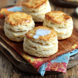 To make fluffy buttermilk biscuits, gather these simple ingredients: - 2 cups all-purpose flour - 1 tablespoon baking powder - 1 teaspoon baking soda - 1 teaspoon salt - 1/4 cup unsalted butter, chilled and cubed - 3/4 cup buttermilk (plus a splash for brushing) - 1 tablespoon honey (optional) Each ingredient plays a key role in the final product. The flour gives structure, while the baking powder and baking soda help the biscuits rise. Salt adds flavor, and cold butter creates those lovely, flaky layers. Buttermilk adds richness and tang, enhancing the overall taste. If you want a hint of sweetness, the honey is a nice touch but not necessary. For the best results, use high-quality ingredients. Fresh baking powder and soda ensure proper rising. Chilled butter is a must for flaky layers. Take your time to measure accurately for consistent results. Before you start, ensure you have everything ready. This way, you can focus on making the biscuits without interruptions. Ready to bake? Check out the [Full Recipe] for all the steps and tips you need! - Preheat your oven to 450°F (230°C). - Line a baking sheet with parchment paper. - In a large bowl, whisk together: - 2 cups all-purpose flour - 1 tablespoon baking powder - 1 teaspoon baking soda - 1 teaspoon salt This mix should be light and fluffy. - Add 1/4 cup of chilled, cubed butter to the flour mix. - Use your fingers or a pastry cutter to work in the butter. - Stop when the mix looks like coarse crumbs. - If you like a sweeter biscuit, stir in 1 tablespoon of honey. - Pour in 3/4 cup of buttermilk. - Gently mix until the dough starts to come together. Do not overmix! - Place the dough on a floured surface. - Pat it down until it is about 1-inch thick. - Use a biscuit cutter or a glass to cut out rounds. - Knead the scraps gently to make more biscuits. - Arrange the biscuits on the prepared baking sheet. - Brush the tops with a splash of buttermilk for shine. - Bake for 12-15 minutes. Look for a golden color and a nice rise. These steps will help you create fluffy buttermilk biscuits that are sure to impress! For the complete recipe and detailed tips, check out the Full Recipe. To make fluffy buttermilk biscuits, cold butter is key. Cold butter helps to create steam when baking. This steam lifts the dough and makes it rise. Use unsalted butter, and keep it in the fridge until you need it. Avoid overmixing the dough. When you add buttermilk, mix just until the dough combines. If you mix too much, the biscuits will turn out tough instead of light. Use a sharp biscuit cutter for clean edges. This allows the biscuits to rise better. If you squish the edges, they won’t rise as much. Kneading the dough is easy. After patting it out, fold it over a few times gently. This creates layers. Then, shape the dough into a circle that is about one inch thick. These biscuits shine with simple toppings. Spread butter on them while they are warm. Drizzle honey for a sweet touch. You can also add your favorite jam. Enjoy them fresh from the oven for the best taste. For the full recipe, check the Fluffy Buttermilk Biscuits section above. {{image_2}} You can add shredded cheese to your dough for a rich flavor. Cheddar, pepper jack, or even feta works well. Just fold in about one cup of cheese after mixing the dry ingredients. This small change brings a new twist to your fluffy biscuits. The cheese melts and gives a warm, gooey center. Enjoy them fresh from the oven. Incorporating fresh herbs into your recipe adds a burst of flavor. Rosemary, thyme, or chives are great choices. Finely chop about two tablespoons of your chosen herbs. Mix them in with the dry ingredients before adding the buttermilk. This simple addition makes your biscuits feel special and fresh. Serve them alongside soup or salads for a delightful pair. For a healthier twist, substitute some all-purpose flour with whole wheat flour. You can use half and half for a subtle change in flavor and texture. The nuttiness of whole wheat flour adds depth. Just remember, whole wheat can make the dough a bit denser. Adjust the liquid slightly if needed. This option is great if you want more fiber in your meal. Feel free to experiment with these variations or stick to the full recipe for a classic taste! To keep your leftover biscuits fresh, store them in an airtight container. They will last for about two days at room temperature. If you want to keep them longer, the fridge is an option, but it may dry them out. I suggest wrapping each biscuit in plastic wrap. This keeps them moist. You can freeze the biscuits either before or after baking. To freeze before baking, cut the biscuits and place them on a baking sheet. Freeze them until solid, then transfer to a freezer bag. To freeze after baking, let them cool completely. Then, place them in a freezer bag, removing as much air as possible. They can last up to three months in the freezer. When you're ready to enjoy your biscuits, reheating is key. For frozen biscuits, preheat your oven to 350°F (175°C). Bake them for about 10-12 minutes, or until warmed through. If you have leftover biscuits at room temperature, pop them in the microwave for about 15-20 seconds. For the best flavor, you can toast them in a skillet for a little crispiness. Yes, you can make these biscuits ahead of time. If you want to prepare them early, shape the dough into rounds. Then, place the biscuits on a baking sheet. Cover them with plastic wrap and refrigerate for up to 24 hours. When you're ready to bake, just preheat the oven. Bake them directly from the fridge, adding a couple of minutes to the baking time. For longer storage, freeze the shaped biscuits. Wrap them tightly and store in the freezer for up to three months. To reheat, bake from frozen for about 15-20 minutes. If your biscuits are not rising, check a few things. First, make sure your baking powder and baking soda are fresh. Old leavening agents won’t give your biscuits lift. Next, don’t overmix the dough. Mixing too much can create tough biscuits. Also, be sure to use cold butter. This helps create steam and adds fluffiness. Lastly, make sure your oven temperature is accurate. An oven thermometer can help ensure it’s at the right heat. You can use regular milk, but the biscuits may not be as fluffy. Buttermilk adds acidity, which reacts with baking soda for extra lift. If you don't have buttermilk, you can make a quick substitute. Add one tablespoon of vinegar or lemon juice to a cup of milk. Let it sit for five minutes before using. This will mimic the acidity of buttermilk and help your biscuits rise. You can tell your biscuits are done by looking for a golden brown color on top. The biscuits should also be tall and fluffy. Gently touch the tops; they should feel firm and not doughy. If you insert a toothpick into the center, it should come out clean. If you see any wet dough, give them a couple more minutes in the oven. Enjoy them warm for the best taste! This guide walks you through making easy, fluffy biscuits. We covered ingredients, step-by-step instructions, and tips to ensure success. You learned about variations and how to store biscuits, too. Keep your butter cold and avoid overmixing for the best results. Enjoy your freshly baked biscuits with butter, honey, or jam. Trust in your skills; making great biscuits is simple and rewarding!