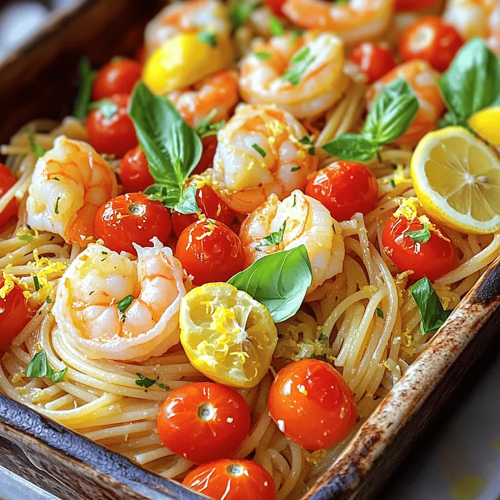 To make Spicy Garlic Shrimp Pasta, you need simple, fresh ingredients. This dish is quick and full of flavor. The mix of garlic, shrimp, and lemon makes it special. You can find the full recipe above. Here’s what you need for the recipe: - 8 oz spaghetti - 1 lb large shrimp, peeled and deveined - 4 tablespoons olive oil - 6 cloves garlic, minced - 1 teaspoon red pepper flakes (adjust for spice preference) - 1 cup cherry tomatoes, halved - 1/2 cup fresh basil, chopped - Zest and juice of 1 lemon - Salt and pepper to taste - Grated Parmesan cheese for serving (optional) Choosing the right ingredients makes a big difference. Here are my tips: - Shrimp: Look for fresh or frozen shrimp. They should smell like the ocean, not fishy. - Garlic: Choose firm, dry garlic bulbs. Avoid any sprouting or soft spots. - Olive oil: Use extra virgin olive oil. It has a richer taste. - Tomatoes: Pick ripe cherry tomatoes. They should feel firm and smell sweet. - Basil: Fresh basil adds bright flavor. Look for vibrant green leaves with no brown spots. These choices ensure your dish will be full of flavor and freshness! Start by gathering all your ingredients. This makes cooking easier and faster. Measure out 8 oz of spaghetti, 1 lb of shrimp, and the rest of the ingredients. Chop the garlic, halve the cherry tomatoes, and chop fresh basil. This prep will save you time later. Bring a large pot of salted water to a boil. Add the spaghetti and cook it according to the package directions. Aim for al dente, which means it should still have a bit of bite. This usually takes about 8-10 minutes. Drain the pasta and keep 1/2 cup of the pasta water. This water helps to create a silky sauce later. In a large skillet, heat 4 tablespoons of olive oil over medium heat. Once it's hot, add the minced garlic and 1 teaspoon of red pepper flakes. Sauté for about 1 minute until the garlic smells amazing and turns a light golden color. Next, add the shrimp to the skillet. Cook them for about 2-3 minutes on each side until they turn pink and opaque. Be careful not to overcook them; they should be juicy and tender. Now, stir in the cherry tomatoes and cook for another 2 minutes. They should start to soften. Lower the heat and add the cooked spaghetti to the skillet. Toss everything together well. Make sure the pasta gets coated with the oil and garlic mixture. Add the lemon zest, juice, and chopped basil next. Toss again to combine. Use the reserved pasta water to help mix everything smoothly. Season with salt and pepper to taste. Let it rest for a minute to let the flavors blend. Serve it right away, topping with extra basil and grated Parmesan if you like. For the full recipe, check out the details above! To get the best garlic flavor, use fresh garlic. Fresh garlic has a strong taste. Mince it finely to release more oils. Sauté it gently in olive oil. This helps it become fragrant. Watch it closely so it does not burn. A golden color is perfect, not brown. Cook shrimp for about 2-3 minutes per side. They should turn pink and opaque. Overcooking will make them tough and rubbery. To check their doneness, look for that vibrant pink color. Cooking shrimp quickly keeps them tender and juicy. Adjust the red pepper flakes to match your spice level. Start with a teaspoon for mild heat. You can always add more if you like it spicy. Adding lemon juice brightens the dish and balances the heat. Fresh basil adds a touch of sweetness and freshness. For extra flavor, try adding a splash of white wine while cooking. These tips will help you create a delicious Spicy Garlic Shrimp Pasta. For the full recipe, follow the instructions carefully. Enjoy your cooking! {{image_2}} If you want to switch things up, try using chicken or scallops. Both options work well with the garlic and spice. If you prefer something plant-based, look for marinated tofu. It soaks up flavors nicely. Just cook it until golden for a tasty twist. Spaghetti is a classic choice, but many other pastas fit this dish. Penne or linguine can add fun shapes and textures. For a quick change, use whole wheat or chickpea pasta. These options add fiber and a different taste. Each type of pasta can change the dish's vibe. For a vegetarian meal, leave out the shrimp entirely. Add more veggies like bell peppers or zucchini instead. You can also use gluten-free pasta. Rice noodles work well too, giving a unique twist. These changes keep the dish tasty while meeting dietary needs. Enjoy experimenting with flavors and textures! You can store leftover Spicy Garlic Shrimp Pasta in the fridge. Place it in an airtight container. It stays fresh for about 2 to 3 days. Ensure the pasta cools to room temperature before sealing it. This helps keep it from getting soggy. If you want to keep it longer, freezing works well. First, let the pasta cool completely. Then, place it in a freezer-safe container or a zip-top bag. Remove as much air as possible. It can stay frozen for up to 2 months. Just remember to label the container with the date. To reheat, you have a few options. The microwave is quick. Place the pasta in a microwave-safe bowl. Add a splash of water to keep it moist. Cover it loosely and heat in 30-second bursts until warm. You can also reheat on the stove. Add the pasta to a skillet over low heat. Stir often and add a bit of olive oil if needed. This keeps it flavorful and juicy. For the best taste, serve it right after reheating. Enjoy your meal! It takes about 30 minutes to make Spicy Garlic Shrimp Pasta. This time includes both prep and cooking. You can have a tasty meal ready in no time. Preparing the ingredients takes around 15 minutes. Cooking the pasta and shrimp takes another 15 minutes. This dish is great for busy nights! Yes, you can make this recipe ahead of time. You can cook the shrimp and pasta, then store them in the fridge. Just keep them in separate containers. When you're ready to eat, reheat them gently. This helps keep the shrimp tender and the pasta from getting mushy. You can serve Spicy Garlic Shrimp Pasta with a fresh salad or garlic bread. A crisp green salad adds a nice touch. You could try a simple mix of greens with lemon dressing. Garlic bread is perfect for soaking up the sauce. You can also pair it with white wine for a special treat. For the full recipe, check the link above! We covered all you need to make Spicy Garlic Shrimp Pasta. You learned about key ingredients, how to prepare them, and steps for cooking. I shared tips to enhance flavors and offered variations for different diets. Remember, using quality ingredients leads to better meals. Try the tips for perfect garlic flavor and shrimp doneness. Enjoy this dish fresh or store it for later. It’s quick to make and easy to adapt for anyone. Happy cooking!