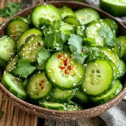 - Cucumbers - Salt - Rice vinegar - Fresh lime juice - Sugar - Sesame oil - Red pepper flakes - Garlic - Fresh cilantro I love using fresh cucumbers for this dish. They add a nice crunch. The salt helps to draw out moisture, making them crispier. Rice vinegar gives a tangy flavor. Fresh lime juice adds brightness and freshness. Sugar balances the tanginess. Sesame oil provides a nutty taste. Red pepper flakes add spice, but feel free to adjust them to your liking. Garlic gives depth, and fresh cilantro adds a fragrant touch. - Other vegetables (carrots, bell peppers) - Fresh herbs (mint, dill) - Spices (ginger, black pepper) You can also get creative! Adding carrots or bell peppers for color makes the dish pop. Fresh herbs like mint or dill can change the flavor profile. If you want extra warmth, try ginger or black pepper. These add-ins make the dish even more exciting and flavorful. For the full recipe, check out the instructions that follow! Start with two large cucumbers. Slice them thinly. Place them in a colander and sprinkle salt over them. This step draws out moisture. Let the cucumbers rest for about 15 minutes. You will see water pooling below. This process keeps them crispy. After 15 minutes, rinse the cucumbers under cold water. This removes the excess salt. Gently pat them dry with paper towels. You want them to be dry to soak up the marinade well. In a mixing bowl, combine rice vinegar, fresh lime juice, sugar, sesame oil, red pepper flakes, and minced garlic. Whisk these ingredients together until the sugar dissolves. Taste the mixture. If you want it sweeter or tangier, adjust the sugar or lime juice. Finding the right balance is key. Now, combine the cucumbers and the marinade in a large bowl. Toss them well to coat every slice. Cover the bowl with plastic wrap. Place it in the refrigerator. Let the cucumbers marinate for at least 30 minutes. For the best flavor, let them sit for up to 2 hours. Before serving, give the cucumbers a gentle toss again. Garnish with fresh cilantro for a nice touch. Enjoy this fresh and flavorful dish! To make your marinated cucumbers pop, you can adjust the spice levels. If you love heat, add more red pepper flakes. For a milder taste, use less. You can also switch to chili oil for a different kick. Adding other seasonings makes your dish special. Try a dash of soy sauce for depth or a splash of sesame oil for nuttiness. Fresh herbs like mint or dill can brighten the flavor. Experiment with what you like best. These cucumbers pair well with many dishes. Serve them alongside grilled meats or as a side to rice dishes. They also work great in salads, adding crunch and zest. For the best taste, serve them cold. Take them out of the fridge just before eating. This keeps them crisp and fresh, making every bite enjoyable. Garnishing your dish can make it look even better. Sprinkle some chopped cilantro over the cucumbers for a pop of green. You can also add sesame seeds for a nice crunch. For serving, you have options. Present them in individual bowls for a personal touch or lay them out on a platter for family-style dining. This allows everyone to help themselves and enjoy your tasty creation. For the complete recipe, check out the full recipe section. {{image_2}} You can easily change the flavor of your marinated cucumbers. For a sweet twist, try adding honey or maple syrup to the marinade. Just a tablespoon can bring a nice balance to the tangy vinegar. This sweetness pairs well with the crispness of the cucumbers. If you like heat, consider adding chili oil. A drizzle can ignite the taste and add spicy excitement. Adjust the amount based on how spicy you want it. You can mix both sweet and spicy for a unique flavor profile. You can make this dish fit various diets too. For gluten-free options, ensure your rice vinegar is certified gluten-free. This way, everyone can enjoy the dish without worry. If you follow a vegan diet, you’re in luck! The recipe is naturally vegan. Just stick to the ingredients as is, and you have a tasty and fresh side dish. Customize it to suit your needs while keeping it flavorful and fun! For the full recipe, check out the detailed instructions mentioned earlier. To keep marinated cucumbers fresh, use a glass jar or airtight container. These containers help keep the cucumbers crisp. Make sure the lid fits tightly. The cucumbers need a cool spot in the fridge. Store them on a shelf, not in the door. The door can get too warm, which affects freshness. When stored properly, marinated cucumbers last about one week. You will know they are fresh if they still look bright and crunchy. If they begin to look dull or mushy, it’s time to toss them. A sour smell also means they have gone bad. Always check before using them in your meals. If your cucumbers taste too salty, don't worry! You can balance the flavors easily. Here are some tips: - Rinse the cucumbers under cold water to remove excess salt. - Add more marinade to dilute the saltiness. - Mix in fresh cucumber slices to balance the taste. - Consider adding a touch of sugar or vinegar to counteract salt. These steps can help make your dish more enjoyable. The time you marinate cucumbers can change the flavor. The best practices are: - Marinate for at least 30 minutes for good flavor. - For a stronger taste, marinate up to 2 hours. - Avoid marinating for more than 2 hours, as cucumbers may become too soft. Finding the right time helps you enjoy the best taste! Yes, you can use various cucumber types! Here are some recommendations: - English cucumbers offer a mild taste and fewer seeds. - Persian cucumbers are smaller and very crunchy. - Kirby cucumbers are great for pickling and add a nice crunch. Experimenting with different cucumbers can add fun to your dish. In this article, we explored the simple steps to create tasty marinated cucumbers. We covered ingredients, optional add-ins, and effective methods to prepare and serve them. Remember, customize your dish with spices and fresh herbs for extra flavor. Store your marinated cucumbers properly to keep them fresh for longer. Enjoy your crunchy, zesty treat! With these tips, you can ensure every bite is satisfying and delicious. Keep experimenting to find your favorite variations and serve them with flair.