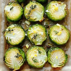 - 1 lb Brussels sprouts, halved - 4 cloves garlic, minced - 3 tablespoons olive oil - 1 teaspoon fresh thyme leaves - 1 teaspoon fresh rosemary, chopped - 1/2 teaspoon smoked paprika - Salt and pepper to taste - Zest of 1 lemon - 2 tablespoons grated Parmesan cheese (optional) These ingredients make the perfect mix for Garlic Herb Roasted Brussels Sprouts. The fresh herbs bring out the best in the sprouts. Garlic adds a rich flavor that makes this dish shine. The smoked paprika gives a warm kick. If you want, the Parmesan cheese adds a nice touch at the end. When selecting Brussels sprouts, look for firm, green ones. Avoid any yellow or wilted leaves. Fresh garlic will also boost the taste. Use high-quality olive oil for the best flavor. Fresh herbs like thyme and rosemary are key for that garden taste. You can find the full recipe [here](#). Use these ingredients to create a dish that is both tasty and healthy. Enjoy the cooking process, and get ready to impress your family or friends! First, preheat your oven to 425°F (220°C). This high heat makes the Brussels sprouts crisp and tasty. Next, rinse the Brussels sprouts under cold water. Trim the ends off and cut each sprout in half lengthwise. This helps them cook evenly and lets the flavors seep in. In a large bowl, combine the halved Brussels sprouts with minced garlic, olive oil, thyme, rosemary, smoked paprika, lemon zest, salt, and pepper. Use your hands to toss everything together. Make sure the Brussels sprouts get coated well. A good mix brings out all the flavors. Now, arrange the sprouts on a baking sheet. Place them cut-side down for the best caramelization. Roast in the oven for 20-25 minutes. Stir the sprouts halfway through to ensure even cooking. They should turn golden brown and tender. If you choose, add grated Parmesan cheese in the last five minutes. This gives them a cheesy finish. For the full recipe, check out the instructions listed earlier. To get the best flavor, place the cut sides down. This helps them caramelize nicely. Caramelization gives a rich, sweet taste. After 20-25 minutes, check them for tenderness. The sprouts should feel soft with a nice golden color. If they look brown and crisp, they are ready! You can add more herbs for extra flavor. Try oregano or sage for a twist. A pinch of red pepper flakes can add heat. If you love cheese, sprinkle Parmesan in the last five minutes. This gives a creamy, savory finish that melts beautifully. These Brussels sprouts pair well with roasted chicken or fish. For a veggie meal, serve with quinoa or a fresh salad. When serving, arrange them on a colorful plate. A sprinkle of lemon zest on top makes it look fancy. Enjoy your Garlic Herb Roasted Brussels Sprouts as a tasty side or a main dish! For the full recipe, click here. {{image_2}} You can change the flavor of your garlic herb roasted Brussels sprouts easily. Try using different herbs like oregano or parsley. These herbs add fresh notes and a new twist. You can also add balsamic vinegar for a tangy kick. This adds depth and brightness to the dish. If you want to switch things up, consider alternative oils for roasting. Avocado oil or coconut oil work well. They bring their own unique taste and health benefits. If you prefer a vegan option, you can skip the Parmesan cheese or use a vegan alternative. Nutritional yeast can give that cheesy flavor without dairy. Incorporate seasonal vegetables for added color and flavor. Carrots, sweet potatoes, or even cauliflower can be great choices. They roast well and mix beautifully with Brussels sprouts. You can also use citrus variations, like orange or lime zest, for a bright and fresh twist. This adds a zesty layer that complements the garlic and herbs. To keep your Garlic Herb Roasted Brussels Sprouts fresh, place them in an airtight container. This helps lock in flavor and moisture. You can store them in the fridge for about 3 to 5 days. If you want to keep them longer, consider freezing them. Just remember to use a freezer-safe bag or container. Frozen sprouts can last for about 2 months. When reheating, you want to keep that nice texture. The best way is to use the oven. Preheat it to 350°F (175°C) and place the sprouts on a baking sheet. Bake them for about 10-15 minutes. This way, they will stay crispy. You can also use a skillet on low heat. Just give them a toss to avoid sogginess. Avoid the microwave if you can, as it can make them mushy. Enjoy your delicious leftovers! To make Brussels sprouts taste better, I suggest a few easy tips. First, always roast them for a nice caramelized flavor. Second, use fresh garlic and herbs like thyme and rosemary for a strong taste. Third, add a squeeze of lemon juice for brightness. Finally, a sprinkle of Parmesan cheese at the end can add a savory touch. These simple changes make a big difference. Yes, you can use frozen Brussels sprouts. However, fresh ones taste better. If you use frozen, thaw them first and drain excess water. This helps avoid sogginess. Adjust the roasting time to about 30 minutes, stirring often to ensure even cooking. Frozen sprouts may not get as crispy, but they still taste good. The best temperature to roast Brussels sprouts is 425°F (220°C). This high heat ensures they roast quickly and brown well. At this temperature, the outside gets crispy while the inside stays tender. Make sure to spread them out in a single layer on the baking sheet for even cooking. For more details, check out the full recipe. This post shared a simple way to make tasty roasted Brussels sprouts. You learned about fresh ingredients, preparation steps, and how to bake them for the best flavor. Remember to check for tenderness and try different herbs for variety. Storing leftovers well will keep them fresh. By following these tips, you can enjoy a healthy dish that shines during any meal. Now, get cooking and enjoy every bite!