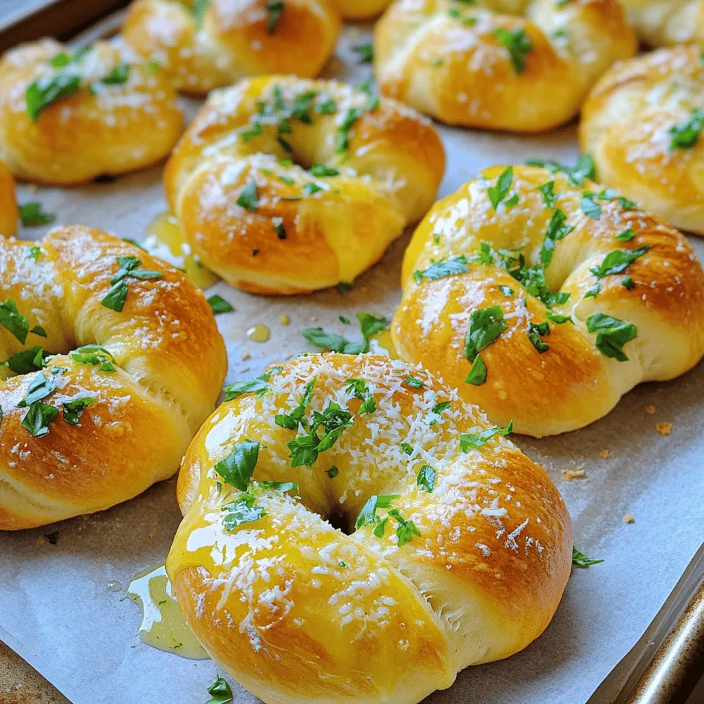 To make Garlic Herb Parmesan Knots, you need these key items: - 1 lb pizza dough (store-bought or homemade) - 4 tablespoons unsalted butter, melted - 4 cloves garlic, minced - 2 tablespoons fresh parsley, finely chopped - 1 tablespoon fresh basil, finely chopped - 1 teaspoon dried oregano - ½ cup grated Parmesan cheese - Salt to taste - ½ teaspoon black pepper These ingredients come together to create a delightful flavor. The dough serves as a warm base, while garlic and herbs add a burst of taste. You can customize your knots with these extra flavors: - Red pepper flakes (for heat) - Grated mozzarella cheese (for extra cheesiness) - Chopped sun-dried tomatoes (for a tangy twist) - Fresh thyme or rosemary (for a fragrant touch) Adding these options can enhance the flavor and make each bite exciting. You can use different types of pizza dough for your knots: - Traditional pizza dough (classic choice) - Whole wheat dough (for a healthier option) - Gluten-free dough (for those with dietary needs) Each type offers a unique taste and texture. I recommend using store-bought dough for convenience, especially if you are short on time. For the full recipe, check out the detailed instructions provided above. Start by preheating your oven to 425°F (220°C). This step is key for a nice bake. Next, take your pizza dough and place it on a lightly floured surface. Roll it out into a rectangle that is about 1/2-inch thick. You want it to be even for the best results. Now, cut the dough into strips that are about 1 inch wide and 6 inches long. Take each strip and tie it into a knot. This part is fun! Place each knot onto a baking sheet lined with parchment paper. Keep going until all your strips are tied up. This method gives you a nice shape that holds the flavor well. In a bowl, mix the melted butter, minced garlic, parsley, basil, oregano, salt, and black pepper. Stir it well so everything combines. Brush this garlic herb mixture generously over each knot. Make sure to get some of those garlic bits on them. Next, sprinkle the grated Parmesan cheese over the knots. Bake them in your preheated oven for 12-15 minutes. You want them to be golden brown and puffed up. Once they are done, let the knots cool for a few minutes before serving. For extra flavor, brush them with a bit more melted butter. Enjoy your delicious Garlic Herb Parmesan Knots! Check the Full Recipe for more details. To get the best knots, make sure your dough is soft. If you use store-bought dough, let it rest for 15 minutes before rolling. This helps it relax. Cut the dough into even strips to ensure uniform knots. When tying, don’t pull too tight; keep them loose for fluffiness. Preheat your oven to 425°F (220°C) before baking. This ensures even cooking. Use parchment paper on the baking sheet so the knots don’t stick. Brush the garlic herb mixture on the knots generously. This adds flavor and helps the cheese melt nicely. Bake for 12-15 minutes until golden brown. One common mistake is not letting the dough rest. This can make it tough. Another mistake is using too much flour when rolling out the dough. This can dry it out. Don’t skip the cheese topping; it adds a delicious crunch. Lastly, avoid overbaking. It can make the knots hard instead of soft. For the full recipe, find the complete guide above. {{image_2}} You can change the cheese in these knots for fun. Try mozzarella for a stretchy, gooey bite. Feta cheese adds a tangy twist that works well with herbs. Cheddar cheese gives a strong flavor that many love. Mix cheeses for a richer taste. Just remember to keep using the same amount. Feel free to switch up the herbs you use. If you like a bolder taste, add rosemary or thyme. These herbs bring a nice aroma and flavor. For a fresher taste, try cilantro or dill. You can even use dried herbs if fresh ones are not available. Just use less if they are dried. You can make these knots even more tasty. For a kick, add red pepper flakes to the garlic mix. This gives a nice heat without being too spicy. You can also use lemon zest for a bright, fresh flavor. If you enjoy sweet, try a little honey in the butter. These little changes can make a big difference! For the complete recipe, check out the Full Recipe section. To store your Garlic Herb Parmesan Knots, let them cool completely. Once cooled, place them in an airtight container. This keeps them fresh and tasty. You can also wrap them in plastic wrap. Store them in the fridge for up to three days. This way, you can enjoy them later. When you’re ready to eat leftovers, reheating makes them taste fresh again. Preheat your oven to 350°F (175°C). Place the knots on a baking sheet. Heat them for about 5-10 minutes. This warms them up and keeps them crisp. You can also use a microwave for quick reheating, but they may get soft. If you want to save some knots for later, freezing is a great option. After baking, let the knots cool completely. Then, place them in a freezer bag or container. Be sure to remove as much air as possible. They can last in the freezer for up to three months. When ready to enjoy, thaw them in the fridge and reheat as mentioned above. Yes, you can use frozen pizza dough. Just thaw it in the fridge overnight. Once it’s soft, roll it out as you would with fresh dough. This method saves time and works well for making knots. To make these knots ahead of time, prepare them as usual. After shaping, place them on a baking sheet. Cover with plastic wrap and store in the fridge for up to 24 hours. When ready, bake them straight from the fridge. You may need to add a few extra minutes to the baking time. These knots pair well with many dishes. Serve them with marinara sauce for dipping. They also go great with salads, soups, or as a side for pasta. For a fun twist, try them with a garlic butter sauce. They add a delicious touch to any meal and impress your guests! You now have all the tips to make delicious Garlic Herb Parmesan Knots. We covered key ingredients and the best dough options. You learned step-by-step methods for shaping and baking them. I shared helpful tips to avoid mistakes and achieve the perfect twist. Explore great variations to make your knots unique. Finally, I provided storage tips to keep them fresh. Enjoy your cooking, and remember, practice makes perfect!