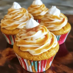 - 1 ½ cups all-purpose flour - 1 teaspoon baking powder - 1 teaspoon baking soda - ½ teaspoon salt - 1 tablespoon pumpkin pie spice I love starting with the dry ingredients. They form the base of our cupcakes. The all-purpose flour gives structure. Baking powder and baking soda help them rise. Salt enhances all the flavors. Pumpkin pie spice adds that warm, cozy taste we crave in fall. - ½ cup unsalted butter, softened - 1 cup granulated sugar - 2 large eggs - 1 cup pumpkin puree - ½ cup brewed coffee, cooled - 1 teaspoon vanilla extract Now, let’s move to the wet ingredients. Softened butter makes the cake rich and moist. Granulated sugar provides sweetness. The eggs bind everything together. Pumpkin puree adds flavor and moisture. Brewed coffee gives it that latte twist. Finally, vanilla extract rounds out the taste. - 1 cup unsalted butter, softened - 4 cups powdered sugar - 2 tablespoons brewed coffee, cooled - 1 teaspoon vanilla extract - 1 teaspoon pumpkin pie spice For the frosting, we need more softened butter. This helps create a creamy texture. Powdered sugar sweetens the frosting and gives it body. Brewed coffee enhances the latte flavor. Vanilla extract and pumpkin pie spice add depth and warmth to every bite. - Preheat the oven to 350°F (175°C). - Line a muffin tin with cupcake liners. - In a medium bowl, whisk together: - 1 ½ cups all-purpose flour - 1 teaspoon baking powder - 1 teaspoon baking soda - ½ teaspoon salt - 1 tablespoon pumpkin pie spice - In a large bowl, cream: - ½ cup unsalted butter, softened - 1 cup granulated sugar - Mix until light and fluffy, about 3-4 minutes. - Add 2 large eggs one at a time, mixing well after each. - Stir in: - 1 cup pumpkin puree - ½ cup brewed coffee, cooled - 1 teaspoon vanilla extract - Gradually add the dry ingredients to the wet mixture, stirring until just combined. - Fill each cupcake liner about two-thirds full with batter. - Bake for 18-20 minutes. Check doneness by inserting a toothpick; it should come out clean. - After baking, let the cupcakes cool in the tin for 5 minutes. - Transfer them to a wire rack to cool completely. To make great cupcakes, avoid overmixing the batter. Mix just until the dry and wet ingredients blend. Overmixing can make the cupcakes tough. After baking, check for doneness by inserting a toothpick in the center. If it comes out clean, the cupcakes are ready. If wet batter sticks to the toothpick, bake a few more minutes. For a creamy frosting, make sure your butter is soft but not melted. Beat it until it is light and fluffy. Gradually add powdered sugar to avoid a cloud of dust. Using brewed coffee in the frosting gives it a nice flavor. For piping, use a piping bag fitted with a star tip for pretty designs. Practice on parchment paper if you're new to piping. Garnishing makes your cupcakes look special. A light sprinkle of cinnamon adds warmth and color. A small dollop of whipped cream on top gives them a lovely touch. You can also use chocolate shavings or nuts for extra flavor. These simple touches make your treats even more inviting! {{image_2}} You can make these cupcakes even more fun! Try adding chocolate for a mocha twist. Simply mix in ½ cup of chocolate chips into the batter before baking. This will give your cupcakes a rich, chocolate flavor that pairs well with pumpkin. You can also add nuts for a nice crunch. Walnuts or pecans work great. Just chop them and fold about ½ cup into the batter. These add texture and taste, making your cupcakes even more special. If you want a gluten-free treat, you can easily adapt this recipe. Just substitute all-purpose flour with a gluten-free flour blend. Make sure it has a good mix of starch and protein for the best results. This simple swap keeps your cupcakes soft and tasty without the gluten. For a vegan option, replace the eggs and dairy. Use flax eggs by mixing 1 tablespoon of ground flaxseed with 2.5 tablespoons of water for each egg. Use coconut oil instead of butter for the batter and frosting. Choose a plant-based milk instead of brewed coffee. This way, you can enjoy pumpkin spice latte cupcakes without any animal products. To keep your pumpkin spice latte cupcakes fresh, store them at room temperature. Place them in an airtight container. This helps keep them soft and moist. They can last for about three days this way. Avoid stacking them to prevent squishing. If your kitchen is warm, consider refrigerating them. But note that cold can change the texture. When refrigerating, use a sealed container to block moisture. They will stay fresh for about a week. If you want to save some cupcakes for later, freezing is a great option. First, let the cupcakes cool completely. Wrap each cupcake in plastic wrap. Then, place them in a freezer bag or container. This helps prevent freezer burn. They can stay in the freezer for up to three months. When you're ready to enjoy them, take one out and let it thaw at room temperature. You can also microwave it for a few seconds to warm it up. Just remember to frost them after thawing for the best taste! To check if your cupcakes are done, use a toothpick. Insert it into the center of a cupcake. If it comes out clean, your cupcakes are ready. The tops should also look set and slightly spring back when touched. This usually takes about 18-20 minutes in the oven. Yes, you can make the batter ahead of time! Mix everything and store it in the fridge for up to 24 hours. Just remember to bring it back to room temperature before baking. This keeps the cupcakes fresh and helps with rising. If you don't have pumpkin puree, you can use applesauce or mashed banana. These options add moisture and a bit of sweetness. You can also try sweet potato puree for a similar flavor. Just keep in mind that each option will change the taste slightly. In this blog post, we explored the key ingredients needed for delicious pumpkin cupcakes, including both wet and dry components. We walked through the steps to mix, bake, and decorate your cupcakes. I shared tips to perfect your baking and offered fun variations and storage methods. Remember, baking is both a science and an art. With practice, you can create amazing treats loved by all. Enjoy experimenting in your kitchen and happy baking!