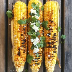 To make chili lime grilled corn, you need fresh and simple ingredients. This dish will burst with flavor and is easy to prepare. Here’s what you will need: - Fresh Corn (4 ears, husked) - Olive Oil (3 tablespoons) - Spices: - Chili Powder (1 teaspoon, adjust to taste) - Smoked Paprika (1/2 teaspoon) - Cayenne Pepper (1/4 teaspoon, optional for extra heat) - Lime (Juice of 2 limes and zest of 1 lime) - Cheese (1/4 cup crumbled queso fresco or feta) - Fresh Herbs (chopped cilantro for garnish) - Seasoning (sea salt and freshly ground black pepper to taste) Each ingredient plays a key role in creating a dish that is both zesty and satisfying. Fresh corn is the star here, offering sweetness and crunch. The olive oil helps the spices stick and brings richness. The chili powder and smoked paprika add warmth and depth. Lime juice and zest brighten the flavors. Cheese adds creaminess, while cilantro brings a fresh finish. Lastly, salt and pepper enhance all the tastes. Feel free to play with these ingredients based on what you like best. Enjoy the process of making this fun summer side dish! - Preheat the Grill Start by heating your grill to medium-high. This helps to get nice grill marks. - Make the Chili Lime Marinade In a bowl, mix together: - 3 tablespoons olive oil - 1 teaspoon chili powder - 1/2 teaspoon smoked paprika - 1/4 teaspoon cayenne pepper (if you like heat) - Juice of 2 limes - Zest of 1 lime Whisk them well to blend flavors. - Coat the Corn with Marinade Take 4 husked ears of corn. Brush them with the chili lime marinade. Make sure to cover all sides for full flavor. - Season the Corn After coating, sprinkle sea salt and black pepper on the corn for extra taste. - Cooking Time and Temperature Place the corn on the grill. Cook for 10 to 15 minutes. Turn the corn every few minutes. Look for grill marks to know it’s cooking well. - Checking for Doneness The corn is ready when it feels tender. You can poke it with a fork to check. - Adding Cheese and Garnish Once off the grill, sprinkle crumbled queso fresco or feta cheese on top. Add fresh chopped cilantro for a bright finish. - Serving with Extra Marinade Drizzle any leftover marinade over the corn. It adds more flavor and keeps it juicy. To avoid corn sticking to the grill, oil both the grill and the corn. Use a paper towel to wipe oil on the grill. This simple step helps keep your corn intact. For perfect grill marks, preheat your grill to medium-high. Place corn diagonally on the grill. Turn it every few minutes for great lines. Balancing heat and flavor is key. Start with one teaspoon of chili powder. Then, adjust based on your taste. If you like spice, add cayenne pepper. For cheese, try crumbled feta if you can't find queso fresco. Both will add creaminess and flavor. When selecting fresh corn, look for bright green husks. They should feel firm and moist. The kernels should be plump and tightly packed. Different corn varieties can change the flavor. Sweet corn offers a nice contrast to the chili and lime. This makes your dish more delicious and exciting. {{image_2}} You can make your chili lime grilled corn even spicier. Start by adding more cayenne pepper to the marinade. A little goes a long way. You can also try using different chili types. For instance, chipotle powder gives a smoky kick. If you love heat, consider using fresh jalapeños. Simply chop them finely and mix them in with the marinade. While cilantro is a classic choice, you can switch it up with other herbs. Fresh parsley or basil can add their own unique touch. For a bold flavor, try adding minced garlic or onion to the marinade. This gives a nice depth to the corn. You can roast garlic beforehand for a sweeter taste. If you want a vegan version, simply skip the cheese. You can replace queso fresco with avocado slices for creaminess. This keeps it hearty and fresh. For gluten-free needs, this recipe is already safe. The ingredients do not contain gluten, so you can enjoy it worry-free. How do you store grilled corn? First, let the corn cool down. Wrap each ear in plastic wrap or foil. Place the wrapped corn in an airtight container. This keeps it fresh and tasty. You can also store it in a resealable plastic bag. Just make sure to squeeze out the air before sealing. What are the best containers for storage? Glass containers work well. They are sturdy and won’t absorb smells. You can use plastic containers too. Just ensure they are airtight to keep the corn moist. What are the best methods for reheating grilled corn? The oven is a great choice. Preheat it to 350°F (175°C). Place the corn on a baking sheet. Cover it with foil to prevent drying out. Heat for about 10 minutes, or until warm. You can also reheat corn in the microwave. Place it in a microwave-safe dish. Add a splash of water and cover it. Heat for about 1-2 minutes. Check the corn and stir if needed. What are flavor retention tips? To keep the flavor, add a bit of lime juice when reheating. This helps maintain the chili lime taste. You can also drizzle some olive oil before serving. Enjoy the fresh flavors again! Grill the corn for about 10-15 minutes. Turn it often to get even cooking. Look for nice grill marks and a tender bite. The corn should pop with flavor when you bite into it. This grilling time helps bring out its natural sweetness. I recommend using fresh corn for the best taste and texture. Frozen corn may not have the same crunch and flavor. If you only have frozen corn, thaw it first. Then grill it briefly to warm it up. This will help mimic the grilled taste. You can get creative with toppings! Try adding: - Crumbled feta or goat cheese - Sliced jalapeños for heat - Avocado slices for creaminess - A sprinkle of chili flakes for extra spice - Fresh herbs like parsley or basil for a twist These options add layers of flavor. Yes, chili lime grilled corn is great for meal prep! It holds up well in the fridge. Store it in an airtight container for up to three days. Reheat it on the grill or in the microwave. The flavors will still shine, making it perfect for quick meals. You now have all the tools to make delicious chili lime grilled corn. We covered key ingredients and easy steps to prepare it. Grilling tips help you avoid mishaps. Plus, we explored tasty variations and storage ideas. Experiment with flavors to find your favorite twist. This dish is perfect for gatherings or a fun side. Don’t forget to try out different herbs and spice levels. With this guide, you can enjoy fresh corn at its best, every time. Happy grilling!