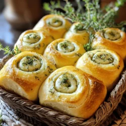 To make this delightful bread, you will need the following key ingredients: - 4 cups all-purpose flour - 1 packet (2 ¼ tsp) active dry yeast - 1 ½ cups warm water (110°F) - 2 tablespoons sugar - 1 teaspoon salt - 4 tablespoons unsalted butter, softened - 4 cloves garlic, minced - 2 tablespoons fresh parsley, chopped - 1 tablespoon fresh rosemary, chopped - 1 tablespoon fresh thyme, chopped - ½ teaspoon black pepper Each ingredient plays a key role. The flour gives the bread its structure. Yeast makes the dough rise and adds flavor. Warm water helps activate the yeast. Sugar feeds the yeast for a good rise. Salt enhances all the flavors. Butter adds richness and a soft texture. Garlic adds that famous aroma and taste, while fresh herbs bring a vibrant touch. Feel free to get creative with your garlic herb swirl bread. Consider adding: - Shredded cheese (like mozzarella or cheddar) - Chopped sun-dried tomatoes - Crushed red pepper for heat - Walnuts or pecans for crunch These add-ins can boost flavor and texture. Cheese melts and creates a gooey center. Sun-dried tomatoes add a sweet-tart kick. Red pepper can spice things up, while nuts provide a nice crunch. Try a mix of these to see what you love best! Using fresh herbs is crucial for the best flavor. Dried herbs can work, but they lack the punch fresh herbs offer. Fresh parsley, rosemary, and thyme add bright notes to the bread. They also provide a lovely aroma while baking. Always chop the herbs just before using them to keep their flavor strong. Then, your garlic herb swirl bread will taste fresh and delicious! To start, grab a small bowl. Combine 1 ½ cups of warm water, 2 tablespoons of sugar, and 1 packet of active dry yeast. Let this sit for 5-10 minutes. Watch for it to become frothy. This means the yeast is active and ready to work its magic in your dough. Next, take a large mixing bowl. Add 4 cups of all-purpose flour and 1 teaspoon of salt. Make a small well in the center. Pour in your frothy yeast mixture and 4 tablespoons of softened butter. Mix it all together using your hands or a wooden spoon. Once a dough forms, knead it on a floured surface. Knead for about 8-10 minutes until it feels smooth and elastic. After kneading, place your dough in a greased bowl. Cover it with a damp cloth and let it rise in a warm spot for 1 hour. When it doubles in size, punch it down. Turn it out onto a floured surface. Roll the dough into a rectangle, about 12x18 inches. In a small bowl, mix 4 cloves of minced garlic, 2 tablespoons of chopped parsley, 1 tablespoon of chopped rosemary, 1 tablespoon of chopped thyme, and ½ teaspoon of black pepper. Spread this garlic herb mixture evenly over your dough, leaving a small border on the edges. Carefully roll the dough into a tight log and pinch the seams to seal. Now, slice the log into 1-inch thick rounds. Place them in a greased baking dish, cut side up. Cover the rolls with a kitchen towel. Let them rise for another 30 minutes. Preheat your oven to 375°F (190°C). Bake the rolls for 25-30 minutes until they are golden brown on top. When ready, allow the bread to cool slightly before serving. Pull apart the rolls to reveal the delicious swirl of garlic and herbs inside. Enjoy every bite! To get your bread to rise well, use warm water. The ideal temperature is about 110°F. This warmth helps the yeast wake up and grow. Mix the yeast with warm water and sugar. Let it sit for 5-10 minutes until it looks frothy. This shows the yeast is alive. Once your dough forms, put it in a warm spot. Cover it with a damp cloth. Let it rise for about an hour. The dough should double in size, which means it's ready to shape. Kneading is key to great bread. It helps develop gluten, which gives bread its nice texture. Use a floured surface and your hands. Push the dough down and fold it over. Turn it a quarter turn and repeat. Keep kneading for about 8-10 minutes until the dough feels smooth and elastic. You can also use a stand mixer with a dough hook for this step. Just mix it on low speed until it comes together. To get a nice swirl, roll the dough into a rectangle. Aim for about 12x18 inches. Spread the garlic herb filling evenly, but leave a border. This helps seal the log when you roll it up. Start from one long edge and roll tightly. Pinch the seams well to keep the filling inside. After slicing the log, let the rolls rise again. This second rise helps build that lovely flaky texture. When baked, you'll have a tasty swirl of garlic and herbs! {{image_2}} Cheese can make your garlic herb swirl bread even tastier. I love using mozzarella or cheddar. These cheeses melt well and add a rich flavor. Simply sprinkle the grated cheese over the garlic herb mixture before you roll it up. This way, the cheese gets all gooey and delicious during baking. It creates a wonderful cheesy swirl that pairs great with the herbs and garlic. You can also try adding a little parmesan for a nice salty touch. Feel free to mix up the herbs in your swirl. You can use basil, dill, or oregano for a unique twist. Each herb brings a new flavor and scent to the bread. If you want some heat, try adding red pepper flakes or smoked paprika. This change can add a fun kick. When you choose your herbs, go for fresh ones whenever you can. They give the best taste and aroma. If you need a gluten-free version, you can still enjoy this bread. Use a gluten-free all-purpose flour mix. Make sure it has xanthan gum, as this helps the bread rise. The steps are the same, but the dough may feel a bit different. Don't worry! It will still taste great. Keep an eye on the baking time. Gluten-free bread can bake a little faster, so check for a golden color. Enjoy your gluten-free garlic herb swirl bread warm with your favorite dip! To keep your Garlic Herb Swirl Bread fresh, place it in an airtight container. You can also wrap it tightly in plastic wrap. This helps prevent it from drying out. If you plan to eat it within a few days, store it at room temperature. For longer storage, the fridge is an option, but it may change the bread's texture. When you have leftover rolls, reheating them is simple. Preheat your oven to 350°F (175°C). Place the rolls on a baking sheet. Cover them with foil to keep them moist. Heat for about 10-15 minutes, or until warm. You can also microwave individual rolls for 20-30 seconds. Just be careful not to overheat, or they may get tough. Freezing is a great way to save extra rolls. After baking and cooling, place the rolls in a freezer bag. Squeeze out as much air as possible before sealing. They will stay fresh for about three months. When you want to eat them, thaw in the fridge overnight. Reheat as mentioned before, and enjoy that fresh, warm taste again! Serve Garlic Herb Swirl Bread warm. It tastes best right out of the oven. Place it in a rustic basket for a nice look. Garnish with fresh herbs for a pop of color. You can also pair it with olive oil or soft butter. This bread works well as a side for soups or salads too. Yes, you can make garlic herb bread ahead of time. Prepare the dough and let it rise. After rolling and filling, you can wrap it tightly and store it in the fridge. Bake it fresh the next day. This way, you have warm bread ready when you need it. Homemade garlic herb swirl bread lasts about 2-3 days at room temperature. Store it in a bread bag or wrapped in plastic. If you want it to last longer, freeze it. It can stay fresh in the freezer for up to 3 months. Just remember to thaw it before enjoying. You can find pre-made garlic herb swirl bread at many grocery stores. Check the bakery section for fresh options. Some local bakeries may also offer this bread. If you're looking for a specific brand, check online retailers or specialty shops. Garlic Herb Swirl Bread is simple yet delicious. We explored key ingredients, from fresh herbs to tasty add-ins. I shared steps to make it, helping you rise and bake perfectly. Use the tips to get that flaky swirl just right. Don’t forget variations like cheese or gluten-free options for all diets. Proper storage keeps your bread fresh longer. Enjoy serving it warm or reheated. This bread adds flavor to any meal and brings joy to your kitchen. Make it often, and share it with friends!