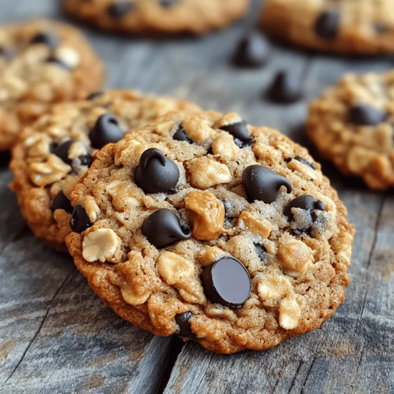 To make high-protein peanut butter oatmeal cookies, gather these key items: - 1 cup natural peanut butter - 1/2 cup cooked quinoa (cooled) - 1/2 cup rolled oats - 1/4 cup honey or maple syrup - 1/4 cup protein powder (vanilla or unflavored) - 1/4 teaspoon baking soda - 1/4 teaspoon salt - 1/2 teaspoon cinnamon You can add extra flavors or texture with these options: - 1/2 cup dark chocolate chips - 1/4 cup chopped nuts (almonds or walnuts) If you run out of something, here are some easy swaps: - Use almond butter instead of peanut butter. - Replace honey with agave syrup for a vegan option. - Swap quinoa with cooked brown rice or oats for added fiber. - Use a plant-based protein powder if you prefer. Start by preheating your oven to 350°F (175°C). This step is key for even baking. Line a baking sheet with parchment paper. This will stop the cookies from sticking. In a large bowl, mix together 1 cup of natural peanut butter and 1/4 cup of honey or maple syrup. Stir until the mix is smooth. This creates a nice base for your cookies. Next, add 1/2 cup of cooled cooked quinoa and 1/2 cup of rolled oats to the wet mix. Stir well to combine. This gives your cookies a hearty texture and boosts protein. In another bowl, whisk together 1/4 cup of protein powder, 1/4 teaspoon of baking soda, 1/4 teaspoon of salt, and 1/2 teaspoon of cinnamon. This blend adds flavor and structure to the cookies. Gradually add the dry mix to the wet mixture. Stir until the dough comes together. If you want, fold in 1/2 cup of dark chocolate chips and 1/4 cup of chopped nuts. This makes the cookies even more fun. Use a spoon or cookie scoop to drop tablespoons of dough onto your prepared sheet. Leave space between each cookie. They will spread a bit while baking. Bake the cookies for 10-12 minutes. Look for golden edges. The centers may seem soft, but they will firm as they cool. Let them sit on the baking sheet for 5 minutes, then move them to a wire rack. This cooling step keeps them from becoming soggy. To get the right texture in your cookies, focus on the peanut butter. Use natural peanut butter without added sugar or oils. This helps keep your cookies chewy. You can also add a bit more honey or maple syrup for extra moisture. If you want a firmer cookie, add more protein powder to the mix. For even baking, make sure your oven is preheated to 350°F (175°C). Use an oven thermometer to check accuracy. When baking, place the cookies in the center of the oven. This allows hot air to circulate around them. Rotate the baking sheet halfway through baking. This simple step ensures they cook evenly. Accurate measurements matter for great cookies. Use a kitchen scale for items like quinoa and protein powder. For sticky ingredients like peanut butter, use a measuring cup lightly coated with oil. This helps the peanut butter slide out easily. Always level off dry ingredients with a flat edge to avoid over-packing. {{image_2}} You can change the flavors in your cookies easily. Try adding spices like nutmeg or ginger for warmth. A dash of vanilla extract gives a sweet touch. You can also add cocoa powder for a chocolate twist. Each change creates a new taste. If you have dietary needs, swap ingredients with ease. Use almond butter or sunflower seed butter instead of peanut butter. For a nut-free option, choose pumpkin seed butter. Substitute honey with agave syrup for a vegan cookie. You can also use a gluten-free protein powder if needed. Add healthy ingredients to boost nutrition. Dried fruits like cranberries or raisins add sweetness. Seeds like chia or flaxseed give extra fiber and protein. You can also toss in shredded coconut for flavor and texture. Each of these add-ins makes your cookies more delicious and healthy. Store your cookies in an airtight container. This keeps them soft and fresh. Place parchment paper between layers to avoid sticking. Keep the container in a cool, dry place. If you live in a warm area, the fridge is a good choice. To freeze, let the cookies cool completely first. Place them in a single layer on a baking sheet. Freeze until solid, then transfer to a freezer-safe bag. Remove as much air as possible from the bag. You can freeze them for up to three months. When stored correctly, these cookies last about one week at room temperature. In the fridge, they can stay fresh for up to two weeks. If frozen, they can maintain their taste and texture for three months. Always check for any unusual smells or textures before eating. Yes, you can use other nut butters. Almond butter or cashew butter works well. Each nut butter has a unique taste. This can change the flavor of your cookies, so choose what you like. To make these cookies vegan, swap honey for maple syrup. Use a plant-based protein powder. Ensure your nut butter is also vegan. This way, you keep the cookies tasty and plant-based. Each cookie has about 5 grams of protein. This comes from the peanut butter and protein powder. If you add nuts or seeds, the protein content increases. These cookies make a great snack for muscle recovery. Yes, you can use quick oats. They will give a slightly different texture. The cookies may be softer and less chewy. If you prefer a chewier cookie, stick with rolled oats. If your cookies did not spread, the dough may be too dry. Make sure to mix well. Also, ensure you did not add too much protein powder. If the dough is too stiff, add a little water or more nut butter. In this post, we covered all you need for amazing cookies. We listed the must-have and optional ingredients, shared step-by-step instructions, and gave tips for perfect results. You can also explore variations and proper storage practices. Remember, baking is fun! Feel free to try new flavors and swaps. With practice, you’ll bake cookies everyone loves. Enjoy your cookies fresh or frozen. Happy baking!