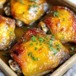 To make honey mustard chicken thighs, you need these main items: - 4 bone-in, skin-on chicken thighs - 1/4 cup Dijon mustard - 1/4 cup honey - 2 tablespoons olive oil - 2 cloves garlic, minced - 1 teaspoon dried thyme - 1 teaspoon smoked paprika - Salt and pepper to taste - Fresh parsley, chopped for garnish Using fresh ingredients can make a big difference in flavor. I recommend: - Fresh garlic instead of jarred - Fresh thyme instead of dried - Fresh parsley for garnish You can swap some ingredients if needed. Here are a few ideas: - Use yellow mustard if you don't have Dijon - Maple syrup can replace honey for a different taste - Chicken breast works as an alternative to thighs - Use any fresh herbs you like, such as rosemary or basil Start by gathering your ingredients. You will need: - 4 bone-in, skin-on chicken thighs - 1/4 cup Dijon mustard - 1/4 cup honey - 2 tablespoons olive oil - 2 cloves garlic, minced - 1 teaspoon dried thyme - 1 teaspoon smoked paprika - Salt and pepper to taste - Fresh parsley, chopped for garnish Preheat your oven to 400°F (200°C). In a medium bowl, whisk together the Dijon mustard, honey, olive oil, minced garlic, dried thyme, smoked paprika, salt, and pepper. Mix until it is smooth and well combined. Next, place the chicken thighs in a large baking dish. Make sure they are skin side up. Pour the honey mustard mixture over the chicken. Make sure to coat each thigh well. For deeper flavor, let the chicken marinate for 15 to 30 minutes. This step is optional but highly recommended. Once your chicken has marinated, it's time to bake. Place the baking dish in the preheated oven. Bake the chicken for 35 to 40 minutes. You want the skin to turn crispy and the chicken to reach an internal temperature of 165°F (75°C). To make the skin even crispier, switch your oven to broil for an extra 3 to 5 minutes. Keep a close eye on it. The broiler can burn food quickly if you are not careful. To get that perfect crispy skin, here are some tips: - Make sure your chicken skin is dry before cooking. Pat it with paper towels if needed. - Do not cover the chicken while it bakes. This allows moisture to escape and keeps the skin crispy. - Use the broiler at the end for extra crunch, but watch it closely to prevent burning. Following these steps will lead to delicious Honey Mustard Chicken Thighs that are both flavorful and easy to make. Enjoy your meal! Marinating the chicken adds great taste. I suggest letting it sit for 15 to 30 minutes. The honey and Dijon mustard mix seeps into the meat. This makes it juicy and full of flavor. You can even marinate overnight for a stronger taste. But if you're short on time, a quick marinade still works. You can pair honey mustard chicken thighs with many sides. Here are a few ideas: - Roasted vegetables like carrots, potatoes, or Brussels sprouts - A fresh garden salad with a light dressing - Creamy mashed potatoes for a comforting touch - Steamed rice or quinoa for a healthy option These sides balance the sweet and tangy flavors of the chicken. To make the best honey mustard chicken, steer clear of common mistakes. Do not skip the marinating step, even if you’re in a hurry. It makes a huge difference. Also, avoid cooking the chicken at too high a temperature; it can burn the outside. Always check the internal temperature. You want it to reach 165°F (75°C). Lastly, let the chicken rest before serving. This keeps it juicy and tender. {{image_2}} You can change the flavor by using different marinades. Try a soy sauce mix for a savory twist. Mix 1/4 cup soy sauce, 1 tablespoon honey, and minced ginger. It gives a sweet and salty taste. You can also use a spicy marinade. Combine 1/4 cup honey mustard with hot sauce for a kick. This adds heat and flavor to your chicken thighs. Baking is great, but you can try grilling too. Grilling adds a smoky flavor. Cook the thighs on medium heat for about 20-25 minutes. Flip them halfway through for even cooking. You can also use a slow cooker. Cook on low for 4-6 hours. This makes the chicken very tender and juicy. Serve these chicken thighs with rice or mashed potatoes. They soak up the honey mustard sauce well. A fresh salad on the side is nice too. It adds crunch and brightness to your meal. You can also serve it with roasted veggies. They add color and nutrients to the plate. For a fun twist, serve in wraps with lettuce and tomatoes. To store leftover honey mustard chicken thighs, let them cool down first. Place the chicken in an airtight container. You can keep it in the fridge for up to four days. Make sure to keep the skin on for better taste. If you want, you can also cover the chicken tightly with plastic wrap. If you want to freeze the chicken, wrap each thigh in foil or plastic wrap. Then, place them in a freezer-safe bag. You can freeze them for up to three months. When you're ready to eat, just thaw them in the fridge overnight before reheating. To reheat the chicken, preheat your oven to 350°F (175°C). Place the chicken on a baking sheet. Heat it for about 15-20 minutes or until warm. You can also use the microwave, but it may not keep the skin crispy. If you want that crispy texture back, try broiling for a few minutes after microwaving. The best temperature to cook chicken thighs is 400°F (200°C). At this temperature, the chicken cooks evenly. It also allows the skin to crisp up nicely. This method keeps the meat juicy and flavorful. Always use a meat thermometer to check the internal temperature. You want it to reach 165°F (75°C) for safe eating. Yes, you can use boneless chicken thighs. They will cook faster than bone-in thighs. Be sure to adjust the cooking time down to about 25-30 minutes. The honey mustard sauce will still coat the chicken well. Just ensure they reach the same internal temperature of 165°F (75°C). To ensure the chicken is cooked through, use a meat thermometer. Check the thickest part of the thigh. It should read 165°F (75°C). If you don’t have a thermometer, cut into the meat. The juices should run clear, and the meat should not be pink. Let the chicken rest for five minutes before serving. This helps keep it juicy and tender. This blog post covered all the key points for cooking chicken thighs. We explored required and fresh ingredients, along with possible substitutions. The step-by-step guide clarified preparation, baking, and tips for crispy skin. Our tips and tricks enhanced flavors and avoided common errors. Variations offered new ideas for marinades and cooking methods. Lastly, we shared storage tips for leftovers. Cooking chicken thighs can be simple and fun. With practice, you will impress your family and friends. Enjoy experimenting in the kitchen!