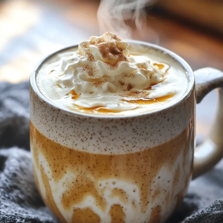 To make a delightful Maple Chai Tea Latte, you need a few key ingredients. Here’s what you will need: - 2 cups milk (dairy or non-dairy) - 1 cup water - 2 tablespoons loose chai tea blend or 2 chai tea bags - 2 tablespoons pure maple syrup (adjust to taste) - 1/2 teaspoon vanilla extract - 1/2 teaspoon ground cinnamon - 1/4 teaspoon ground ginger - A pinch of ground nutmeg (optional) - Whipped cream (optional, for topping) These ingredients come together to create a warm and cozy drink. If you want to change things up, you can easily swap ingredients. For milk, use: - Almond milk - Oat milk - Coconut milk These options give the drink a unique flavor. If you prefer a sugar-free option, try using: - Stevia - Erythritol Maple syrup has a rich taste, but these sweeteners still work well. To boost the flavor of your latte, add a few extras. Here are some ideas: - A splash of almond extract for a nutty note. - A small pinch of cardamom for warmth. - A drizzle of honey for a floral sweetness. These enhancements make your Maple Chai Tea Latte even more special. Feel free to experiment and find your favorite mix! Start by pouring 1 cup of water into a medium saucepan. Place it on the stove over high heat. Wait for the water to reach a rolling boil. This part is crucial because hot water extracts the flavors from the chai tea. Once the water boils, remove the saucepan from the heat. Add 2 tablespoons of loose chai tea blend or 2 chai tea bags to the hot water. If you use loose tea, steep for about 5 to 7 minutes. For tea bags, follow the package instructions. This step allows the tea to release its spices and warmth. After steeping, strain the tea back into the saucepan. Discard the leaves or bags. Now, pour in 2 cups of your choice of milk. Return the saucepan to low heat. Stir gently until the mixture is warm but not boiling. Next, add 2 tablespoons of pure maple syrup, 1/2 teaspoon of vanilla extract, 1/2 teaspoon of ground cinnamon, and 1/4 teaspoon of ground ginger. If you like, add a pinch of ground nutmeg. Stir well until all flavors blend. Taste and adjust the sweetness if needed. Finally, pour the latte into mugs. For a treat, top with whipped cream and a sprinkle of cinnamon. Enjoy your cozy drink! To make your Maple Chai Tea Latte just right, start with two tablespoons of pure maple syrup. This amount gives a nice balance of sweetness. If you like it sweeter, feel free to add more syrup, one teaspoon at a time. Taste as you go. Remember, you want the sweetness to enhance, not overpower, the chai flavor. For the best texture, use two cups of milk. You can choose dairy or any non-dairy milk you like. When heating the milk, keep the heat low. This step helps prevent boiling, which can change the texture. Stir gently until the milk is warm. The goal is a creamy, smooth latte. Make your latte look as good as it tastes. Pour the latte into a nice mug, leaving a little room at the top. If you want to add a special touch, top it with whipped cream. A sprinkle of cinnamon or nutmeg on top adds a lovely look and extra flavor. Serve with a cinnamon stick for a fun stirrer. Enjoy your beautiful drink! {{image_2}} You can make a tasty, dairy-free Maple Chai Tea Latte. Use almond, coconut, or oat milk. Each option gives a unique flavor and texture. Almond milk adds a nutty taste. Coconut milk brings creaminess and sweetness. Oat milk offers a smooth finish. Just follow the same steps with your choice of milk. Want a sugar-free Maple Chai Tea Latte? You can swap maple syrup for a sugar-free sweetener. Try stevia or monk fruit. These sweeteners give you the same flavor without the sugar. Just start with a small amount. You can always add more to taste. To make an iced version, brew the chai tea as normal. After steeping, let it cool. Pour the cooled chai tea over ice in a glass. Add cold milk of your choice. Mix in maple syrup and spices. For a fun twist, top it with whipped cream and a sprinkle of cinnamon. Enjoy this cool treat on a hot day! To store leftover maple chai tea latte, let it cool first. Pour it into a clean, airtight container. Place the lid on tightly. Store it in the fridge for up to three days. When you want to enjoy it again, you can reheat it. To reheat your maple chai tea latte, pour it into a saucepan. Heat it over low to medium heat. Stir gently to avoid burning. Do not let it boil. You can also use the microwave. Heat for 30 seconds, then stir. Repeat until it reaches your desired warmth. Each ingredient has its own shelf life: - Milk: Lasts about 5-7 days after opening. - Chai Tea: Store in a cool, dry place. It can last for months. - Maple Syrup: Refrigerate after opening. It lasts for a year. - Spices: Ground spices stay fresh for about 6 months if stored well. Understanding these times helps you enjoy the best flavor and quality. The best chai tea for this recipe is a blend rich in spices. You can use loose chai tea or chai tea bags. Look for blends with cinnamon, cardamom, and ginger for a warm taste. I enjoy using a strong chai that packs a punch. This enhances the flavor of the Maple Chai Tea Latte. Yes, you can make Maple Chai Tea Latte without milk. For a lighter version, try using water or a milk alternative. Almond milk, oat milk, or coconut milk work great. These options keep the drink creamy while adding their own flavors. Adjust the sweetness to balance the taste without milk. You can customize your Maple Chai Tea Latte in many fun ways. Try adding different spices like cloves or allspice for extra warmth. You can also use flavored syrups, like vanilla or caramel, for a twist. For a spicy kick, add a dash of cayenne pepper. Experiment with toppings too, like chocolate shavings or nuts. In this post, I showed you how to make a Maple Chai Tea Latte. We covered essential ingredients, handy substitutions, and ways to enhance flavors. I shared step-by-step instructions to brew your tea just right. Then, we explored tips for sweetness and serving. I also included fun variations and storage details. This drink is easy and tasty. You can mix it up however you like. Enjoy your latte any way you prefer!