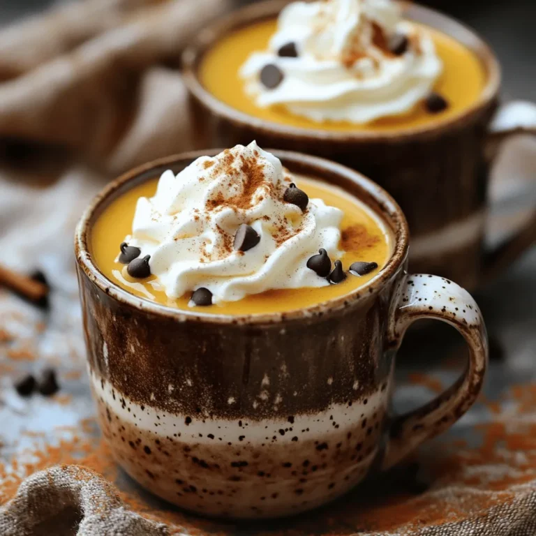 - 4 cups milk (or dairy-free alternative) - 1 cup pumpkin puree - 1/2 cup semi-sweet chocolate chips - 1/4 cup sugar (adjust based on sweetness preference) - 1 teaspoon vanilla extract - 1 teaspoon pumpkin pie spice - 1/4 teaspoon salt - Whipped cream (for topping) - Ground cinnamon and nutmeg (for garnish) This hot cocoa is a warm hug in a cup. You’ll love how simple it is to gather these ingredients. First, choose your milk. You can use regular milk or a dairy-free option like almond or oat milk. Both work well and keep it creamy. Next, grab some pumpkin puree. Canned pumpkin is a great time-saver. You’ll need semi-sweet chocolate chips for rich flavor. Adjust the sugar based on how sweet you like your cocoa. I often start with 1/4 cup and add more if needed. Vanilla extract adds a warm, sweet note. Pumpkin pie spice brings the cozy fall flavors we love. A touch of salt balances the sweetness perfectly. Finally, whipped cream on top makes it feel like a treat. Don’t forget to sprinkle ground cinnamon and nutmeg for that festive touch. These ingredients come together to create a drink that warms you from the inside out. Start by gathering all your ingredients. In your slow cooker, combine: - 4 cups milk (or a dairy-free alternative) - 1 cup pumpkin puree - 1/2 cup semi-sweet chocolate chips - 1/4 cup sugar (adjust based on sweetness preference) - 1 teaspoon vanilla extract - 1 teaspoon pumpkin pie spice - 1/4 teaspoon salt Next, stir the mixture well. Make sure the chocolate chips mix in nicely. You want them to start melting into the warm milk. This step sets the stage for a rich, creamy drink. Now, cover your slow cooker. Set it on low heat for about 2-3 hours. Stir occasionally during this time. This helps ensure that everything blends well. You want the cocoa to be hot and smooth. Once it's ready, taste your cocoa. You may want to adjust the sweetness. If you like it sweeter, add more sugar. When serving, pour the hot cocoa into mugs. Top each serving with a generous swirl of whipped cream. Dust a sprinkle of ground cinnamon and nutmeg on top for extra flavor. This makes your drink look pretty and adds a warm, cozy touch. Enjoy your delicious Slow Cooker Pumpkin Pie Hot Cocoa! You can easily adjust the sugar in your hot cocoa. Start with 1/4 cup of sugar. Taste it after mixing. If you like it sweeter, add more sugar, one tablespoon at a time. This way, you can make it just right for your taste buds. To boost flavor, try adding more spices. A pinch of ginger or a dash of cloves can make it special. If you love nutmeg, sprinkle some in. Experiment to find your favorite mix! Set your slow cooker to low heat for the best results. This temperature helps the chocolate melt slowly without burning. Cooking time should be about 2-3 hours. Stir it every 30 minutes to mix well. This keeps the cocoa smooth and creamy. To prevent burning, make sure to coat the slow cooker well with the milk first. Stir before covering. This helps keep the ingredients from sticking to the bottom. The right mug can make your drink look fun! Use colorful or holiday-themed mugs. They add a nice touch to your cozy drink. For garnishing, top each mug with whipped cream. Then sprinkle ground cinnamon and nutmeg on top. You can also add chocolate shavings or a drizzle of caramel. These small details make your hot cocoa even more inviting! {{image_2}} You can easily make this cocoa dairy-free. Instead of regular milk, use almond milk, coconut milk, or oat milk. Each of these options adds its own flavor. For chocolate, choose dairy-free chocolate chips. These work just as well and keep the drink creamy and rich. Adding seasonal spices can change the game. You can try cardamom or ginger for a warm kick. If you want a sweeter taste, add a touch of vanilla bean. For chocolate, switch it up with dark or white chocolate chips. Dark chocolate gives a richer taste, while white chocolate adds a creamy sweetness. To make an iced version, start by making the hot cocoa as usual. Once it’s ready, let it cool down. Pour it over ice and stir well. You can top it with whipped cream, chocolate shavings, or even crushed cookies. Don't forget to try different toppings like peppermint or crushed nuts for extra crunch! To store leftovers, let the cocoa cool first. Pour it into a clean, airtight container. Place it in the fridge within two hours of cooking. Use it within three to five days for the best taste. When reheating, pour cocoa into a pot or microwave-safe mug. Heat it slowly on low on the stove or in 30-second bursts in the microwave. Stir well to mix and check the temperature. Yes, you can freeze Slow Cooker Pumpkin Pie Hot Cocoa. Pour the cooled cocoa into freezer-safe containers. Leave a bit of space at the top for expansion as it freezes. To thaw, move the container to the fridge for 24 hours. Reheat on the stove or microwave until warm. Stir well to blend any separated ingredients. In the fridge, the hot cocoa lasts three to five days. In the freezer, it can stay good for up to three months. Just remember, the sooner you enjoy it, the better the flavor! Yes, you can use non-dairy milk. Almond, oat, or soy milk work well. Each option adds a unique flavor. If you like creaminess, choose oat milk. If you want a nutty taste, go with almond milk. Just make sure to pick a unsweetened version if you want to control the sweetness. To spice it up, add more pumpkin pie spice. You can also include cayenne pepper for a kick. Start with a small amount, like 1/8 teaspoon, and taste it. If you want more heat, add a little more. Ground ginger or a dash of cinnamon can also enhance the flavor. While pumpkin pie spice adds warmth, it’s not strictly necessary. You can still enjoy the cocoa without it. If you prefer, you can use individual spices like cinnamon and nutmeg. These will still give you some of that cozy taste. Yes, you can make this in a regular pot. Just follow the same steps on the stove. Heat the mixture over medium-low heat. Stir often to prevent burning. Once everything melts together, it’s ready to serve. This recipe makes about six servings. You can serve it in mugs, filling each about three-quarters full. If you want to offer smaller portions, divide it into eight cups. Everyone loves a warm drink on a chilly day, so keep it flowing! This blog post guides you on making Slow Cooker Pumpkin Pie Hot Cocoa. We covered ingredients, step-by-step instructions, and tips for customization. You can adjust sweetness and try dairy-free alternatives. I hope you see how easy and fun this recipe can be. Enjoy making it your own with different flavors and presentation styles. Hot cocoa can warm your heart any time of year, so get creative!