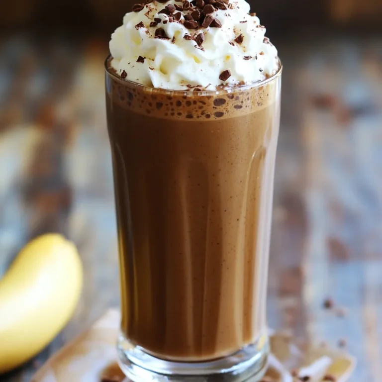 Here is what you need for a tasty mocha peanut butter smoothie: - 1 ripe banana - 1 cup brewed coffee, cooled - 2 tablespoons natural peanut butter - 1 tablespoon cocoa powder - 1 tablespoon honey or maple syrup - 1/2 cup milk (dairy or non-dairy) - 1/2 cup ice cubes - A pinch of salt - Optional: Whipped cream and cocoa nibs for topping Each ingredient plays a big role in flavor and texture. The ripe banana gives natural sweetness and creaminess. The cooled coffee adds that rich mocha flavor. Natural peanut butter gives a nutty taste and pairs well with cocoa powder. Honey or maple syrup can boost sweetness to your liking. Milk helps blend everything smoothly while ice cubes make it refreshing. A pinch of salt brings out all the flavors. If you want to make it extra special, add whipped cream and cocoa nibs on top. These simple ingredients create a delicious smoothie that you can enjoy any time of day. 1. First, gather all your ingredients. You need a ripe banana, cooled coffee, peanut butter, cocoa powder, honey or maple syrup, milk, ice cubes, and a pinch of salt. 2. Next, combine these ingredients in a blender. Make sure to add the banana, coffee, peanut butter, cocoa powder, honey or maple syrup, milk, ice cubes, and salt into the blender. 3. Blend on high speed until smooth and creamy. Check for any chunks of banana or ice. If you see any, blend a bit longer. 4. Now, taste your smoothie. If it needs more sweetness, add a little more honey or maple syrup. Blend again if you adjust the sweetness. 1. Once you have your smoothie ready, pour it into a tall glass. 2. For a fun touch, you can add whipped cream on top. Sprinkle some cocoa nibs for extra crunch and flavor if you like. To make your Mocha Peanut Butter Smoothie creamy, start with a ripe banana. A ripe banana is sweeter and blends better. It adds a nice, smooth texture. Next, cool your brewed coffee. Hot coffee can make your smoothie too warm. Let it sit for a bit before adding it to the blender. You can easily change the sweetness of your smoothie. If you like it sweeter, add more honey or maple syrup. Start with one tablespoon. Blend and taste it. If you need more sweetness, add a little more. Blend again to mix it well. Serving your smoothie can be fun! Pour it into a tall glass to show off its rich color. You can top it with whipped cream for a special touch. Sprinkle cocoa nibs on top for a nice crunch. These small details make your smoothie look fancy and inviting. {{image_2}} You can make this smoothie fit your diet. Use non-dairy milk like almond or oat milk. These options add a nice flavor. For sweeteners, try sugar-free ones. Stevia or erythritol works well. You can adjust how sweet you want. This keeps the smoothie tasty without added sugar. Want to change the taste? Add spices like cinnamon or vanilla extract. These give your drink a warm touch. You can also use different nut butters. Almond or cashew butter brings new flavors. Each nut butter has its unique taste, so experiment to find your favorite. Using seasonal fruits can make this smoothie special. In summer, add fresh berries like strawberries or blueberries. They add a bright taste and color. In fall, try pumpkin puree for a cozy flavor. You can also mix in spices like nutmeg or ginger to match the season. To store leftovers, pour the smoothie into an airtight container. Seal it tight and place it in the fridge. It stays fresh for up to 24 hours. Give it a quick stir before you drink it again. This helps mix any separated ingredients. You can freeze this smoothie for later. Pour it into ice cube trays or a freezer-safe bag. Freeze for up to three months. When you want to enjoy it again, blend the frozen cubes with a little milk. This makes it creamy and fresh. The smoothie tastes best fresh. If stored in the fridge, use it within a day. After that, it may lose flavor and texture. If you freeze it, keep track of how long it’s in there. Use it within three months for the best taste. You can use almond butter or cashew butter. These nut butters have a similar taste. Sunflower seed butter is another great choice for those with nut allergies. Each option adds a unique flavor to your smoothie. Yes, you can use instant coffee. Mix it with hot water to dissolve it first. Instant coffee gives a different flavor but works well in this smoothie. It is a quick and easy option if you are short on time. Yes, this smoothie can be vegan-friendly. Use non-dairy milk, like almond or oat milk. Replace honey with maple syrup for sweetness. This way, you keep it plant-based and delicious. To add more protein, include protein powder or Greek yogurt. You can also add chia seeds or hemp seeds. These ingredients boost the protein content without changing the flavor much. Enjoy your creamy and delicious treat while keeping it nutritious! This blog post covered how to make a delicious smoothie with simple ingredients. We explored what you need, ways to prepare it, and tips for the best results. Remember, you can customize flavors and ingredients to fit your taste. Enjoy the options like non-dairy milk or seasonal fruits. Storing leftovers and knowing shelf life helps you reduce waste. Smoothies are fun and easy! Now, grab your ingredients and start blending for a tasty treat!