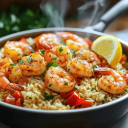 - 1 lb (450g) large shrimp, peeled and deveined - 1 tablespoon Cajun seasoning - 2 tablespoons olive oil - 1 medium onion, diced - 1 red bell pepper, diced - 3 cloves garlic, minced - 1 cup long-grain white rice - 2 cups chicken broth - 1 can (14.5 oz) diced tomatoes, undrained - 1 cup frozen peas - Salt and pepper to taste - Fresh parsley, chopped (for garnish) These ingredients provide a great base for flavor. The shrimp brings a seafood taste, while the Cajun seasoning adds spice. The veggies like onion and bell pepper bring sweetness. The rice absorbs all the flavors, making it a complete meal in one pot. - Large pot or skillet - Sharp knife - Cutting board - Wooden spoon - Measuring cups and spoons - Bowl for tossing shrimp Having the right tools makes cooking easier. A large pot helps with even cooking. A sharp knife and cutting board let you chop cleanly. A wooden spoon helps stir without scratching your pot. - Shrimp: Use chicken or tofu for a different protein. - Cajun seasoning: Mix paprika, cayenne, and garlic powder if you don’t have it. - Olive oil: Canola or vegetable oil works too. - Chicken broth: Use vegetable broth for a vegetarian option. - Diced tomatoes: Fresh tomatoes can replace canned ones. Substitutions can help you use what you have. This way, you can still make a tasty dish even if you lack some ingredients. Start by getting your shrimp ready. Take one pound of large shrimp. Peel and devein them if needed. In a bowl, mix the shrimp with one tablespoon of Cajun seasoning. Toss them well to coat each shrimp evenly. This step adds a punch of flavor to your dish. Next, grab a large pot or skillet. Heat two tablespoons of olive oil over medium heat. Add one medium diced onion and one diced red bell pepper. Sauté these for about three to four minutes. You want them to become soft and translucent. After that, add three cloves of minced garlic. Cook for another minute until you smell the garlic. Now, add one cup of uncooked long-grain white rice. Toast the rice for about two minutes, stirring often. This helps the rice soak up all the flavors later. Now it’s time to combine everything. Pour in two cups of chicken broth and one can of undrained diced tomatoes. Bring this mixture to a gentle boil. Once boiling, reduce the heat to low and cover the pot. Let it simmer for about fifteen minutes. The rice should absorb most of the liquid by now. Carefully fold in the seasoned shrimp and one cup of frozen peas. Cover the pot again and cook for an additional five to seven minutes. Look for the shrimp to turn pink and be fully cooked. Finally, taste and season with salt and pepper. Let the pot sit covered for five minutes before serving. To cook shrimp just right, watch the color. When shrimp turn pink, they are ready. Overcooking makes them tough. Aim for about 5-7 minutes in the pot. The shrimp should be firm but not rubbery. Toss them in Cajun seasoning before cooking. This adds a great kick! Use fresh herbs to boost flavor. Fresh parsley adds freshness and color. A squeeze of lemon brightens the dish too. You can also add hot sauce for more heat. If you like a smoky taste, try smoked paprika. Each of these can take your dish to the next level! To keep rice fluffy, rinse the grains first. This removes extra starch. When you toast the rice, stir it well. This helps it absorb flavors better. After cooking, let it sit covered for a few minutes. This step helps any remaining steam finish the cooking. It makes every bite light and airy! {{image_2}} You can make this dish vegetarian by swapping out shrimp for firm tofu. Cut the tofu into cubes and sauté them until golden before adding them to the rice. Use vegetable broth instead of chicken broth for the base. This keeps the flavors rich and tasty. If you love heat, add more Cajun seasoning or some diced jalapeños. You can also toss in a splash of hot sauce for an extra kick. Just be careful not to add too much at once. Taste as you go to find the right balance for you. You can easily change the protein in this recipe. Try chicken, sausage, or even fish. Cut chicken into small pieces and cook them until browned. For sausage, slice it up and cook it with the veggies. Each option gives a unique twist to this one-pot meal. After you enjoy your One-Pot Spicy Cajun Shrimp and Rice, store leftovers in an airtight container. This keeps the flavors fresh. Make sure to cool the dish to room temperature first. Then, place it in the fridge. It will stay good for about three days. To reheat, you can use the microwave or the stove. For the microwave, place a portion in a bowl. Add a splash of water to keep it moist. Heat for about one to two minutes. Stir halfway through to heat evenly. On the stove, warm on low heat in a pan. Stir often until it’s hot throughout. If you want to save some for later, freezing works well. First, let the dish cool completely. Then, transfer it to a freezer-safe container. It will last up to three months in the freezer. To reheat from frozen, let it thaw in the fridge overnight. Then, follow the reheating instructions. Enjoy the flavors again! Yes, you can use brown rice. Brown rice has a nutty flavor and is healthier. However, it takes longer to cook. You need to increase the liquid and cooking time. Use 2 ½ cups of broth and simmer for about 35-40 minutes. You can add many things! Try diced celery for crunch, or corn for sweetness. You might also like to add sausage for extra flavor. Other options include diced zucchini or mushrooms. These additions can make the dish even more tasty and fun! To lower the spice, use less Cajun seasoning. You can also add a bit of sugar to balance the heat. Mixing in dairy, like sour cream or yogurt, can help cool it down, too. This way, you keep the flavors without the heat! This blog covers how to create a delicious one-pot shrimp dish. You learned about the key ingredients and tools needed. I also shared tips for cooking shrimp and rice perfectly. You can vary the dish with vegetarian or spicy options. Finally, I explained how to store leftovers and answered common questions. Cooking should be fun and creative. Now, with these tips and tricks, you can make your meal enjoyable!