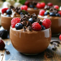 - 1 cup cottage cheese, well-drained - 1/2 cup unsweetened cocoa powder - 1/3 cup honey or maple syrup (adjust to taste) - 1 teaspoon vanilla extract Cottage cheese is the star here. It gives the mousse a rich texture. I always use well-drained cottage cheese for the best results. The cocoa powder adds a deep chocolate flavor, which is essential. For sweetness, you can choose honey or maple syrup. I often start with 1/3 cup and adjust based on my taste. A touch of vanilla extract brightens up the dish. - 1/4 cup Greek yogurt for creaminess - Garnishes (dark chocolate shavings or berries) If you want a creamier texture, add Greek yogurt. It makes the mousse even smoother. For garnishing, dark chocolate shavings or fresh berries add flair. They make your dessert look fancy and inviting. - Blender or food processor - Individual serving cups or bowls To make this mousse, you'll need a blender or food processor. It helps blend all the ingredients smoothly. Individual cups or bowls are perfect for serving. They make each portion special and easy to enjoy. - First, gather all your ingredients. You need cottage cheese, cocoa powder, honey or maple syrup, vanilla extract, Greek yogurt, and salt. - Next, put the cottage cheese, cocoa powder, honey, vanilla, Greek yogurt, and salt in a blender. - Blend the mixture on high speed. Keep blending until it is smooth and creamy. - Stop and taste the mousse. If it needs more sweetness, add a bit more honey or maple syrup. Blend again to mix. - Once your mousse is smooth, pour it into small serving cups or bowls. - Place the cups in the fridge. Let them chill for at least 30 minutes. This helps the flavors mix well. - After chilling, take the mousse out. If it looks too thick, stir it gently before serving. - For a nice touch, add dark chocolate shavings or berries on top before serving. Enjoy your treat! Start with cottage cheese that is well-drained. This step is key. If the cheese has extra liquid, it will make your mousse runny. Use a fine mesh strainer to get rid of any excess water. Blend the cottage cheese until it is completely smooth. This makes a creamy texture that feels great when you eat it. Adjust the cocoa powder to your taste. If you like it sweeter, add more honey or maple syrup. Always taste the mix. Make changes to get the flavor just right. You can add more flavors to the mousse. Consider mixing in some espresso for a rich taste. A pinch of cinnamon can add warmth. You can also use flavored extracts, like almond or hazelnut, for a twist. For sweeteners, honey or maple syrup works well. If you want less sugar, try stevia or erythritol. These options can keep it sweet while lowering calories. The mousse pairs great with fresh fruits or nuts. Try topping it with berries for color and taste. Chopped nuts add a nice crunch. This dessert is perfect for gatherings or special occasions. Serve it at a dinner party or a family meal. It also works well for a treat after school. Make it a fun dessert that everyone can enjoy. {{image_2}} You can make this mousse even healthier. Try using lower-calorie sweeteners like stevia or monk fruit. These options can cut sugar without losing flavor. You can also make this dessert dairy-free. Use silken tofu instead of cottage cheese for a creamy base. This keeps the mousse light and tasty. Want a new twist on this mousse? Add a shot of espresso or a splash of coffee. This gives the mousse a rich mocha flavor. You can also sprinkle in spices like cinnamon or nutmeg. These spices add warmth and depth to the dessert. Presentation matters! Layer the mousse in clear cups with fresh fruits. This adds color and freshness to each bite. You can also use chocolate cups for serving. These add an elegant touch and make each bite special. To keep your cottage cheese chocolate mousse fresh, store it in the fridge. Use airtight containers to seal in the flavor. The mousse stays fresh for about 3 to 5 days. Always check for any changes in smell or texture before serving. You can freeze the mousse if you have leftovers. Scoop it into a freezer-safe container. Leave some space at the top since it may expand. It can last up to 2 months in the freezer. When ready to eat, thaw it in the fridge overnight for the best texture. Avoid reheating in the microwave, as it changes the mousse’s creaminess. If you have extra mousse, get creative! Spread it on toast or use it as a cake filling. You can mix it into smoothies for a chocolatey twist. Another fun idea is to layer it with fruits and granola for a parfait. Enjoy exploring these tasty options! Yes, you can use flavored cottage cheese. Options like vanilla or strawberry can add a fun twist. Just remember to adjust the sweetener. Flavored varieties can make the mousse taste even better. You may want to reduce the added honey or maple syrup to avoid it being too sweet. Experimenting with these flavors can lead to exciting new tastes. To make this mousse vegan, use dairy-free alternatives. Substitute cottage cheese with silken tofu or a nut-based cheese. Use maple syrup for sweetness, and choose plant-based yogurt for creaminess. For cocoa powder, ensure it’s vegan-friendly. The texture will be smooth and creamy using these substitutes. This way, everyone can enjoy this tasty treat. Yes, this mousse is great for kids. Cottage cheese is high in protein and calcium, which helps build strong bones. It's a healthy dessert choice. The sweet taste from honey or maple syrup makes it appealing. Plus, you can add fruit for extra vitamins. Your kids will love this treat, and you can feel good serving it. This article covered the key ingredients for a tasty mousse, like cottage cheese and cocoa powder. I shared steps for preparation, chilling, and serving. You learned tips to enhance flavor and texture, plus tasty variations to try. In conclusion, making this mousse is simple and fun. You can customize it to fit your taste. Enjoy your delicious and healthy treat!