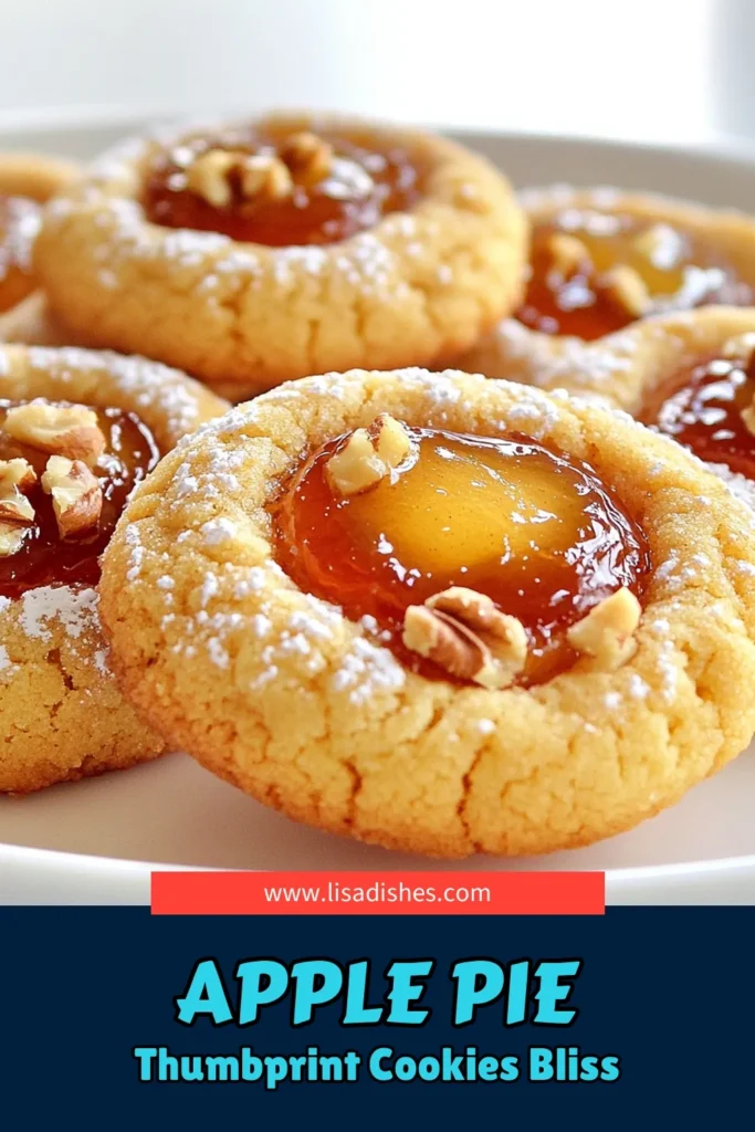 Indulge in the delightful flavors of Bakery-Style Apple Pie Thumbprint Cookies! These easy-to-make cookies combine a buttery, cinnamon-infused dough with sweet apple preserves for a tasty treat everyone will love. Perfect for gatherings or a cozy night in, these cookies are a must-try. Click now to explore the full recipe and impress your friends and family with your baking skills! #ApplePieCookies #BakingRecipes #DessertIdeas #CookieLovers