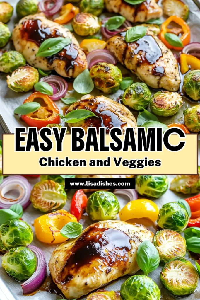 Get ready for a delicious and easy meal with this Sheet Pan Balsamic Chicken & Veggies! This one-pan recipe combines juicy chicken breasts with colorful vegetables, all tossed in a mouthwatering balsamic glaze. Perfect for a weeknight dinner, it's simple to prepare and cleans up easily! Click through to explore the full recipe and make your dinner unforgettable tonight! #SheetPanRecipes #HealthyDinner #EasyMeals #BalsamicChicken