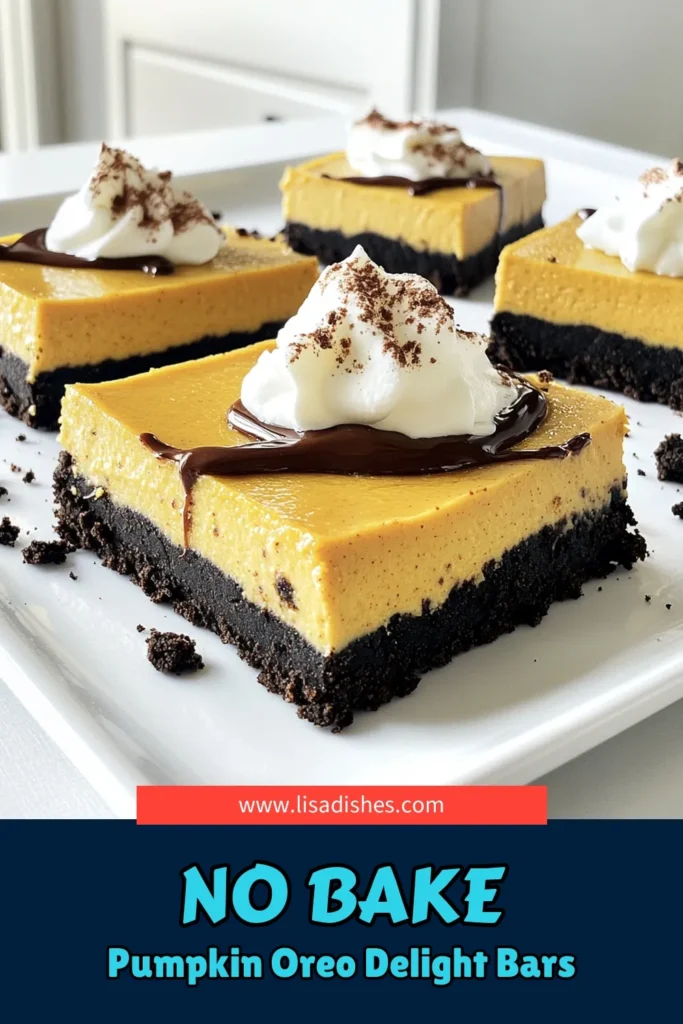Get ready to indulge in the ultimate fall dessert with these No-Bake Pumpkin Oreo Cheesecake Bars! This delightful treat combines creamy pumpkin cheesecake flavors with a delicious Oreo crust, making it perfect for any occasion. Easy to prepare and require no baking, just mix, chill, and serve! Click to explore this simple recipe and make your next gathering extra special! #PumpkinDessert #NoBakeCheesecake #OreoLovers #FallBaking