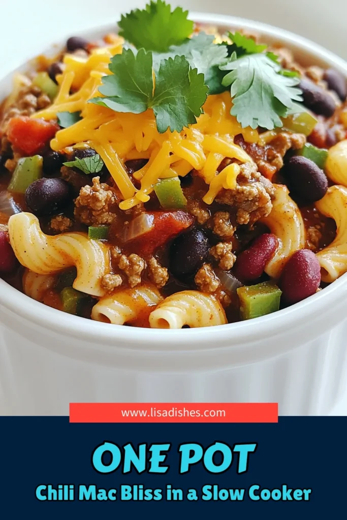Looking for a comforting meal that's easy to prepare? Try this Loaded Chili Mac Slow Cooker recipe! Packed with hearty ground beef, beans, cheese, and macaroni, it's a flavor explosion that simmers to perfection in your slow cooker. Perfect for family dinners or meal prep, this dish is a must-try! Click to explore the full recipe and bring some warmth to your table today! #ChiliMac #SlowCookerRecipes #ComfortFood #EasyMeals