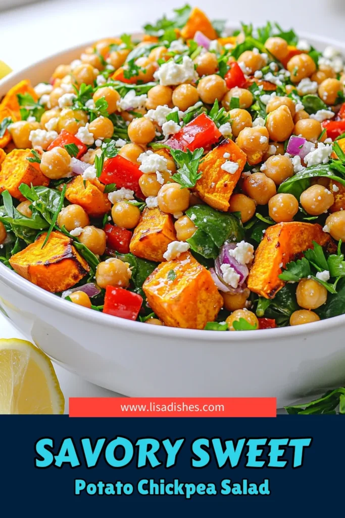 Discover the vibrant flavors of our Roasted Sweet Potato Chickpea Salad! This healthy and delicious recipe combines tender sweet potatoes and protein-packed chickpeas, tossed with fresh veggies and a zesty dressing. Perfect for lunch or dinner, this salad will brighten up your meal prep! Click through to explore the full recipe and make this nutritious dish today! #RoastedSweetPotato #ChickpeaSalad #HealthyEating #RecipeIdeas