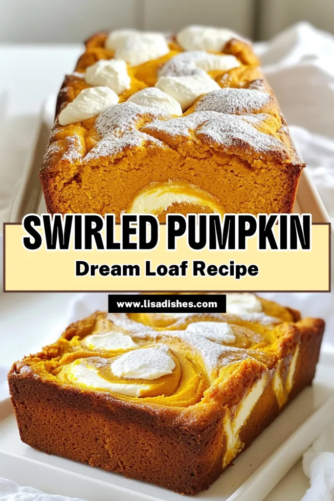 Indulge in the ultimate fall treat with this Pumpkin Cream Cheese Swirl Loaf! This delicious recipe combines rich pumpkin flavors with a creamy cheese center, perfect for cozy mornings or gatherings. Easy to make, it features simple ingredients like pumpkin puree, cream cheese, and warm spices. Ready to impress your friends and family? Click through for the full recipe and get baking today! #PumpkinLoaf #FallBaking #CreamCheeseSwirl #DeliciousDesserts