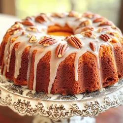 - 1 cup pumpkin puree - 2/3 cup brown sugar - 1/3 cup granulated sugar - 1/2 cup vegetable oil - 3 large eggs - 1 teaspoon vanilla extract - 1 1/2 cups all-purpose flour - 1 teaspoon baking powder - 1 teaspoon baking soda - 1 teaspoon ground cinnamon - 1/2 teaspoon ground nutmeg - 1/4 teaspoon salt - 1 cup chopped pecans (toasted) - 1/2 cup powdered sugar (for glaze) - 2 tablespoons milk (for glaze) The ingredients for pumpkin pecan coffee cake bring rich flavors. Pumpkin puree provides moisture and a lovely color. The brown and granulated sugars add sweetness and depth. Vegetable oil keeps the cake soft and tender. Eggs help bind the ingredients together. Vanilla extract gives the cake a warm aroma. For the dry mix, we use all-purpose flour, baking powder, and baking soda for lift. Ground cinnamon and nutmeg add warmth and spice. Salt balances the sweetness and enhances the flavors. Finally, toasted pecans add crunch and a nutty taste. For the glaze, you need powdered sugar and milk. This adds a sweet finish to the cake. The glaze makes it look beautiful too! You can adjust the glaze’s thickness by adding more milk or sugar. Gather these ingredients to create a cozy fall treat. Each bite of this cake will remind you of autumn days. Whether with coffee or tea, this cake is perfect for any gathering. Enjoy the cooking process and the delicious results! First, set your oven to 350°F (175°C). This temperature helps the cake rise perfectly. While it warms up, grab a 9-inch round cake pan. Use cooking spray or butter to grease the pan well. This step stops the cake from sticking. In a large bowl, add 1 cup of pumpkin puree. Then, mix in 2/3 cup brown sugar and 1/3 cup granulated sugar. Next, pour in 1/2 cup vegetable oil. Crack in 3 large eggs and add 1 teaspoon of vanilla extract. Whisk everything until it's smooth and well combined. This mix gives the cake its rich flavor. In another bowl, take 1 1/2 cups of all-purpose flour. Add in 1 teaspoon baking powder, 1 teaspoon baking soda, 1 teaspoon ground cinnamon, 1/2 teaspoon ground nutmeg, and 1/4 teaspoon salt. Stir these until they are well mixed. This blend adds structure and taste to your cake. Now, slowly add the dry mix to the wet ingredients. Stir gently until they just come together. Be careful not to overmix; you want it to be light and fluffy. Next, fold in 1 cup of chopped pecans. These nuts add a nice crunch to each bite. Pour the batter into your prepared pan, spreading it out evenly. Bake the cake for 30-35 minutes. To check if it’s done, insert a toothpick in the center. If it comes out clean, your cake is ready. If not, give it a few more minutes. Once baked, let the cake cool in the pan for about 10 minutes. Then, transfer it to a wire rack to cool completely. While it cools, make the glaze. In a bowl, whisk together 1/2 cup powdered sugar and 2 tablespoons of milk. Mix until smooth. Drizzle this glaze over the cooled cake for a sweet finish. To test for doneness, use a toothpick. Insert it in the center of the cake. If it comes out clean, the cake is ready. If not, give it a few more minutes. Avoid overmixing the batter. This can make the cake tough. Mix until just combined, then fold in the pecans gently. This keeps the cake light and fluffy. You can add more spices for extra flavor. Try adding a pinch of ginger or cloves. This will give your cake a warm, cozy taste. You can also experiment with orange zest for a citrusy twist. Serve your coffee cake on a pretty cake stand. Sprinkle extra toasted pecans on top for a nice touch. For a special treat, pair it with a hot cup of coffee or tea. This makes your dessert even more delightful. {{image_2}} If you want a dairy-free glaze, use almond milk or coconut milk. These alternatives work well and keep the cake moist. Mix them with powdered sugar until smooth. This swap keeps the flavor rich without dairy. You can add chocolate chips or cream cheese to the batter. Chocolate chips give a sweet touch that pairs well with pumpkin. Cream cheese adds a rich, tangy flavor. Just fold them in before baking. Either choice will make your coffee cake unique and delicious. For gluten-free options, use almond flour or a gluten-free blend. These flours will keep the cake moist and fluffy. Make sure to adjust the quantity to match your chosen flour. This way, everyone can enjoy this tasty treat, no matter their diet. To keep your pumpkin pecan coffee cake fresh, wrap it tightly in plastic wrap. You can also use an airtight container. This helps keep moisture in and air out. If you plan to store it for more than a few days, freeze it. Cut the cake into slices, then wrap each slice in plastic wrap. Place the wrapped slices in a freezer bag. This way, you can enjoy a slice anytime. To reheat your coffee cake, preheat your oven to 350°F (175°C). Place the cake on a baking sheet. Cover it loosely with aluminum foil to keep it moist. Heat it for about 10-15 minutes. You can also use the microwave. Place a slice on a microwave-safe plate. Heat it for 15-20 seconds. This keeps the cake soft and warm. When stored properly, pumpkin pecan coffee cake lasts for about 4-5 days in the fridge. In the freezer, it can stay fresh for up to 3 months. Just remember, the longer it sits, the more it may lose its flavor and texture. Always check for freshness before serving. Yes, you can use fresh pumpkin. To prepare it, start by cutting a sugar pumpkin in half. Scoop out the seeds and stringy bits. Place the halves cut-side down on a baking sheet. Roast them at 350°F for about 45 minutes, or until tender. After cooling, scoop out the flesh and mash it until smooth. You will need about one cup for the recipe. This fresh pumpkin gives a great taste to your cake. To check if the coffee cake is ready, insert a toothpick into the center. If it comes out clean or with a few crumbs, your cake is done. Another sign is the edges pulling away from the pan. The top should look set and slightly spring back when touched. These tips ensure your coffee cake is perfect every time. Yes, you can prepare the coffee cake in advance. Bake it and let it cool completely. Wrap it tightly in plastic wrap or foil, then store it in the fridge for up to three days. You can also freeze it for longer storage. To serve, simply thaw it overnight in the fridge. This makes it easy to enjoy a tasty treat without the last-minute rush. Pumpkin pecan coffee cake pairs well with many drinks. A hot cup of coffee or tea complements its flavors nicely. You can also serve it with a scoop of vanilla ice cream for a sweet treat. For a refreshing twist, try a glass of apple cider. These options make your coffee cake even more enjoyable. This pumpkin pecan coffee cake is a delight for any occasion. We covered the key ingredients, mixing details, and baking steps to help you succeed. Make it unique with flavor swaps and enhance your presentation skills. Remember to store it well for later enjoyment. With simple techniques and tasty options, you can create a cake that’s both delicious and memorable. Now, roll up your sleeves and get baking!