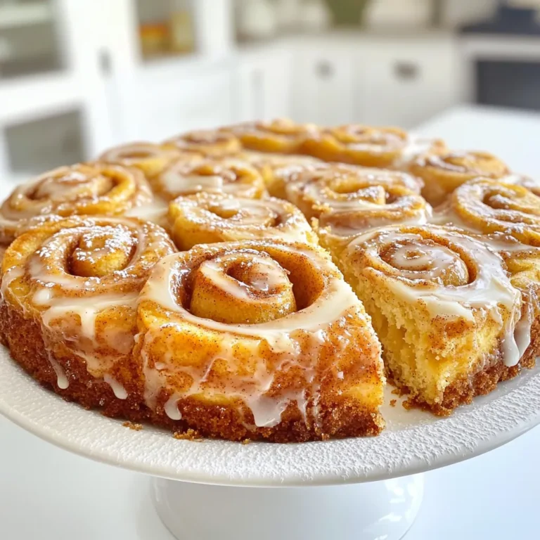 To make a delightful Apple Butter Cinnamon Roll Cake, gather these ingredients: - 2 cups all-purpose flour - 1 cup granulated sugar - 1 tablespoon baking powder - 1 teaspoon baking soda - 1/2 teaspoon salt - 1 teaspoon ground cinnamon - 1 large egg - 1 cup buttermilk - 1/2 cup vegetable oil - 1 cup apple butter - 1/2 cup chopped pecans (optional) - 1/4 cup melted butter (for topping) - 1/4 cup brown sugar (for topping) - 1 tablespoon ground cinnamon (for topping) - For icing: 1 cup powdered sugar, 2 tablespoons milk Accurate measuring makes a big difference in baking. Use dry measuring cups for flour and sugar. Level off the top with a knife for precision. For liquids, use a clear measuring cup with markings. Pour until you reach the right line. When measuring sticky ingredients like apple butter, spray the cup with oil first. This helps it slide out easily. You can switch things up with some optional ingredients. If you want a crunch, add chopped pecans. You can also use other nut butters instead of apple butter. For a richer taste, try using whole milk instead of buttermilk. If you need a dairy-free option, use almond milk with a splash of vinegar to mimic buttermilk. These small changes can make the cake unique while keeping it delicious! Start by preheating your oven to 350°F (175°C). Grease a 9x13 inch cake pan. In a large bowl, whisk together 2 cups of all-purpose flour, 1 cup of granulated sugar, 1 tablespoon of baking powder, 1 teaspoon of baking soda, 1/2 teaspoon of salt, and 1 teaspoon of ground cinnamon. Mix these dry ingredients well. In another bowl, crack 1 large egg and mix it with 1 cup of buttermilk and 1/2 cup of vegetable oil. Stir until smooth. Pour this wet mix into the dry ingredients. Gently stir until just combined. Be careful not to overmix. Now, fold in 1 cup of apple butter. If you like, add 1/2 cup of chopped pecans for some crunch. Pour the batter into the greased pan and spread it evenly. In a small bowl, mix together 1/4 cup of melted butter, 1/4 cup of brown sugar, and 1 tablespoon of ground cinnamon. This mix will be your topping. Drizzle it over the cake batter in a swirl pattern. Use a knife or skewer to gently swirl the topping into the batter. This gives it the classic cinnamon roll look. Place the cake in your preheated oven. Bake for 30 to 35 minutes. To check if it’s done, insert a toothpick into the center. If it comes out clean, your cake is ready. Once baked, let the cake cool for about 10 minutes. Then, drizzle with icing made from mixing 1 cup of powdered sugar and 2 tablespoons of milk. Enjoy it warm or at room temperature! To make a fluffy cake, start with room temperature ingredients. This helps mix them well. Use fresh baking powder and baking soda for the best rise. Do not overmix your batter; mix until just combined. Gently fold in the apple butter to keep air in the batter. This creates a light texture. Serve the cake warm for the best taste. A drizzle of icing adds sweetness. You can also top it with whipped cream for a creamy touch. Add chopped pecans for crunch or a sprinkle of cinnamon for extra flavor. Pair it with a hot cup of coffee or tea for a cozy treat. Avoid using cold ingredients; they can lead to a dense cake. Do not skip the mixing steps; each helps the cake rise. Be careful not to mix too much, as it may ruin the fluffiness. Always check your oven temperature with a thermometer. An incorrect temperature can lead to uneven baking. {{image_2}} You can easily switch up the flavor of your cake. Try adding pumpkin puree instead of apple butter. This gives the cake a moist texture and a warm, fall taste. You can also use maple syrup in place of granulated sugar. This adds a rich sweetness that pairs well with cinnamon. If you need a gluten-free option, use a gluten-free flour blend. Look for a blend that includes xanthan gum, which helps bind the ingredients. Replace buttermilk with almond milk mixed with a bit of lemon juice. This keeps the cake moist and fluffy without gluten. While icing is great, you can try other toppings. Sprinkle crushed nuts on top for crunch. A mix of chopped apples and a drizzle of caramel sauce adds sweetness. You can also use a dollop of whipped cream and a sprinkle of cinnamon for a fun twist. Each of these options makes the cake even more delightful. To keep your Apple Butter Cinnamon Roll Cake fresh, store it in an airtight container. Place a layer of plastic wrap over the cake before sealing. This helps keep moisture in and prevents it from drying out. You can store it at room temperature for up to three days. If you need to keep it longer, the fridge is a better choice. When it's time to enjoy the leftovers, preheat your oven to 350°F (175°C). Place the slices on a baking sheet. Cover them with foil to keep them moist. Heat for about 10 to 15 minutes. You can also microwave individual pieces for 20 to 30 seconds. This warms the cake without drying it out, making it taste fresh again. To freeze your cake, first let it cool completely. Then, wrap each slice tightly in plastic wrap. Place the wrapped slices in a freezer bag or container. Label it with the date. The cake can stay in the freezer for up to three months. When you're ready to enjoy it, thaw in the fridge overnight, then reheat as needed. Yes, you can use homemade apple butter. It adds a unique flavor. If you made it, go ahead and use it. Just make sure it’s thick and smooth for the best results. If you don't have buttermilk, you can use regular milk. Add one tablespoon of vinegar or lemon juice to one cup of milk. Let it sit for five minutes to sour. This gives a similar tang and texture to your cake. The cake stays fresh for about three days at room temperature. If you want it to last longer, store it in the fridge for up to a week. Just make sure to cover it with plastic wrap or foil to keep it moist. Yes! You can use walnuts or almonds if you prefer. Just chop them up and add them like you would the pecans. This gives your cake a different crunch and flavor. If you don’t have ground cinnamon, you can use pumpkin pie spice. It has a similar flavor profile. Just use the same amount as the recipe calls for. Absolutely! You can freeze the cake for up to three months. Just wrap it tightly in plastic wrap. When you're ready to eat it, thaw it overnight in the fridge. Check with a toothpick. Insert it into the center of the cake. If it comes out clean or with a few crumbs, the cake is done. If it’s wet, give it a few more minutes. In this article, we explored the key ingredients and instructions to make a delicious apple butter cinnamon roll cake. You learned how to measure ingredients, make a fluffy cake, and avoid common mistakes. We also discussed tasty variations, storage practices, and answered frequently asked questions. Baking can be fun and rewarding. You now have the tools to create a delightful treat. Enjoy the process and share it with friends and family for a joyful experience.