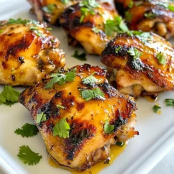 To make Air Fryer Soy Garlic Chicken Thighs, you will need: - 4 bone-in, skin-on chicken thighs - 1/4 cup soy sauce - 2 tablespoons honey - 4 cloves garlic, minced - 1 tablespoon fresh ginger, grated - 1 tablespoon sesame oil - 1 tablespoon rice vinegar - 1 teaspoon black pepper You can add a few optional ingredients to make your dish unique: - 1/2 teaspoon red pepper flakes (for spice) - Fresh cilantro (for garnish) The marinade is key to flavor. It includes: - Soy sauce for saltiness and depth - Honey for sweetness and glaze - Garlic for a sharp aroma - Ginger for warmth and zest - Sesame oil for a nutty finish - Rice vinegar for a touch of acidity - Black pepper for a hint of spice This combination creates a well-balanced marinade. It gives the chicken a wonderful taste. Adjust the optional ingredients to fit your style! {{ingredient_image_1}} To start, you need to make the marinade. In a large bowl, mix together soy sauce, honey, minced garlic, grated ginger, sesame oil, rice vinegar, black pepper, and red pepper flakes. This mix should combine well. Add the chicken thighs to the bowl and coat them fully. Cover the bowl and place it in the fridge for at least 30 minutes. For a stronger taste, let it marinate up to 4 hours. While the chicken marinates, preheat your air fryer to 375°F (190°C). Preheating ensures that the chicken cooks evenly and gets nice and crispy. Once your air fryer is hot, take out the chicken thighs. Let any extra marinade drip off before placing them skin-side up in the air fryer basket. Cook the chicken for 25 to 30 minutes. Make sure to flip the thighs halfway through cooking. This helps the skin become golden and crispy. Check that the internal temperature reaches 165°F (75°C) for safe eating. While the chicken cooks, bring the reserved marinade to a boil in a small saucepan on the stove. Let it simmer for a few minutes until it thickens slightly. This sauce will add extra flavor when you serve the chicken. Once the chicken is done, let it rest for a few minutes before drizzling the thickened sauce over the top. Garnish with fresh cilantro for a lovely finish. To get that perfect crispy skin, follow these tips. First, dry the chicken thighs well before marinating. This helps the skin crisp up nicely. Second, air fry at the right temperature. I find 375°F is just right. Lastly, flip the chicken halfway through cooking. This helps both sides get crispy. Cooking times can vary based on the chicken cut. For bone-in thighs, cook for 25-30 minutes. This ensures the inside is juicy. If you use boneless thighs, cut the time down to 20-25 minutes. Always check the internal temperature. It should reach 165°F for safety. You can easily swap some ingredients if needed. If you don’t have soy sauce, try tamari for a gluten-free option. Honey can be replaced with maple syrup for a different flavor. Don’t have fresh ginger? Use 1/2 teaspoon ground ginger instead. These swaps still taste great! Pro Tips Marinate Longer for More Flavor: If time allows, marinate the chicken thighs for up to 4 hours to enhance the flavors. The longer the chicken sits in the marinade, the more flavorful it will be. Check the Temperature: Always use a meat thermometer to ensure the chicken has reached an internal temperature of 165°F (75°C). This ensures it is cooked safely while remaining juicy. Use the Drippings: To elevate the dish, reserve the marinade after boiling it down and drizzle it over the cooked chicken. This adds an extra layer of flavor and moisture. Adjust Spice Levels: Feel free to modify the amount of red pepper flakes according to your heat preference. You can even add fresh chopped chili for a spicier kick! {{image_2}} To make spicy soy garlic chicken thighs, add red pepper flakes. Use one teaspoon or more to heat things up. You can also add sriracha or chili paste for extra kick. The spicy notes will pair nicely with the soy and garlic. This variation is perfect for those who love bold flavors. For a sweet twist, try honey garlic chicken thighs. Increase the honey to 1/3 cup. This gives a nice balance between sweet and savory. You can also add a splash of orange juice for a citrus flair. It adds a lovely brightness to the dish. This version is great for those who prefer a milder taste. Herb-infused chicken thighs add freshness to your meal. You can mix in fresh herbs like rosemary, thyme, or basil. Just chop them finely and add them to the marinade. This will give the chicken a lovely aroma and flavor. You can also use dried herbs if fresh isn’t available. Each herb brings its own unique twist to the dish. After cooking your Air Fryer Soy Garlic Chicken Thighs, let them cool. Place the thighs in an airtight container. Make sure the container seals well. Store it in the fridge if you plan to eat them soon. They stay fresh for about 3 to 4 days. For longer storage, consider freezing them. To reheat, use the air fryer for the best texture. Preheat the air fryer to 350°F. Place the chicken thighs in the basket. Heat for about 5 to 7 minutes. Check if they are warm in the center. You can also use a microwave, but this can make the skin soft. If you want to freeze the chicken, first cool it completely. Wrap each thigh in plastic wrap, then place them in a freezer bag. Squeeze out as much air as possible before sealing. They will last for about 2 to 3 months in the freezer. To thaw, move them to the fridge overnight before reheating. Yes, you can use boneless chicken thighs. They will cook faster. Adjust the cooking time to about 20-25 minutes. Make sure to check for an internal temperature of 165°F (75°C). Marinate the chicken for at least 30 minutes. For best flavor, go up to 4 hours. This allows the meat to soak up all the tasty flavors from the marinade. Serve the chicken with steamed rice or stir-fried vegetables. You can also add a fresh salad or some pickled veggies for crunch. These sides balance the savory taste of the chicken. Yes, you can bake the chicken in a traditional oven. Preheat the oven to 400°F (200°C). Bake for about 35-40 minutes, or until the chicken reaches 165°F (75°C). Flip the chicken halfway for even cooking. This article covered how to make air fryer soy garlic chicken thighs. We discussed key ingredients, step-by-step instructions, and helpful tips. You can customize with variations like spicy or honey garlic. Proper storage and reheating methods ensure tasty leftovers. In conclusion, enjoy learning and experimenting with this easy recipe. You’ll impress friends and family with delicious results.