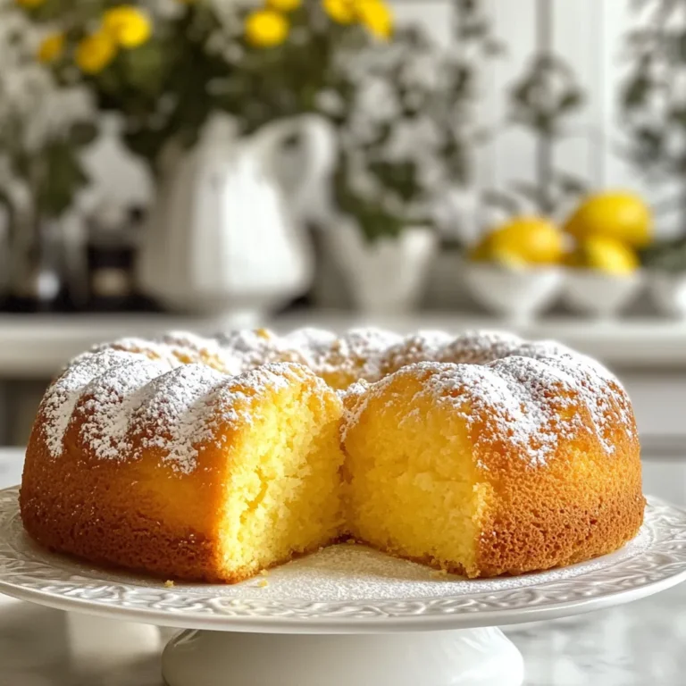 To make the perfect French butter cake, gather these simple ingredients: - 1 cup unsalted butter, softened - 1 ½ cups granulated sugar - 4 large eggs - 2 teaspoons vanilla extract - 2 cups all-purpose flour - 1 tablespoon baking powder - ½ teaspoon salt - 1 cup whole milk - Zest of 1 lemon (optional for added flavor) - Powdered sugar for dusting Each ingredient plays a key role in creating a moist and flavorful cake. The unsalted butter adds richness, while the granulated sugar gives it sweetness. Eggs bind everything together, and vanilla extract adds a lovely aroma. All-purpose flour provides structure, and baking powder helps it rise. Salt balances the sweetness, and whole milk keeps the cake moist. Optional lemon zest can brighten the flavor, adding a refreshing touch. Lastly, a dusting of powdered sugar gives a beautiful finish. Make sure to measure your ingredients precisely. Good measurements lead to a great cake! {{ingredient_image_1}} - Preheat your oven to 350°F (175°C). Grease and flour a 9-inch round cake pan. You can also line it with parchment paper for easy removal. - In a large bowl, cream 1 cup of softened unsalted butter and 1 ½ cups of granulated sugar. Use an electric mixer on medium speed. Mix until the mixture is light and fluffy, about 5 minutes. - Next, add 4 large eggs one at a time. Mix well after each egg. Then blend in 2 teaspoons of vanilla extract. If you want, add some lemon zest for an extra zing. - In another bowl, whisk together 2 cups of all-purpose flour, 1 tablespoon of baking powder, and ½ teaspoon of salt. This helps to evenly distribute the baking powder and salt. - Gradually add the dry mix to the butter mixture. Alternate this with 1 cup of whole milk. Start and end with the flour mixture. Mix until just combined, and be careful not to overmix. - Pour the batter into your prepared cake pan. Use a spatula to smooth the top. This helps the cake rise evenly. - Bake for 30-35 minutes. The cake should turn golden brown. To check doneness, insert a toothpick in the center. It should come out clean. - After baking, remove the cake from the oven. Let it cool in the pan for about 10 minutes. Then, transfer it to a wire rack to cool completely. - Before serving, dust the cooled cake with powdered sugar. This adds a lovely touch and makes it look fancy. Enjoy your delicious French butter cake! - Ensuring room temperature ingredients: Always use room temperature butter, eggs, and milk. This helps them mix better and creates a light texture. Take them out of the fridge about 30 minutes before you start. - Avoiding overmixing the batter: Mix just until the ingredients are combined. Overmixing can make the cake tough. You want a tender crumb, so stop mixing when you no longer see dry flour. - Checking doneness with a toothpick: Insert a toothpick in the center of the cake. If it comes out clean, the cake is done. If it has batter on it, bake for a few more minutes. - Cooling tips for maintaining moisture: Let the cake cool in the pan for about 10 minutes. Then, move it to a wire rack. This keeps the cake from getting soggy and helps it stay moist. - Ways to enhance flavor, including using lemon zest: Add lemon zest for a fresh taste. It brightens the cake and adds a nice twist. You can also try orange or lime zest for different flavors. Pro Tips Room Temperature Ingredients: Make sure your butter, eggs, and milk are at room temperature before starting. This helps create a smoother batter and ensures even baking. Don’t Overmix: Once you add the flour mixture, mix just until combined. Overmixing can lead to a dense cake texture. Use Parchment Paper: For an easy release, consider lining your cake pan with parchment paper, especially if you’re unsure about sticking. Flavor Variations: Experiment with different zests (like orange or lime) or add a splash of almond extract for a unique twist on the classic butter cake flavor. {{image_2}} You can make French butter cake even more fun. Here are some tasty ideas: - Adding different citrus flavors: Try adding orange or lime zest. These flavors give your cake a fresh twist. Just mix the zest into the batter like you would with lemon zest. - Incorporating chocolate or cocoa powder: Want a rich flavor? Add cocoa powder to the dry mix. Use about ½ cup for a chocolate version. This will make your cake moist and delicious. - Making it a layered cake with frosting: Bake two cakes instead of one. Stack them with your favorite frosting in between. This makes a fancy dessert for parties or special occasions. - Serving as a Bundt cake or mini cakes: You can use a Bundt pan for a fun shape. This way, the cake looks great and is easy to serve. Mini cakes are perfect for personal treats. Just divide the batter into smaller pans and adjust the baking time. These variations let you play with flavors and styles. Each twist makes French butter cake a new delight. - Room Temperature Storage Tips: Keep the cake in a cool, dry place. Use a cake dome or cover it with plastic wrap. This keeps the cake soft and fresh for up to three days. - Refrigeration Methods for Prolonged Freshness: If you have leftovers, wrap the cake tightly in plastic wrap. Place it in the fridge. This helps it stay fresh for about a week. Just make sure it’s well-covered to avoid drying out. - Freezing Directions for Longer-Lasting Cake: For long-term storage, you can freeze the cake. Wrap it in plastic wrap, then in aluminum foil. It can last for three months in the freezer. When you're ready to eat it, thaw it overnight in the fridge. - Reheating Tips for Serving After Storage: To warm the cake, preheat your oven to 350°F (175°C). Place the cake in for about 10-15 minutes. This makes it taste fresh again. You can also microwave a slice for about 10-15 seconds. Just be careful not to overheat it. What is the history of French Butter Cake? French Butter Cake has roots in the classic French culinary tradition. It showcases rich flavors and simple ingredients. Bakers in France often made this cake for special occasions. Its buttery texture and light sweetness make it a favorite treat. Can I substitute different types of flour or sugar? Yes, you can use different flours or sugars. If you want a nutty taste, try almond flour. For a healthier option, consider using coconut sugar. Just keep in mind that this may change the cake's texture and flavor. How can I make a gluten-free version of French Butter Cake? To make a gluten-free version, use a gluten-free flour blend. Ensure it has a good mix of starches and protein. You can also add a bit of xanthan gum for better texture. Follow the same steps in the recipe. What are the best serving suggestions for this cake? Serve this cake with fresh berries or whipped cream. You can also drizzle it with chocolate sauce or a fruit glaze. Dusting with powdered sugar adds a lovely touch, too. Each of these options brings out the cake's rich flavor. Can I use a different type of cake pan for this recipe? Absolutely! You can use a Bundt pan or a loaf pan if you prefer. Just adjust the baking time. Make sure the pan is well greased to prevent sticking. A different shape can make your cake look unique! French Butter Cake is a delicious and easy treat. We covered its simple ingredients, preparation steps, and tips for success. Variations allow you to get creative, too. Remember to store it properly for the best taste. Whether you add citrus or make it a layered cake, there's no wrong way to enjoy it. Try this cake and make it your own!