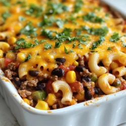 Hobo Casserole brings comfort and flavor together in one dish. To make it, you need simple ingredients. Here is what you will need: - 1 lb ground beef - 1 can (15 oz) black beans, drained and rinsed - 1 can (15 oz) diced tomatoes with green chilies - 1 cup corn kernels (fresh or frozen) - 1 medium onion, diced - 2 cloves garlic, minced - 1 cup shredded cheddar cheese - 1 cup uncooked elbow macaroni - 2 cups beef broth - 1 tablespoon chili powder - 1 teaspoon cumin - Salt and pepper to taste - Chopped fresh parsley for garnish Each ingredient adds its own special touch. Ground beef gives it a hearty base. Black beans pack in protein and fiber. Diced tomatoes add a zesty kick. Corn brings sweetness and color. Onion and garlic boost the flavor. Cheddar cheese melts perfectly on top. Elbow macaroni adds a nice texture. Beef broth keeps everything moist. Chili powder and cumin bring warmth and depth. Finally, salt and pepper enhance all the flavors. Don't forget the parsley for a fresh finish! Gather these ingredients, and let's create a dish that everyone will love. {{ingredient_image_1}} 1. Preheating the oven and cooking ground beef Start by preheating your oven to 350°F (175°C). This step is key for even cooking. While the oven heats, place 1 lb of ground beef in a large skillet over medium heat. Cook until it turns brown. Break it apart as it cooks. If there’s excess fat, drain it off. 2. Sautéing onions and garlic Next, add 1 diced medium onion and 2 minced garlic cloves to the skillet. Stir them in and let them sauté until the onion is clear. This adds great flavor to your dish. 3. Combining ingredients and transferring to casserole dish Now it’s time to mix things up! Add the drained black beans, diced tomatoes (with juice), corn, uncooked elbow macaroni, beef broth, chili powder, cumin, salt, and pepper into the skillet. Stir well. Bring this mixture to a gentle simmer. Once it simmers, turn off the heat. Carefully transfer everything into a greased 9x13 inch casserole dish. 1. Covering and baking the casserole Cover your casserole dish with aluminum foil. Place it in the preheated oven and bake for 25 minutes. This helps the flavors meld and the pasta soften. 2. Adding cheese and final baking After 25 minutes, take the foil off. Sprinkle 1 cup of shredded cheddar cheese over the top. Return it to the oven without the foil and bake for another 10-15 minutes. Watch for the cheese to melt and bubble. 3. Allowing to rest before serving When your casserole is done, remove it from the oven. Let it sit for a few minutes. This resting time helps everything set. Just before serving, garnish with chopped fresh parsley for a nice touch. - Best practices for browning ground beef: Start with a hot skillet. This helps the meat brown nicely. Break the beef into small pieces as it cooks. This way, it cooks evenly. Drain any excess fat after browning. This keeps your dish from being greasy. - Ensuring even cooking for pasta: Use uncooked elbow macaroni directly in your mix. This way, it absorbs flavors as it cooks. Make sure you have enough beef broth. This will help the pasta cook well and stay tender. - Optimal seasoning suggestions: Season your mix with chili powder and cumin. Start with the amounts in the recipe. You can always add more if you like it spicy. Taste your mix before baking. Adjust salt and pepper to fit your flavor. - Pairing with sides: Hobo Casserole is hearty on its own. However, a simple green salad pairs well. You might also serve it with crusty bread for dipping. This adds a nice touch to the meal. - Garnishing options for presentation: A sprinkle of fresh parsley makes your dish pop. It adds color and a hint of freshness. You can also add extra cheese on top before serving. It looks great and tastes even better! Pro Tips Use Lean Ground Beef: Opt for lean ground beef to reduce excess fat, making the casserole healthier without sacrificing flavor. Customize Your Beans: Feel free to substitute black beans with kidney beans or pinto beans based on your preference or what you have on hand. Cheese Variations: Experiment with different types of cheese like Monterey Jack or pepper jack for a spicier kick. Add Extra Veggies: Incorporate vegetables like bell peppers or zucchini for added nutrition and flavor; just chop them small to blend well. {{image_2}} You can easily swap out ingredients in Hobo Casserole to fit your needs. If you want a lighter dish, use turkey instead of ground beef. Ground turkey provides lean protein and still tastes great. You can also try a vegetarian option. Use plant-based ground meat or extra beans for a hearty meal. For beans, black beans work well, but you can use pinto or kidney beans too. They add different tastes and textures. Feel free to add more veggies as well. Bell peppers, zucchini, or spinach blend nicely in this dish. When it comes to cheese, cheddar is classic, but you can use Monterey Jack or pepper jack for a twist. These cheeses melt well and add unique flavors. To bring out more flavor, add spices or sauces. A dash of hot sauce can spice things up. You can also mix in some smoked paprika for a smoky taste. Experiment with other spices like oregano or thyme to find the perfect mix for your taste. Layering flavors is key. Before baking, try adding some fresh herbs like cilantro or basil. They brighten up the dish and add freshness. You can also top the casserole with crispy fried onions for a crunchy finish. Each small change makes this dish even more delicious and fun to make! To keep your Hobo Casserole fresh, refrigerate it right away. Place leftovers in an airtight container. This helps lock in flavors and moisture. Make sure to let it cool down before sealing. You can also use glass containers for storage. They are great because they do not stain. If you want to store it longer, consider freezing. Just make sure you label containers with the date. When you are ready to enjoy your leftovers, you have a few options. You can reheat in the oven or microwave. For the oven, preheat it to 350°F (175°C). Place the casserole in a baking dish and cover it with foil. Bake it for about 20 minutes or until it is hot. If you use the microwave, heat it in short intervals. Start with one minute and stir, then check again. To keep the texture nice, avoid overheating. If the dish seems dry, add a splash of beef broth or water before reheating. This will help maintain the flavors and prevent it from drying out. Enjoy your warm and cozy meal! Yes, you can make Hobo Casserole ahead of time. Prepare the dish up to the baking step. Cover it well and store it in the fridge. When you are ready to eat, bake it at 350°F for about 30-35 minutes. This way, you save time on busy nights. Hobo Casserole pairs well with simple sides. You can serve it with a fresh green salad. Some crusty bread also works great to soak up the sauce. If you want a crunchy bite, try tortilla chips or garlic bread. These options complete your meal and add variety. Freezing Hobo Casserole is easy. First, let it cool completely after baking. Then, cover it tightly with plastic wrap and foil. Label the container with the date. You can freeze it for up to three months. When ready to eat, thaw it in the fridge overnight. Reheat it in the oven until hot. This blog post covered how to make Hobo Casserole. We looked at the key ingredients, like ground beef, black beans, and elbow macaroni. Then, I shared how to prepare, bake, and serve this dish. Tips and variations can help you personalize your casserole. Lastly, I provided storage and reheating advice for leftovers. With these steps, you can enjoy a tasty meal any day. Try it out and make it your own!