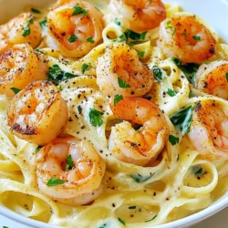 To make Cajun shrimp Alfredo, you need these simple and tasty ingredients: - 12 oz fettuccine pasta - 1 lb large shrimp, peeled and deveined - 2 tablespoons Cajun seasoning - 3 tablespoons olive oil, divided - 4 cloves garlic, minced - 1 cup heavy cream - 1 cup grated Parmesan cheese - 1 cup spinach, chopped - Salt and pepper to taste - Fresh parsley, chopped, for garnish These items create a creamy and flavorful dish. Fettuccine pasta gives a hearty base. Large shrimp bring a nice texture and taste. Cajun seasoning adds a spicy kick. Olive oil helps in cooking and flavor. Minced garlic gives a wonderful aroma. Heavy cream makes the sauce rich. Parmesan cheese adds a savory depth. Spinach adds color and nutrients. Salt and pepper enhance all the flavors. Fresh parsley is a beautiful and tasty garnish. This mix of ingredients makes the meal not just good but great. Each one plays a key role in creating a delicious dinner. You can find most of these items in your kitchen. If not, they are easy to get at any grocery store. {{ingredient_image_1}} To start, fill a large pot with water and add a generous amount of salt. Bring the water to a rolling boil. This salted water adds flavor to the pasta as it cooks. Once boiling, add 12 ounces of fettuccine pasta. Cook according to package instructions until it's al dente, which is usually around 8-10 minutes. Al dente means the pasta will still have a slight bite to it. Reserve ½ cup of the pasta water before draining the pasta. This water can help adjust the sauce later. While the pasta cooks, grab 1 pound of large shrimp. Make sure they are peeled and deveined. Place the shrimp in a bowl and sprinkle 2 tablespoons of Cajun seasoning over them. Toss the shrimp well until they are fully coated in the seasoning. This gives the shrimp a bold, spicy flavor that complements the creamy sauce. In a large skillet, heat 2 tablespoons of olive oil over medium-high heat. Once hot, add the seasoned shrimp. Sauté them for about 2-3 minutes on each side. They should turn pink and opaque when cooked. After cooking, remove the shrimp from the skillet and set them aside. In the same skillet, add 1 tablespoon of olive oil. Then, add 4 cloves of minced garlic. Sauté for about 1 minute until the garlic is fragrant, but be careful not to burn it. Next, pour in 1 cup of heavy cream and bring it to a gentle simmer. Gradually whisk in 1 cup of grated Parmesan cheese until the sauce is smooth. Add 1 cup of chopped spinach and stir until it wilts. Now, it’s time to combine everything. Return the cooked shrimp to the skillet. Add the drained fettuccine to the creamy sauce. Toss everything together until the pasta is well-coated. If the sauce seems too thick, add some of the reserved pasta water little by little until you reach your desired consistency. Finally, taste and season with salt and pepper as needed. To get the best Cajun flavor, adjust your seasoning levels. Start with two tablespoons of Cajun seasoning. Taste your dish as you cook. If you want more spice, add a bit more. Remember, you can always add more, but you cannot take it away! Time management is key in cooking. Cook your pasta while you prepare the shrimp. This way, everything comes together quickly. It helps to have all your ingredients ready before you start. This makes cooking smooth and fun. The right sauce consistency makes your dish shine. Use reserved pasta water to help thin the sauce if it's too thick. Start by adding a little at a time. Stir well and check the texture. You want a creamy sauce that hugs the pasta. If you need to thicken the sauce, try using a cornstarch slurry. Mix one tablespoon of cornstarch with two tablespoons of cold water. Add this to the sauce while it simmers. It will help you achieve that perfect creamy texture. Garnishing with parsley adds a pop of color. It also gives your dish a fresh taste. Sprinkle chopped parsley on top of your Cajun shrimp Alfredo just before serving. When serving, use wide, shallow bowls. This helps show off the vibrant colors of the dish. You can also add a slice of lemon on the side for a zesty touch. This makes the dish look great and adds extra flavor! Pro Tips Perfectly Cooked Shrimp: Be careful not to overcook the shrimp; they should be pink and opaque after about 2-3 minutes on each side. Adjusting Sauce Consistency: If the Alfredo sauce is too thick, gradually add reserved pasta water until you reach your desired creaminess. Fresh Spinach Alternative: Feel free to substitute with kale or arugula for a different flavor and texture. Seasoning Balance: Always taste your dish before serving; adjust salt and pepper to enhance the Cajun flavors. {{image_2}} You can switch out shrimp for chicken or tofu. Chicken works well if you cut it into small pieces. Season it with Cajun spices like you do with shrimp. Cook until it reaches 165°F. Tofu is a great choice for a vegan meal. Use firm tofu and press it to remove extra water. Then, cube it and toss it with Cajun seasoning. Sauté until golden brown. If you need a gluten-free meal, use gluten-free pasta. Many brands offer options that cook just like regular pasta. For a dairy-free sauce, substitute heavy cream with coconut cream or cashew cream. These alternatives can still give you that rich and creamy feel. You can enhance your Cajun Shrimp Alfredo with extra veggies or herbs. Bell peppers or mushrooms can add a nice crunch. Sauté them with garlic before adding cream. Fresh herbs like basil or thyme bring a burst of flavor. Stir them in at the end for a fresh taste. You can also add more greens like kale or more spinach for extra nutrients. To keep your Cajun shrimp Alfredo fresh, store leftovers in an airtight container. This helps to lock in flavors and moisture. Place the container in the fridge. It will stay good for up to three days. If you notice any changes in smell or texture, it’s best to toss it out. You can reheat your dish in two main ways: the microwave or stovetop. For the microwave, place the leftovers in a bowl. Cover it with a microwave-safe lid or plastic wrap. Heat for one to two minutes, stirring halfway. This keeps it creamy. For the stovetop, use a skillet over medium heat. Add a splash of water or cream to help restore the sauce. Stir gently until warmed through. This method keeps the dish from drying out. If you want to freeze Cajun shrimp Alfredo, start by letting it cool completely. Then, transfer it to a freezer-safe container. Seal it tightly. You can also use freezer bags for easy storage. It will last for up to three months in the freezer. To thaw, move it to the fridge overnight. For a quick option, you can thaw it in the microwave. After thawing, reheat it on the stovetop with a splash of cream or water to bring back the sauce’s creaminess. Enjoy! You can use several alternatives for heavy cream. Here are some options: - Milk and butter: Mix 3/4 cup of milk with 1/4 cup of melted butter. - Coconut milk: Use it for a dairy-free option. - Greek yogurt: Mix with a bit of milk for a creamy texture. - Silken tofu: Blend until smooth for a vegan choice. These options will give you creaminess, but the taste may change. Cajun Shrimp Alfredo has a medium heat level. The Cajun seasoning adds flavor and spice. You can adjust the heat by: - Using less Cajun seasoning if you prefer mild flavors. - Adding cayenne pepper for extra heat. Taste the dish as you cook to find your perfect level of spice. Yes, you can prepare Cajun Shrimp Alfredo in advance. Here are some tips: - Cook the pasta: You can cook it a few hours before serving. - Store the sauce and shrimp: Keep them separate from the pasta. - Reheat: Warm the sauce on low heat. Add a splash of water or milk if it thickens. This dish tastes great even after reheating! This blog post covered how to make Cajun Shrimp Alfredo. We explored key ingredients like fettuccine, shrimp, and creamy sauce. I shared steps to prepare and cook each component for great taste. You learned tips to adjust spice levels and achieve the perfect sauce. I also highlighted variations and best practices for storing leftovers. Try this dish your way, and enjoy the bold flavors. Cooking is fun, and you can easily impress with Cajun Shrimp Alfredo. Get ready to make your kitchen your favorite place!