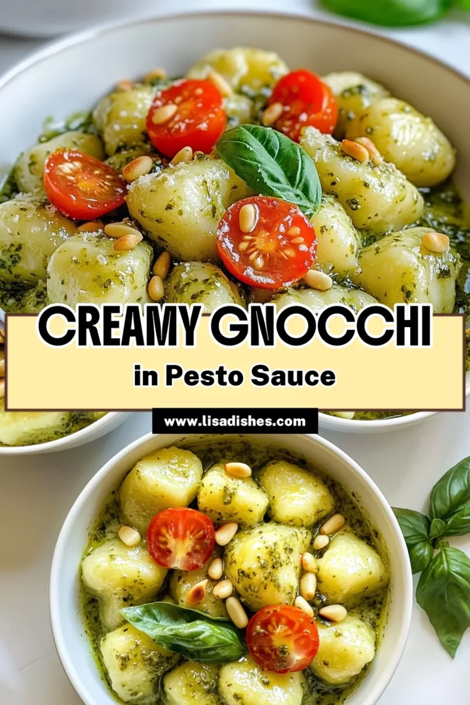 Discover the ultimate creamy pesto gnocchi recipe that's perfect for any pasta lover! This dish features a homemade pesto sauce made with fresh basil, garlic, and Parmesan, creating rich flavors in just 25 minutes. Ideal for quick gnocchi recipes, this creamy pasta dish is sure to impress. Ready to elevate your dinner? Save this recipe today and enjoy a delicious meal tonight! #CreamyPestoGnocchi #HomemadePesto #QuickGnocchiRecipes #CreamyPastaDishes