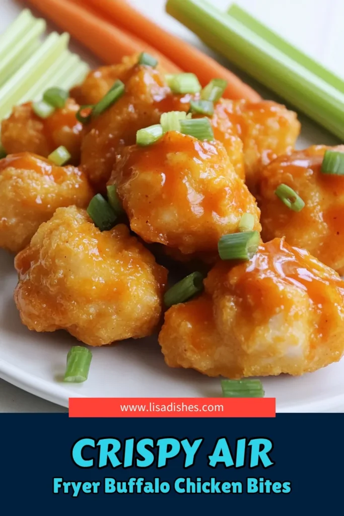 Looking for a tasty snack that’s easy to make? These Air Fryer Buffalo Chicken Bites are a must-try! With just a few simple ingredients, you’ll whip up juicy chicken pieces coated in crispy breadcrumbs and tossed in spicy buffalo sauce. Perfect for game day or a casual dinner! Click through for the full recipe and surprise your friends and family with this delicious dish. #AirFryerRecipes #BuffaloChicken #HealthySnacks #Appetizers