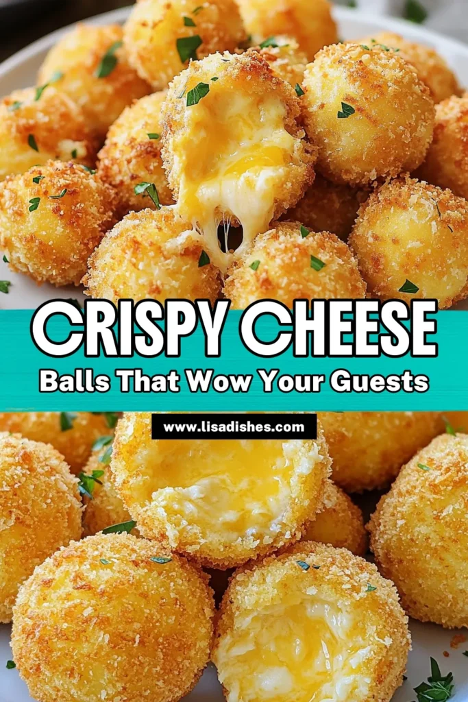 Indulge in the delightful crunch of crispy cheese balls with this easy cheese ball recipe! Perfect for parties or snacking, these fried cheese balls made with a blend of cheddar and mozzarella are coated in panko for extra texture. In just 30 minutes, you can whip up this tasty appetizer that will impress your guests. Don't miss out—pin this crispy cheese ball recipe for your next gathering! #CrispyCheeseBalls #EasyAppetizerRecipes #FriedCheeseBalls #PankoCheeseBalls