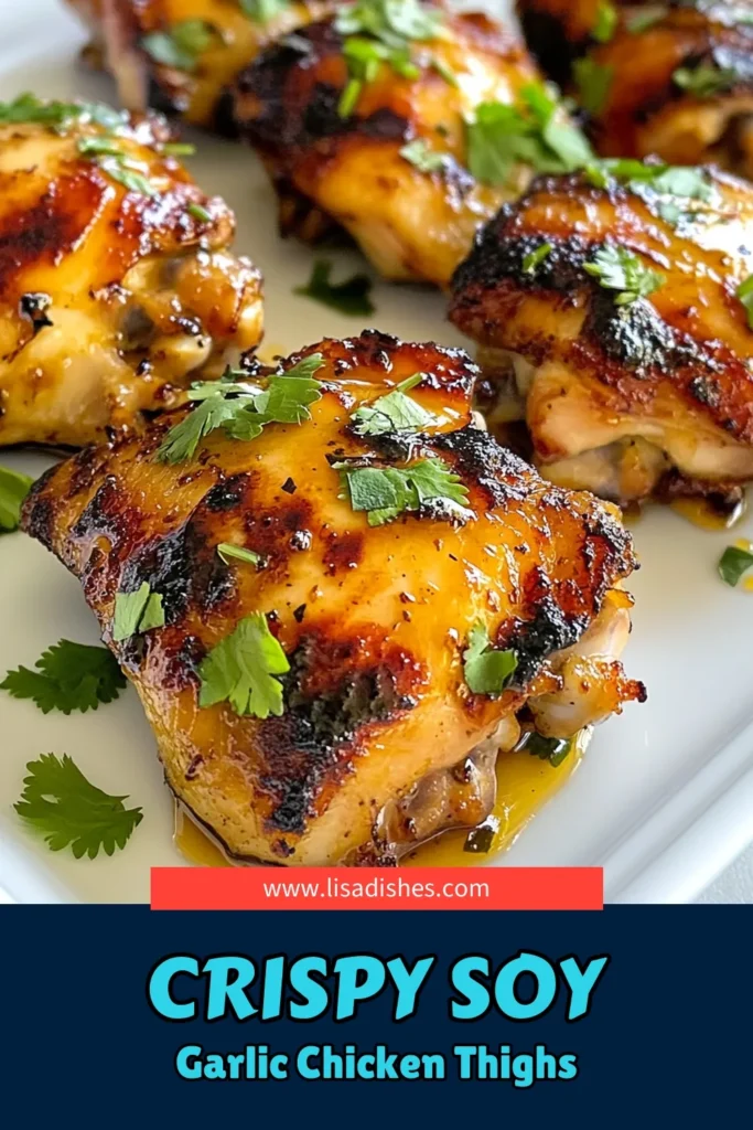 Discover the ultimate air fryer chicken thighs recipe with this delicious soy garlic chicken! This easy air fryer recipe features a mouthwatering honey soy marinade that infuses the crispy chicken thighs with flavor. Perfect for busy weeknights, these soy garlic chicken thighs are sure to impress. Try this simple recipe today and enjoy a tasty meal in no time! Save this recipe for later! #AirFryerChickenThighs #CrispyChickenThighs #SoyGarlicChickenRecipe #EasyAirFryerRecipes