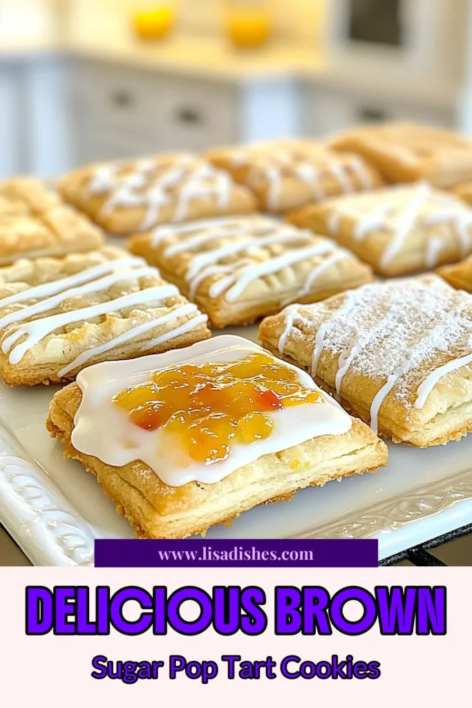 Indulge in the deliciousness of Brown Sugar Pop Tart Cookies! This easy cookie dessert combines the rich flavor of brown sugar cookies with the fun of homemade Pop Tarts. Follow our simple Pop Tart cookies recipe to create iced cookie recipes that everyone will love. Perfect for any occasion, these treats will satisfy your sweet tooth. Save this recipe and make your baking dreams come true! #BrownSugarCookies #PopTartCookies #IcedCookieRecipes #EasyCookieDesserts