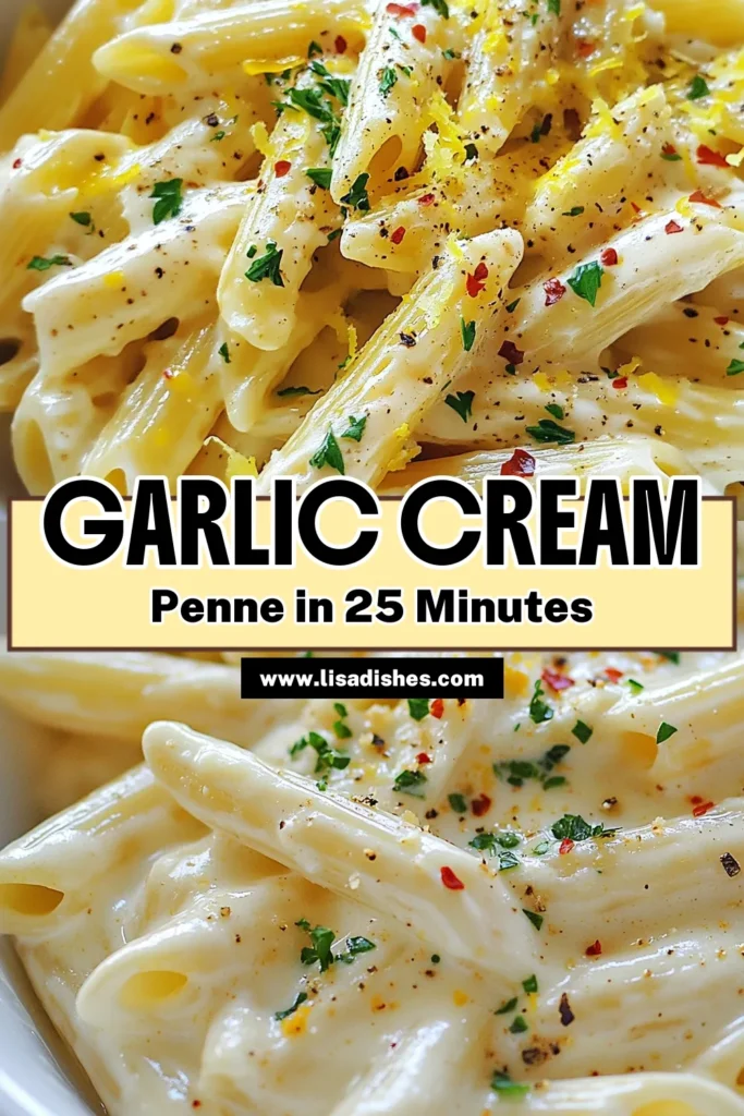 Indulge in this delicious Garlic Penne Pasta, perfect for garlic lovers! This creamy garlic pasta recipe will tantalize your taste buds with its rich Parmesan garlic cream sauce. Discover how easy it is to whip up an impressive garlic lover's pasta dish in just 25 minutes! Don't wait—try this easy penne pasta with garlic that’s sure to impress everyone. Save this recipe now for your next dinner! #GarlicPasta #PenneRecipe #PastaLovers #EasyRecipes