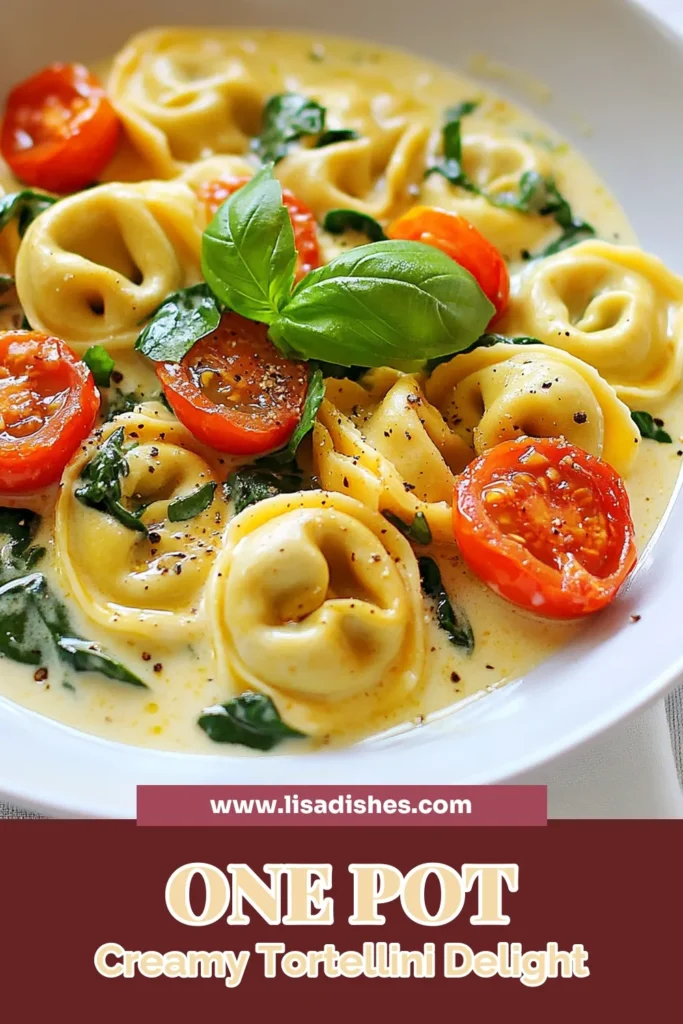 Indulge in the deliciousness of creamy tomato basil tortellini! This recipe features cheese tortellini combined with fresh spinach and cherry tomatoes, making it one of the easiest tortellini recipes you'll ever try. Perfect for quick creamy pasta meals, this vegetarian pasta dish is ready in just 25 minutes. Get ready for a cheesy tortellini with spinach that everyone will love! Save this recipe now! #CreamyTomatoBasilTortellini #EasyTortelliniRecipes #VegetarianPastaDishes #QuickMealIdeas